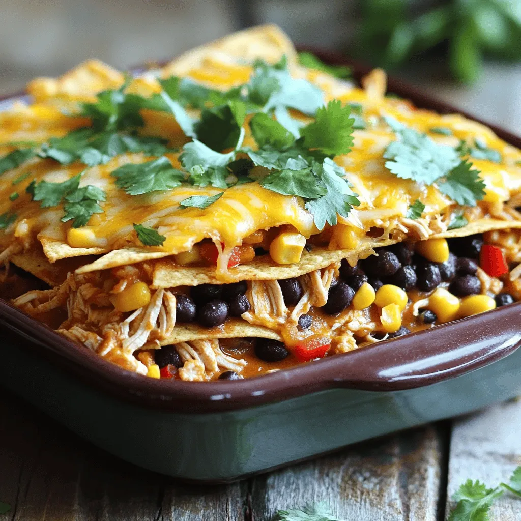 Hearty Crockpot Chicken Enchilada Casserole Delight