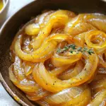 Caramelized onions are sweet and soft. They add flavor to many dishes. Start with these simple steps. 1. What do I need? You will need: - 4 large yellow onions, thinly sliced - 2 tablespoons olive oil - 2 tablespoons unsalted butter - 1 teaspoon sugar (preferably brown sugar) - Salt, to taste - Freshly cracked black pepper, to taste - Optional: Fresh thyme leaves for garnish 2. How do I prepare them? Heat the olive oil and butter in a large skillet over medium heat. Wait until the butter melts. Add the sliced onions and stir well. This helps coat them in the mix. 3. Why add sugar? You sprinkle sugar on the onions. This helps them caramelize better. The sugar brings out their natural sweetness. 4. How long do I cook them? Turn the heat down to medium-low. Cook the onions slowly. Stir them every 5-10 minutes. This keeps them from sticking and burning. 5. When are they done? After 20-25 minutes, they should be golden brown. You can keep cooking them for another 15-20 minutes. They will turn a deep caramel color. 6. How do I season them? Add salt and freshly cracked black pepper to taste. Stir well. If you want, sprinkle fresh thyme leaves on top for extra flavor. 7. What are some serving ideas? Serve your caramelized onions warm. They are great on burgers, steaks, or toasted bread with cheese. You can also use a small bowl for dipping. Enjoy the rich flavor of your homemade caramelized onions! Conclusion Error: Connection error.