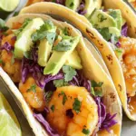 - Shrimp (1 pound, peeled and deveined) - Olive oil (2 tablespoons) - Honey (2 tablespoons) - Lime juice (1 tablespoon) - Chili powder (1 teaspoon) - Paprika (1/2 teaspoon) - Cayenne pepper (1/2 teaspoon) - Salt and pepper to taste - Corn tortillas (8 small) - Red cabbage (1 cup, shredded) - Avocado (1, sliced) - Fresh cilantro (for garnish) - Lime wedges (for serving) To make Spicy Honey Lime Shrimp Tacos, you need fresh and simple ingredients. Start with one pound of shrimp, peeled and deveined. This shrimp forms the base of your tacos. Olive oil adds richness, and two tablespoons will do. Honey gives a sweet touch, while lime juice adds a tangy kick. One tablespoon of lime juice is perfect. Next, gather your spices. One teaspoon of chili powder brings warmth. Half a teaspoon of paprika adds depth, and half a teaspoon of cayenne pepper will give it a slight heat. Adjust the cayenne to your taste. Finally, don't forget salt and pepper to enhance the flavors. For assembly, you'll need eight small corn tortillas. They are perfect for holding all the tasty fillings. One cup of shredded red cabbage adds crunch and color. You’ll also need one sliced avocado for creaminess. Fresh cilantro makes a lovely garnish, and lime wedges add extra zest. All these components come together to create a delicious meal that is sure to impress. - Combine honey, lime juice, olive oil, chili powder, paprika, cayenne pepper, salt, and pepper in a bowl. - Whisk until blended. This mixture gives the shrimp a sweet and spicy kick. - Toss shrimp into the marinade. Make sure each shrimp is well-coated. - Let it sit for 15-20 minutes. This helps the shrimp absorb all the flavors. - Heat a skillet over medium-high heat. Make sure it's hot before adding the shrimp. - Cook shrimp for 2-3 minutes on each side until pink and opaque. This step is key for juicy shrimp. - Warm corn tortillas in a skillet or oven. This makes them soft and easy to fold. - Layer shrimp on each tortilla. Add a handful of shredded cabbage and slices of avocado. - Garnish with fresh cilantro and serve with lime wedges. The lime adds a bright finish. - Adjust the cayenne pepper to suit your taste. More pepper means more heat! - Adding chopped garlic can boost the flavor. Garlic brings a nice depth to the dish. - Make sure the shrimp are well-coated in the marinade. This helps them cook evenly. - Watch the cooking time closely. Shrimp cook fast, so avoid overcooking. Tender shrimp are the goal. - Pair your tacos with a refreshing salsa or a creamy sauce. This adds extra flavor. - Serve the tacos right away. This keeps them fresh and tasty for everyone! {{image_2}} You can swap shrimp for other proteins. Chicken and tofu work well in this recipe. They soak up the flavors just like shrimp. If you want something lighter, try fish like tilapia. It adds a nice twist to your tacos. To make a vegan version, replace shrimp with grilled veggies or jackfruit. Both options bring great texture and flavor. You can also add avocado and beans for protein. This choice keeps your meal filling and tasty. If you prefer milder tacos, you can reduce or skip the cayenne pepper. This will tone down the heat. For those who love spice, feel free to add more chili powder or cayenne. It brings out bolder flavors in your dish. Store leftover shrimp in the fridge. They stay fresh for up to 2 days. Make sure to keep the shrimp and tacos separate. This way, the tortillas won’t get soggy from moisture. To reheat shrimp, use a skillet. Set it on low heat and warm the shrimp gently. For the tortillas, warm them in a dry skillet or quickly in the microwave. This keeps them soft and tasty. If you have extra shrimp, you can freeze them. Place the cooked shrimp in a freezer bag for up to 1 month. It’s best to store tortillas separately. This helps them keep their texture and flavor when thawed. Yes, but ensure to thaw properly before marinating. Frozen shrimp can work well. Just remember to place them in the fridge overnight or soak in cold water for quicker thawing. This step is key to making sure your shrimp absorbs all the tasty flavors. Substitute with agave syrup or maple syrup for a vegan option. Both options give a sweet touch without using honey. Agave syrup has a mild taste, while maple syrup adds a nice depth of flavor. Choose based on your preference! Add more cayenne pepper or a splash of hot sauce to the marinade. You can also try adding diced jalapeños for extra heat. Just be careful not to overpower the other flavors. Start with a little, then taste and adjust as you like. Yes, marinate shrimp in advance and store in the fridge for up to 2 hours before cooking. This makes it easier when you're ready to cook. The shrimp will soak up more flavor, making your tacos even tastier. Just remember to discard any leftover marinade before cooking! In this post, we covered how to make shrimp tacos using simple ingredients and clear steps. You learned about the marinade, cooking techniques, and taco assembly. We also discussed tips for perfecting your dish and storage options for leftovers. Remember, cooking is all about experimentation. Feel free to swap out proteins or tweak spices to match your taste. Enjoy your delicious tacos, and don’t hesitate to share this recipe with friends. Happy cooking!