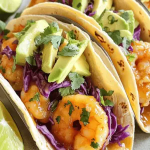 - Shrimp (1 pound, peeled and deveined) - Olive oil (2 tablespoons) - Honey (2 tablespoons) - Lime juice (1 tablespoon) - Chili powder (1 teaspoon) - Paprika (1/2 teaspoon) - Cayenne pepper (1/2 teaspoon) - Salt and pepper to taste - Corn tortillas (8 small) - Red cabbage (1 cup, shredded) - Avocado (1, sliced) - Fresh cilantro (for garnish) - Lime wedges (for serving) To make Spicy Honey Lime Shrimp Tacos, you need fresh and simple ingredients. Start with one pound of shrimp, peeled and deveined. This shrimp forms the base of your tacos. Olive oil adds richness, and two tablespoons will do. Honey gives a sweet touch, while lime juice adds a tangy kick. One tablespoon of lime juice is perfect. Next, gather your spices. One teaspoon of chili powder brings warmth. Half a teaspoon of paprika adds depth, and half a teaspoon of cayenne pepper will give it a slight heat. Adjust the cayenne to your taste. Finally, don't forget salt and pepper to enhance the flavors. For assembly, you'll need eight small corn tortillas. They are perfect for holding all the tasty fillings. One cup of shredded red cabbage adds crunch and color. You’ll also need one sliced avocado for creaminess. Fresh cilantro makes a lovely garnish, and lime wedges add extra zest. All these components come together to create a delicious meal that is sure to impress. - Combine honey, lime juice, olive oil, chili powder, paprika, cayenne pepper, salt, and pepper in a bowl. - Whisk until blended. This mixture gives the shrimp a sweet and spicy kick. - Toss shrimp into the marinade. Make sure each shrimp is well-coated. - Let it sit for 15-20 minutes. This helps the shrimp absorb all the flavors. - Heat a skillet over medium-high heat. Make sure it's hot before adding the shrimp. - Cook shrimp for 2-3 minutes on each side until pink and opaque. This step is key for juicy shrimp. - Warm corn tortillas in a skillet or oven. This makes them soft and easy to fold. - Layer shrimp on each tortilla. Add a handful of shredded cabbage and slices of avocado. - Garnish with fresh cilantro and serve with lime wedges. The lime adds a bright finish. - Adjust the cayenne pepper to suit your taste. More pepper means more heat! - Adding chopped garlic can boost the flavor. Garlic brings a nice depth to the dish. - Make sure the shrimp are well-coated in the marinade. This helps them cook evenly. - Watch the cooking time closely. Shrimp cook fast, so avoid overcooking. Tender shrimp are the goal. - Pair your tacos with a refreshing salsa or a creamy sauce. This adds extra flavor. - Serve the tacos right away. This keeps them fresh and tasty for everyone! {{image_2}} You can swap shrimp for other proteins. Chicken and tofu work well in this recipe. They soak up the flavors just like shrimp. If you want something lighter, try fish like tilapia. It adds a nice twist to your tacos. To make a vegan version, replace shrimp with grilled veggies or jackfruit. Both options bring great texture and flavor. You can also add avocado and beans for protein. This choice keeps your meal filling and tasty. If you prefer milder tacos, you can reduce or skip the cayenne pepper. This will tone down the heat. For those who love spice, feel free to add more chili powder or cayenne. It brings out bolder flavors in your dish. Store leftover shrimp in the fridge. They stay fresh for up to 2 days. Make sure to keep the shrimp and tacos separate. This way, the tortillas won’t get soggy from moisture. To reheat shrimp, use a skillet. Set it on low heat and warm the shrimp gently. For the tortillas, warm them in a dry skillet or quickly in the microwave. This keeps them soft and tasty. If you have extra shrimp, you can freeze them. Place the cooked shrimp in a freezer bag for up to 1 month. It’s best to store tortillas separately. This helps them keep their texture and flavor when thawed. Yes, but ensure to thaw properly before marinating. Frozen shrimp can work well. Just remember to place them in the fridge overnight or soak in cold water for quicker thawing. This step is key to making sure your shrimp absorbs all the tasty flavors. Substitute with agave syrup or maple syrup for a vegan option. Both options give a sweet touch without using honey. Agave syrup has a mild taste, while maple syrup adds a nice depth of flavor. Choose based on your preference! Add more cayenne pepper or a splash of hot sauce to the marinade. You can also try adding diced jalapeños for extra heat. Just be careful not to overpower the other flavors. Start with a little, then taste and adjust as you like. Yes, marinate shrimp in advance and store in the fridge for up to 2 hours before cooking. This makes it easier when you're ready to cook. The shrimp will soak up more flavor, making your tacos even tastier. Just remember to discard any leftover marinade before cooking! In this post, we covered how to make shrimp tacos using simple ingredients and clear steps. You learned about the marinade, cooking techniques, and taco assembly. We also discussed tips for perfecting your dish and storage options for leftovers. Remember, cooking is all about experimentation. Feel free to swap out proteins or tweak spices to match your taste. Enjoy your delicious tacos, and don’t hesitate to share this recipe with friends. Happy cooking!