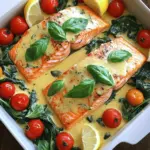 For this dish, you need these main items: - 4 salmon fillets - 2 tablespoons olive oil - 3 cloves garlic, minced - 1 cup cherry tomatoes, halved - 1 cup fresh spinach - 1 cup heavy cream - ½ cup grated Parmesan cheese These ingredients create a rich and tasty meal. The salmon gives a nice flavor, while the cream and cheese add creaminess. You will also need some simple seasonings: - 1 teaspoon Italian seasoning - Salt and pepper to taste - Fresh basil leaves for garnish - Lemon wedges for serving These seasonings bring the dish to life. Fresh basil adds a nice touch, and lemon wedges help brighten the meal. If you want to boost the flavor even more, consider these optional items: - Red pepper flakes for heat - Extra veggies like bell peppers or zucchini Adding red pepper flakes can give your dish a kick. More veggies make it colorful and healthy. Feel free to mix and match these options to suit your taste! First, season the salmon fillets. Use salt and pepper on both sides. This adds flavor to the fish. Make sure to cover every part evenly. You want the taste to shine through. Next, heat olive oil in a large skillet. Set the heat to medium-high. Once hot, add the salmon fillets skin-side down. Cook for about 4 to 5 minutes until they turn a nice brown. Flip the salmon gently and cook for another 3 to 4 minutes. The fish should be cooked all the way through. Remove the salmon from the skillet and set it aside on a plate. In the same skillet, add minced garlic. Sauté it for about 30 seconds until it smells nice. Then, add the halved cherry tomatoes. Cook them for 2 to 3 minutes until they soften. Lower the heat and pour in the heavy cream. Make sure to scrape the browned bits from the bottom of the skillet. This adds great flavor. Gradually stir in the grated Parmesan cheese until it melts and makes a creamy sauce. Now, stir in the fresh spinach and Italian seasoning. Cook until the spinach wilts. If the sauce gets too thick, add a splash of water or vegetable broth. Return the salmon fillets to the skillet. Spoon the creamy sauce over the fish to coat nicely. Heat everything for about a minute. Finally, plate the salmon, drizzle more sauce on top, and garnish with fresh basil leaves. Serve with lemon wedges for a bright finish. Enjoy your meal! To cook salmon perfectly, choose fillets that are even in size. This helps them cook at the same rate. Start with a hot skillet and add olive oil to prevent sticking. Place the salmon skin-side down and let it sear without moving it for the first few minutes. This creates a nice crust. Flip the fillet gently and cook on the other side until it flakes easily with a fork. A creamy sauce should be smooth and rich. To prevent graininess, add the Parmesan cheese slowly. Stir it in after the cream heats up. If you add it too fast or to cold cream, it may clump. If the sauce gets too thick, just add a splash of water or broth. This keeps the sauce silky and helps it cling to the salmon. You can easily adjust this recipe for different diets. For a lighter sauce, use half-and-half instead of heavy cream. If you are dairy-free, try coconut cream or a nut-based cream. You can also swap the salmon for chicken or tofu for a plant-based option. Each change will give you a fresh take on this dish while keeping it delicious. {{image_2}} You can add many veggies to this dish. Some great options include bell peppers, zucchini, or mushrooms. Just chop them up and sauté them with the garlic. This adds color and boosts flavor. Each vegetable brings its unique taste. Try mixing and matching to find your favorite combo! If you like heat, red pepper flakes are a perfect choice. Just sprinkle a pinch into the creamy sauce. Start with a little; you can always add more. This small change gives the dish a nice kick. It balances the creaminess of the sauce perfectly. Your taste buds will love the extra warmth! Not in the mood for salmon? You can swap it for chicken or tofu. If using chicken, cook it in the same way as the salmon. Just make sure it reaches the right temperature. For tofu, press it to remove extra water before cooking. This way, it will absorb all the flavors from the sauce. Both options work well and keep the meal delicious! After enjoying your creamy Tuscan salmon, store leftovers in a sealed container. Let the salmon cool to room temperature before sealing. This helps prevent condensation, which can make the fish soggy. Keep it in the fridge for up to 3 days. If you think you won’t eat it soon, consider freezing it instead. When you’re ready to enjoy the leftovers, reheat gently. Use a skillet over low heat. This way, the salmon warms without drying out. Add a splash of water or broth to help keep the sauce creamy. Avoid using a microwave, as it can make the salmon tough. Heat until it’s warmed through. You can freeze creamy Tuscan salmon for later use. Place it in an airtight container or freezer bag and remove as much air as possible. It will last for about 2 months. To thaw, move it to the fridge overnight. If you need it faster, you can use the defrost setting on the microwave. After thawing, reheat it gently in a skillet, as mentioned before. You can serve Creamy Tuscan Salmon with a few side dishes that complement its rich flavors. Here are some great options: - Rice: White or brown rice soaks up the creamy sauce well. - Pasta: Angel hair or fettuccine pairs nicely with the salmon. - Vegetables: Steamed broccoli or asparagus adds color and nutrients. - Salad: A fresh green salad with a light vinaigrette balances the richness. To lighten the sauce, you can swap some ingredients. Here are my top tips: - Use half-and-half: Replace heavy cream with half-and-half for a less rich sauce. - Greek yogurt: Stir in plain Greek yogurt for creaminess without the fat. - Broth: Replace some cream with vegetable or chicken broth for a thinner sauce. Yes, you can use frozen salmon fillets. Here’s how: - Thaw: Always thaw the salmon in the fridge overnight for even cooking. - Cooking time: You may need to cook it a bit longer to ensure it’s fully cooked through. You can customize the sauce to suit your taste. Consider these ideas: - Add herbs: Fresh dill or parsley can brighten the flavor. - Change cheese: Use feta or goat cheese for a different taste. - Add spice: Toss in red pepper flakes for a spicy kick. This blog covered everything you need for creamy Tuscan salmon. We discussed the main ingredients, cooking steps, and ways to perfect the dish. I shared tips for a creamy sauce and alternate options like chicken or tofu. You can store leftovers safely and enjoy them later. Embrace your creativity, and have fun adapting this meal to your taste. Enjoy cooking and savoring your delicious salmon!
