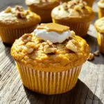 For these gluten-free pumpkin protein muffins, you will need: - 1 cup gluten-free oat flour - 1 cup canned pumpkin puree - 1/2 cup protein powder (vanilla or unflavored) - 1/2 cup almond milk (or any milk of choice) - 1/3 cup honey or maple syrup - 1/4 cup coconut oil, melted - 2 large eggs - 1 teaspoon baking powder - 1/2 teaspoon baking soda - 1 teaspoon ground cinnamon - 1/2 teaspoon ground nutmeg - 1/4 teaspoon salt - Optional: 1/2 cup walnuts or chocolate chips These ingredients help make the muffins moist and tasty. The pumpkin gives flavor and moisture. Oat flour keeps them gluten-free and adds fiber. You can swap some items based on your needs: - Use any milk for almond milk. - Maple syrup can replace honey. - If you want a nut-free option, skip the walnuts. - Use sunflower oil instead of coconut oil. - For a vegan option, try flax eggs instead of regular eggs. These substitutes can keep your muffins delicious while fitting your diet. Each muffin has: - Calories: 150 - Protein: 5g - Carbs: 20g - Fiber: 3g - Fat: 5g These muffins are a smart snack choice. They provide protein, fiber, and healthy fats. You can enjoy them without guilt! Start by preheating your oven to 350°F (175°C). This helps your muffins rise well. While the oven heats, grab a muffin tin. Line it with paper liners. You can also lightly grease it with coconut oil. This keeps the muffins from sticking. In a large mixing bowl, add the gluten-free oat flour, protein powder, baking powder, baking soda, ground cinnamon, ground nutmeg, and salt. Use a whisk to mix these dry ingredients well. This step is key for even flavor throughout your muffins. Make sure there are no clumps. In another bowl, combine pumpkin puree, almond milk, honey or maple syrup, melted coconut oil, and eggs. Whisk them together until smooth and well mixed. This blend adds moisture and flavor to your muffins. The pumpkin brings a nice richness that you will love. Now, pour the wet mixture into the dry ingredients. Stir gently until just combined. Avoid overmixing, as this can make your muffins tough. If you want, fold in walnuts or chocolate chips at this point. These add-ins give a fun texture and flavor. Divide the batter evenly among the muffin cups, filling each about two-thirds full. Place the muffin tin in the oven and bake for 18 to 22 minutes. Check for doneness by inserting a toothpick into the center of a muffin. If it comes out clean, they are ready. Let the muffins cool in the tin for 5 to 10 minutes. Then, transfer them to a wire rack to cool completely. Enjoy your healthy snack! Baking gluten-free muffins can be tricky. Here are some key tips: - Use fresh ingredients: Make sure your baking powder and baking soda are fresh. - Measure flour correctly: Spoon the flour into the measuring cup and level it. - Mix dry and wet separately: This helps ensure even blending and avoids lumps. - Don’t overmix: Stir until just combined. This keeps the muffins light and fluffy. To get the perfect texture in your muffins, consider these points: - Oat flour is great: It gives muffins a nice, hearty feel. - Add moisture: Canned pumpkin puree adds moisture and flavor. - Use eggs: Eggs help bind everything and add structure. - Monitor baking time: Check muffins a few minutes early. They should be golden on top. Storing your muffins properly keeps them fresh. Follow these tips: - Cool completely: Let muffins cool on a wire rack before storing. - Use airtight containers: This keeps muffins moist and prevents drying out. - Refrigerate for longer life: If you need to store them for more than a few days, refrigerate. - Freeze for future snacks: Wrap them tightly and freeze for up to three months. {{image_2}} You can use various protein powders in these muffins. I recommend vanilla or unflavored protein powder. If you want a chocolate twist, try chocolate protein powder. Plant-based powders like pea or rice work well too. Each type adds unique flavor and nutrition. Experiment to find what you like best! Adding spices can elevate these muffins. Besides cinnamon and nutmeg, consider ginger or allspice. You can also add vanilla extract for extra depth. A pinch of cardamom can give a warm kick. Feel free to mix and match spices to create your perfect blend. The right combination makes every bite exciting. If you want a low-sugar option, there are sweeteners to try. Erythritol or stevia can replace honey or maple syrup. These options will keep your muffins sweet without extra sugar. Always check the conversion rates on the packages. This way, you will get the right sweetness without ruining the texture. You can enjoy a guilt-free treat! To keep your gluten-free pumpkin protein muffins fresh, place them in an airtight container. This helps to lock in moisture and keep them from drying out. Store them at room temperature for up to three days. If you want to keep them longer, the fridge is a good option. Just remember to wrap them in plastic wrap to avoid extra moisture. Freezing muffins is a great way to enjoy them later. First, let the muffins cool completely. Then, wrap each muffin in plastic wrap or foil. After that, place them in a freezer-safe bag or container. They can last in the freezer for up to three months. When you want one, just take it out and let it thaw at room temperature. To enjoy your muffins warm, reheat them in the oven or microwave. For the oven, preheat it to 350°F (175°C). Place the muffins on a baking sheet for about 10 minutes. For the microwave, heat one muffin for 15-20 seconds. If you like, add a little butter or nut butter on top for added flavor. Enjoy your snack! No, you cannot use regular flour instead of gluten-free flour. Regular flour has gluten, which is not safe for people with gluten intolerance. Gluten-free oat flour is a great choice for these muffins. It provides a nice texture and flavor. To make these muffins vegan, replace the eggs with flax eggs. Mix one tablespoon of ground flaxseed with three tablespoons of water. Let it sit for five minutes. You can also use a plant-based milk, like almond or soy milk, instead of regular milk. Adding protein powder boosts the protein content in these muffins. It helps keep you full for longer. Plus, it supports muscle recovery if you eat them after a workout. You can choose vanilla or unflavored protein to match your taste. These muffins last about five days at room temperature. Store them in an airtight container to keep them fresh. If you want to keep them longer, you can freeze them. Just make sure to wrap them well before freezing. Yes, you can customize the flavors! Add-ins like chopped nuts or fresh fruit work well. Walnuts or chocolate chips are great options. You can also try dried fruit like cranberries or blueberries for a sweet twist. In this guide, we explored the key ingredients for muffins, with tips on substitutes and nutritional facts. I shared step-by-step instructions for making perfect muffins, along with essential tips for gluten-free baking. We also discussed variations, storage methods, and answered common questions to help you succeed. Baking muffins can be fun and rewarding. With these insights, you can create delightful treats that fit your needs. Enjoy baking your own delicious muffins!