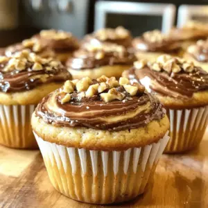 To make these delicious muffins, you will need: - 2 ripe bananas, mashed - 1/3 cup melted butter - 1/2 cup brown sugar - 1/4 cup granulated sugar - 1 large egg - 1 teaspoon vanilla extract - 1 teaspoon baking soda - 1/4 teaspoon salt - 1 cup all-purpose flour - 1/2 cup Nutella (or any chocolate-hazelnut spread) - Optional: Chopped walnuts for topping You can get creative with your muffins! Here are some optional ingredients: - Chopped walnuts add crunch and flavor. - Chocolate chips can give a sweet surprise. - Cinnamon can add warmth to the muffins. - Dried fruit or coconut can bring new tastes. If you need to swap out ingredients, here are some tips: - Use applesauce instead of butter for a lighter version. - Replace granulated sugar with honey or maple syrup for a natural sweetener. - If you’re out of Nutella, try any chocolate-hazelnut spread. - Gluten-free flour works well if you need a gluten-free option. These choices can help you make the muffins your own! Enjoy the fun of baking. Start by preheating your oven to 350°F (175°C). This temperature helps the muffins rise well. Next, prepare your muffin tin. You can line it with paper liners or grease it with non-stick spray. Both ways work great, but liners make cleanup easier. Set the tin aside while you mix your ingredients. In a mixing bowl, mash the two ripe bananas. Use a fork for this; it's simple and quick. Once the bananas are smooth, add the melted butter. Mix them well until they blend together. Then, add the brown sugar and granulated sugar. Stir until everything is combined. Next, crack the egg into the bowl and pour in the vanilla extract. Mix again until everything is well incorporated. In a separate bowl, whisk together the baking soda, salt, and flour. This step helps evenly distribute the baking soda. Gradually add the dry mix into the wet ingredients. Stir gently until just combined. It’s okay if the batter has a few lumps. Overmixing can lead to tough muffins, and we want them soft and fluffy. Now comes the fun part! Spoon the batter into the prepared muffin cups, filling them about two-thirds full. Then, take the Nutella and add a generous dollop on top of each muffin. Use a toothpick or knife to swirl the Nutella into the batter. Aim for a marbled effect, but don’t overdo it. You want to see swirls, not a full mix. This adds a beautiful look and rich flavor. Place the muffin tin in the preheated oven. Bake for 18-20 minutes. To check if they are done, insert a toothpick into the center of a muffin. If it comes out clean, they are ready. Let the muffins cool in the tin for about 5 minutes. After that, transfer them to a wire rack. This cooling step helps keep them soft. Enjoy your muffins warm or let them cool completely. To get the best muffin texture, use ripe bananas. They add moisture and sweetness. Mash the bananas well; lumps can affect the final texture. Mix the wet and dry ingredients separately. Then combine them gently. Overmixing can make the muffins tough. Aim for a few small lumps in the batter. This keeps them soft and fluffy. Many people overfill the muffin cups. Fill each cup only two-thirds full. This gives them room to rise. Another common mistake is not checking the oven temperature. An oven thermometer can help. Lastly, don’t skip the cooling step. Letting muffins cool in the tin for five minutes helps them set. This prevents them from breaking apart. Serve these muffins warm for the best taste. You can add a drizzle of extra Nutella on top. A sprinkle of chopped walnuts adds a nice crunch. Pair them with a glass of milk or a cup of coffee. These muffins also make a great breakfast or snack. Enjoy them fresh, or store them for later! {{image_2}} If you need a nut-free option, you can use chocolate spread. Look for brands that are nut-free. Sunflower seed butter also works well. It has a nice taste and a creamy texture. You can mix it into the batter just like Nutella. This makes it safe for school lunches and allergy concerns. Want to kick up the flavor? You can add spices or other ingredients. Cinnamon adds warmth and sweetness. A pinch of nutmeg gives a nice twist. You can also stir in chocolate chips for extra chocolatey goodness. Dried fruits like raisins or cranberries can add a chewiness. Consider adding chopped nuts, too, for crunch. If you need a gluten-free version, swap out the all-purpose flour. Use a gluten-free flour blend instead. Make sure the blend contains xanthan gum for best results. This helps the muffins rise and stay fluffy. Follow the same steps as the original recipe. Your gluten-free muffins will be just as tasty! After baking your Banana Nutella Swirl Muffins, let them cool completely. Once they are cool, place them in an airtight container. This way, they stay fresh for longer. You can store them at room temperature for up to three days. For best results, keep them away from direct sunlight and heat. If you want to keep them for a week, store them in the fridge. Just remember, they may become a bit dry in the fridge. If you want to save your muffins for later, freezing is a great option. First, let the muffins cool all the way down. Wrap each muffin tightly in plastic wrap. Then, place the wrapped muffins in a freezer-safe bag or container. Label the bag with the date. The muffins can last up to three months in the freezer. When you're ready to eat them, just pull out a muffin and let it thaw at room temperature. To enjoy your muffins warm, you can reheat them easily. If they are at room temperature, pop them in the microwave for about 10 to 15 seconds. If they are frozen, let them thaw first. You can also reheat them in the oven. Preheat your oven to 350°F (175°C) and bake for about 5 to 10 minutes. This will help bring back their soft texture and warm flavors. Enjoy your muffins fresh and tasty! Yes, you can use frozen bananas. Just thaw them first. They will mash easily. Frozen bananas may make your muffins extra moist. This can be a great option if you have overripe bananas. Just ensure you drain any excess liquid before mashing. To check if your muffins are done, insert a toothpick into the center. If it comes out clean or with a few crumbs, they are ready. Baking usually takes 18 to 20 minutes. Keep an eye on them as ovens can vary. If they start to brown too much, cover them with foil. You can use many toppings for your muffins. Some great options include chocolate chips, sliced almonds, or shredded coconut. You can even add a sprinkle of cinnamon or a drizzle of honey. Get creative! Each topping can give a new twist to the flavor. We covered how to make Banana Nutella Swirl Muffins from start to finish. You learned key ingredients and how to customize them. I shared step-by-step instructions and tips for perfect texture. You also discovered variations, storage methods, and answers to common questions. As you bake, remember to enjoy the process! These muffins are not just a treat; they’re a way to share joy with others. Keep experimenting and making them your own. Happy baking!