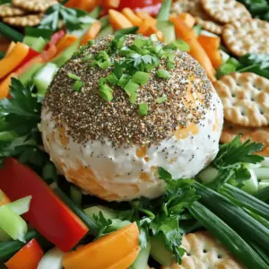 To make the Everything Bagel Cheese Ball, gather these key ingredients: - 8 oz cream cheese, softened - 1 cup shredded sharp cheddar cheese - 1/2 cup crumbled feta cheese - 1/4 cup finely chopped green onions - 1/4 cup finely chopped fresh parsley - 2 tablespoons sour cream - 2 tablespoons Everything Bagel seasoning - 1/2 teaspoon garlic powder These ingredients come together to create a rich and creamy cheese ball. The cream cheese forms the base, while the cheddar adds a sharp flavor. Feta brings a nice tang, and the herbs give freshness. You can make your cheese ball even better with these optional garnishes: - Extra green onions - Fresh parsley Sprinkling more herbs on top adds color and freshness. It also makes your cheese ball look inviting on the table. For serving, pair your cheese ball with these tasty options: - Fresh veggies like carrots, celery, or bell peppers - Assorted crackers Veggies add crunch and a healthy touch. Crackers provide a perfect base for spreading the cheese ball. Together, they create a fun and tasty snack platter for sharing. To start, gather all your ingredients. You need: - 8 oz cream cheese, softened - 1 cup shredded sharp cheddar cheese - 1/2 cup crumbled feta cheese - 1/4 cup finely chopped green onions - 1/4 cup finely chopped fresh parsley - 2 tablespoons sour cream - 2 tablespoons Everything Bagel seasoning - 1/2 teaspoon garlic powder In a large bowl, mix the softened cream cheese, shredded cheddar, crumbled feta, and sour cream. Add the garlic powder, green onions, and parsley. Stir until everything blends together smoothly. Next, scoop the cheese mixture onto a large piece of plastic wrap. Shape it into a ball with your hands. Wrap the cheese ball tightly in the plastic wrap. Chill it in the fridge for at least two hours. This helps the ball firm up nicely. Once the cheese ball is chilled, take it out of the fridge. Unwrap it from the plastic wrap. Roll the cheese ball in Everything Bagel seasoning until it is fully coated. Place it on a serving platter. You can garnish it with more green onions or parsley if you want. Serve it with fresh veggies and assorted crackers. Enjoy this tasty snack! To get the best texture, start with softened cream cheese. You want it smooth. Mix it well with the cheddar and feta cheeses. This mix should feel creamy and thick. If it’s too dry, add a little more sour cream. Chilling the cheese ball helps firm it up. Aim for at least two hours in the fridge. When mixing, use a sturdy spoon or spatula. This helps combine the cheese well. Start with the cream cheese first. Then add the shredded cheddar and feta. Next, fold in the green onions and parsley gently. Keep mixing until everything is smooth. Don’t rush this step; a good mix makes all the difference. Place the cheese ball on a nice platter. You can roll it in Everything Bagel seasoning for a fun look. Garnish it with extra green onions or parsley for color. Serve it with fresh veggies and a variety of crackers. This adds texture and taste to your snack. Your guests will love the tasty spread! {{image_2}} You can mix different cheeses to change the taste. Instead of sharp cheddar, try mozzarella for a milder flavor. Goat cheese adds a tangy kick. You can also use smoked gouda for a rich, smoky taste. Experimenting with cheese keeps it fun and fresh. Add-ins can make your cheese ball even better. Try diced sun-dried tomatoes for a sweet burst. Or mix in some chopped olives for a salty touch. You can also use jalapeños for heat. Just remember to keep the balance so each flavor shines through. While Everything Bagel seasoning is a favorite, you can switch it up. Use Italian herbs for a Mediterranean vibe. Taco seasoning gives a fun twist if you love bold flavors. You can also sprinkle some smoked paprika for a unique taste. These small changes can bring new life to your cheese ball. To store your cheese ball leftovers, wrap it in plastic wrap. Place it in an airtight container. This helps keep the flavors fresh. Store it in the fridge for up to five days. If you notice any change in smell or texture, it's best to toss it. You can freeze the cheese ball for later use. First, wrap it tightly in plastic wrap. Then, place it in a freezer-safe bag or container. You can freeze it for up to three months. When you're ready to eat it, let it thaw in the fridge overnight. This cheese ball is best served cold or at room temperature. There’s no need to reheat it. If it has been frozen, make sure to thaw it before serving. This helps keep the creamy texture. If you want a softer cheese ball, let it sit out for about 30 minutes before serving. Yes, you can make this cheese ball ahead of time. In fact, it tastes better when chilled overnight. Just wrap it well in plastic wrap after shaping it. Store it in the fridge until you’re ready to serve. If you want a lighter option, use Greek yogurt or cottage cheese. Both add creaminess and a nice tang. You can also try vegan cream cheese if you're avoiding dairy. This cheese ball lasts about five days in the fridge. Keep it wrapped tightly to maintain freshness. If you notice any change in smell or texture, it’s best to toss it out. You now know how to make an Everything Bagel Cheese Ball. We covered the main ingredients, optional garnishes, and great accompaniments. I shared step-by-step instructions and tips for the best texture. We explored fun variations to keep things fresh and exciting. Don’t forget the storage tips to keep your cheese ball tasty longer. This cheese ball is sure to impress at your next gathering! Enjoy every bite.
