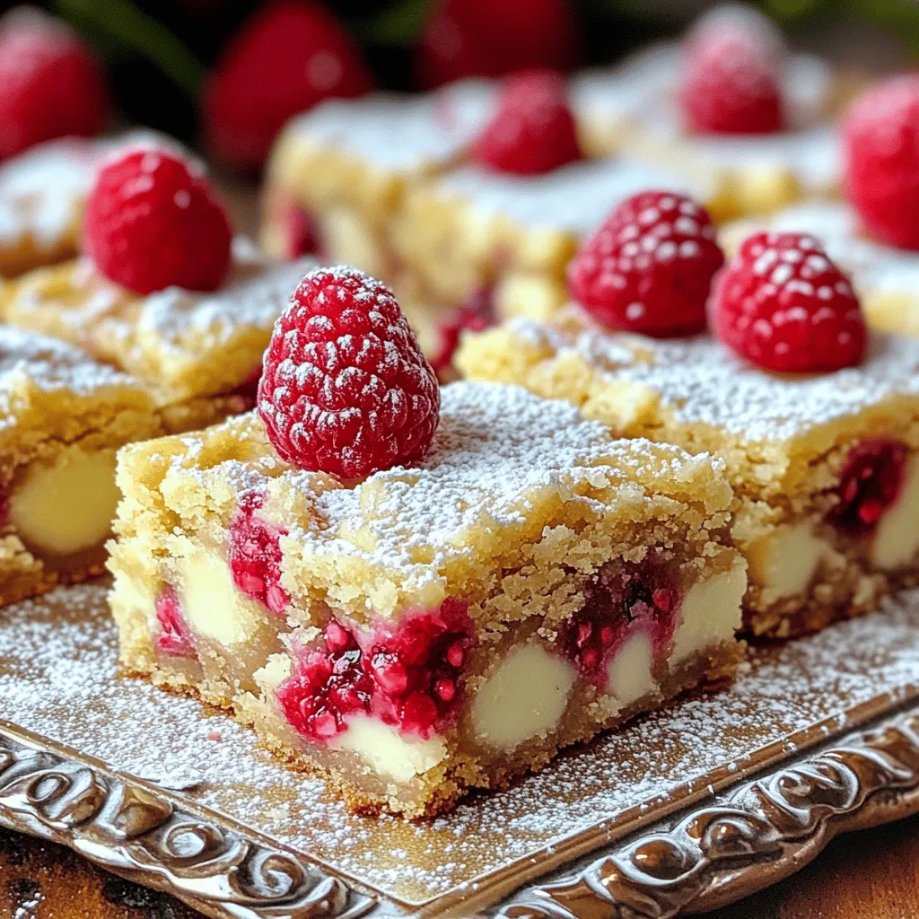 Raspberry White Chocolate Blondies Soft and Chewy Treat