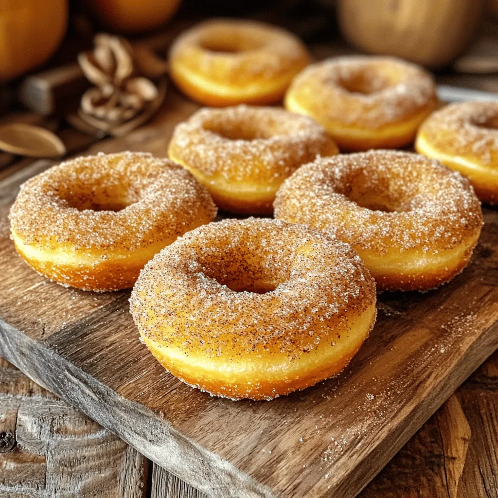 - Apple Cider: You need 2 cups of apple cider. This gives flavor and moisture. - All-Purpose Flour: Use 2 ½ cups for a great doughnut base. - Baking Powder and Baking Soda: Use 1 teaspoon of baking powder and ½ teaspoon of baking soda. They help the doughnuts rise. - Spices: Include 1 teaspoon of ground cinnamon, ½ teaspoon of ground nutmeg, and ½ teaspoon of ground ginger. These add warmth and depth. - Sugar Types: Use ¾ cup of granulated sugar in the batter and ½ cup of brown sugar for coating. - Eggs and Unsalted Butter: You need 2 large eggs and ½ cup of melted unsalted butter. They add richness and binding. - Vanilla Extract: Add 1 teaspoon for a lovely aroma and sweetness. Each ingredient plays a role in making these doughnuts fresh and flavorful. The apple cider is key for that fall taste. The spices warm your kitchen with a cozy scent. The sugars balance the flavors perfectly. Let’s gather these ingredients before we dive into the next steps. Start by pouring 2 cups of apple cider into a saucepan. Heat it over medium heat. Stir it often. You want to reduce it to about 1 cup. This takes around 15 to 20 minutes. The cider will thicken as it cooks. Once it’s done, let it cool slightly. While the cider cools, grab a large bowl. Add 2 ½ cups of all-purpose flour. Then, mix in 1 teaspoon of baking powder and ½ teaspoon of baking soda. Next, add 1 teaspoon of ground cinnamon, ½ teaspoon of ground nutmeg, and ½ teaspoon of ground ginger. Finally, stir in ½ teaspoon of salt. Mix well and set this bowl aside. In another bowl, combine ¾ cup of granulated sugar and 2 large eggs. Whisk them together until smooth. Next, add ½ cup of melted unsalted butter and 1 teaspoon of vanilla extract. Now, pour in the slightly cooled apple cider. Mix until everything is well combined. Preheat your oven to 350°F (175°C). While it heats, grease your doughnut pan. This step helps the doughnuts release easily after baking. Make sure to coat each cavity well. Now, gently fold the wet mixture into the dry ingredients. Mix until just combined; do not overmix. Spoon the batter into the prepared pan, filling each cavity about ¾ full. Bake for 10 to 12 minutes. They are done when they spring back when touched. Let them cool in the pan for about 5 minutes before moving them to a wire rack. For the coating, melt about ¼ cup of unsalted butter in a shallow dish. In another dish, mix ½ cup of brown sugar with 1 teaspoon of cinnamon. Once the doughnuts have cooled slightly, dip each one in the melted butter. Roll it in the cinnamon-brown sugar mixture. Make sure each doughnut is fully coated. Enjoy your warm spiced apple cider doughnuts! To reduce apple cider, pour two cups of cider into a saucepan. Heat it over medium heat. Stir it often to avoid burning. Cook until it thickens and measures about one cup. This step takes about 15 to 20 minutes. The reduction adds deep flavor to the doughnuts. Let it cool slightly before mixing it in. Mixing your dough too much can lead to tough doughnuts. After combining the wet and dry ingredients, stop mixing as soon as you see no dry flour. Some lumps are okay! This keeps your doughnuts light and fluffy. Remember, gentle folding is key. The right texture comes from using the right flour and measuring it well. Use all-purpose flour for best results. When you spoon the flour into the measuring cup, avoid packing it down. This helps keep your doughnuts airy. Also, make sure your butter is not too hot when mixing. Bake your doughnuts at 350°F (175°C) for 10 to 12 minutes. Check for doneness by gently pressing on the tops. They should spring back. If they leave an imprint, they need more time. Let them cool in the pan for about five minutes before moving them to a rack. This keeps them from breaking apart. {{image_2}} You can make your spiced apple cider doughnuts even better with glazes and toppings. A simple glaze can add shine and sweetness. Mix powdered sugar with a bit of milk or apple cider. Drizzle this over your cooled doughnuts. For a fun twist, add chopped nuts or sprinkles on top of the glaze. You can also use a chocolate glaze for a rich flavor. Just melt some chocolate and dip the doughnuts. Spices can really change the taste of your doughnuts. Try adding allspice or cloves for warmth. You can also use pumpkin spice for a fall twist. For a fruity touch, mix in some lemon or orange zest. These flavors blend well with the apple cider. Remember, just a little can go a long way. Taste as you go to find the perfect balance. If you want gluten-free doughnuts, swap all-purpose flour for a gluten-free blend. Many brands work well in baking. For a vegan option, replace eggs with flaxseed meal. Mix one tablespoon of flaxseed with three tablespoons of water and let it sit for a few minutes. Use plant-based butter instead of regular butter. These swaps make it easy for everyone to enjoy these treats. To keep your spiced apple cider doughnuts fresh, store them in an airtight container. This helps maintain their softness and flavor. You can keep them at room temperature for one to two days. If you want to store them longer, refrigeration is a good option. Just note that this may slightly change their texture. You can freeze these doughnuts for future enjoyment. Let them cool completely after baking. Place them in a single layer on a baking sheet. Once frozen, transfer them to a freezer-safe bag. Make sure to remove as much air as possible before sealing. They can stay fresh in the freezer for up to three months. When you're ready to enjoy your frozen doughnuts, you have a few options. For a quick method, pop them in the microwave for about 15-20 seconds. This warms them up nicely. If you prefer a crispier texture, reheat them in the oven at 350°F (175°C) for about 5-8 minutes. This way, they regain their delicious warmth and crispness! You can tell if the doughnuts are done by gently pressing on one. If it springs back, it is ready. The edges should look slightly golden. You can also insert a toothpick in the center. If it comes out clean, the doughnuts are done. Yes, you can prepare the doughnut batter ahead of time. Just cover it and keep it in the fridge for up to 24 hours. When you are ready to bake, let it sit at room temperature for a few minutes. This helps the batter come back to life. These doughnuts taste great on their own, but you can serve them with a few extras. Try some warm caramel sauce or a scoop of vanilla ice cream for a special treat. A cup of hot apple cider or coffee pairs perfectly, too. Spiced apple cider doughnuts are best eaten fresh. They stay tasty for about two days at room temperature. To keep them longer, store them in an airtight container in the fridge for about a week. You can also freeze them for up to three months. Just reheat before serving! In this post, we explored how to make spiced apple cider doughnuts. We covered key ingredients like apple cider, spices, and sugar types. You learned step-by-step instructions, from reducing apple cider to baking. Tips and tricks helped you achieve the best texture. Variations let you customize your doughnuts. Finally, I shared storage methods to keep them fresh. Now you can enjoy warm, sweet doughnuts at home. These doughnuts are sure to delight your friends and family. Give them a try!