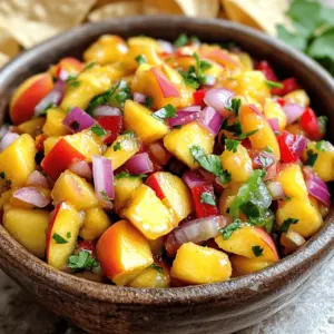 This sweet and spicy peach salsa is a delight. It brings together fresh peaches, zesty lime, and jalapeño heat. The mix is colorful and has great flavor. You can enjoy it with chips, tacos, or grilled meats. Here’s what you need: - 4 cups fresh peaches, peeled and diced - 1 cup red onion, finely chopped - 1 jalapeño pepper, seeded and minced - 1/2 cup red bell pepper, finely chopped - 2 tablespoons fresh lime juice - 1/4 cup fresh cilantro, chopped - 1 teaspoon garlic powder - 1 teaspoon ground cumin - 1 teaspoon sugar (optional, to taste) - Salt and pepper to taste - 1/4 teaspoon cayenne pepper (adjust for spice preference) You can switch some ingredients if you want. If you can't find fresh peaches, canned peaches work too. Just drain them well. For the jalapeño, try a poblano if you prefer less heat. You can also use lemon juice instead of lime juice. If you don't like cilantro, parsley is a good choice. Remember, the goal is to make it your own! To make sweet and spicy peach salsa, you need fresh peaches. Start by peeling and dicing 4 cups of peaches. Diced peaches give the salsa its sweet base. Next, chop 1 cup of red onion finely. The onion adds a nice crunch. Then, take 1 jalapeño pepper. Seed it and mince it for heat. If you want less spice, remove the seeds. Chop 1/2 cup of red bell pepper. This adds sweetness and color. Gather 2 tablespoons of fresh lime juice and 1/4 cup of chopped cilantro for freshness. Lastly, you’ll need garlic powder, ground cumin, sugar, salt, pepper, and cayenne pepper. In a large mixing bowl, place the diced peaches. Add the chopped red onion, minced jalapeño, and red bell pepper. Pour in the lime juice and add cilantro. Then, season with garlic powder, ground cumin, sugar, salt, and pepper. If you like it spicier, sprinkle in cayenne pepper. Mix everything gently. Be careful not to mash the peaches. Taste the salsa and adjust the seasoning. If it is too tart, add a bit more sugar or lime juice. Now it’s time to can your salsa. First, get sterilized jars ready. Pour the salsa into the jars, leaving 1/2 inch of space at the top. Seal each jar with a lid. Next, you need a large pot for the boiling water bath. Place the jars in the pot and cover them with water. Boil for 15-20 minutes. This step preserves the salsa. After boiling, take the jars out and let them cool completely. Store the jars in a cool, dark place. You can now enjoy your sweet and spicy peach salsa anytime! For the full recipe, check out the details above. When picking peaches, look for fruit that feels firm yet slightly soft. The skin should have a nice, golden hue. Avoid peaches with bruises or dark spots. The best peaches are ripe but not overripe. You want sweet, juicy fruit for your salsa. If you can smell their sweetness, you’ve found a winner! The spice level of your salsa can change based on your taste. For a mild kick, use just one jalapeño. If you love heat, add more or include cayenne pepper. You can always taste the salsa as you mix. If it’s too spicy, add a little more peach or sugar to balance it out. Remember, you can adjust spice levels to make it your own. Canning is fun, but safety is key. Always use sterilized jars to keep your salsa fresh. Check lids for a good seal after processing. If a lid pops, it’s not sealed well. Store sealed jars in a cool, dark place. This keeps your salsa safe and tasty for months. Follow these steps to enjoy your sweet and spicy peach salsa worry-free! {{image_2}} You can mix in other fruits to change the taste. Try adding mango or pineapple. These fruits add sweetness and a tropical feel. You can also use pears for a crunchy texture. Just make sure to keep the fruit amounts balanced so the salsa stays fresh. If you want more heat, use different peppers. Instead of jalapeño, try serrano or habanero. Habaneros bring a fiery kick, while serranos offer a milder spice. You can also use sweet peppers for less heat. Adjust the amount based on your spice level preference. Change the herbs and spices to create new flavors. Instead of cilantro, use fresh basil for a sweet twist. You can also add oregano for a savory note. Experiment with spices like smoked paprika or chili powder for depth. Each change will make your salsa unique and delicious. For the full recipe, check out the original guide on making sweet and spicy peach salsa. Store your canned sweet and spicy peach salsa in a cool, dark place. A pantry or cupboard works well. Make sure the jars are sealed tightly. If you see any leaks or bubbles, do not use that jar. Keep the salsa away from light and heat. This helps keep the flavor fresh and tasty. Canned sweet and spicy peach salsa lasts about one year when stored properly. After opening a jar, keep it in the fridge. Use it within one week for the best taste. Always check for any signs of spoilage before using. If it smells bad or looks unusual, throw it away. Leftover salsa can add flavor to many dishes. Use it as a topping for grilled chicken or fish. Stir it into scrambled eggs for a spicy breakfast. You can also mix it into rice or quinoa for a zesty side dish. If you have too much, consider making a salsa dip with cream cheese or sour cream. This way, you can enjoy every last bit! Yes, you can use frozen peaches. Just thaw them first and drain excess juice. Frozen peaches may be softer, but they still taste great. Keep in mind, fresh peaches give a firmer texture. If using frozen, make sure to adjust the lime juice to balance the flavor. Homemade peach salsa can last up to one year if canned properly. Store sealed jars in a cool, dark place. Once opened, keep it in the fridge and use it within a week. If you notice any off smells or colors, throw it out. Serve peach salsa as a dip with tortilla chips or on top of grilled meats. It pairs well with fish or chicken. For a fresh twist, add it to tacos. You can even spoon it over cream cheese for a quick appetizer. Enjoy the sweet and spicy flavors! You now know how to make sweet and spicy peach salsa. We explored the key ingredients, step-by-step instructions, and tips for canning. You learned how to pick the best peaches and adjust spice levels. We also discussed variations to enhance flavor and safe storage methods. This salsa can add joy to many meals. Dive in and enjoy making your own unique batch!