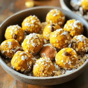 - 1 cup rolled oats - 1/2 cup pumpkin puree - 1/3 cup almond butter (or any nut butter of your choice) - 1/3 cup honey or maple syrup The main ingredients for these energy bites create a healthy base. Rolled oats give you fiber and energy. Pumpkin puree adds moisture and nutrition. Almond butter brings healthy fats and protein. Honey or maple syrup sweetens the bites naturally. - 1/2 cup mini chocolate chips (optional) - 1/4 cup chopped nuts (walnuts or pecans, optional) - 1/4 cup shredded coconut (optional) You can make your energy bites even more fun with add-ins. Mini chocolate chips add a sweet touch. Chopped nuts give a crunchy texture. Shredded coconut adds a tropical flavor. Mix and match these extras to fit your taste. - 1 teaspoon vanilla extract - 1 teaspoon pumpkin pie spice - 1/4 teaspoon salt Seasoning is key to great flavor. Vanilla extract enhances the sweetness. Pumpkin pie spice gives that classic fall taste. A pinch of salt balances the sweetness and elevates the flavors. Start by taking a large mixing bowl. In it, combine 1 cup of rolled oats and 1/2 cup of pumpkin puree. Mix until they form a smooth blend. Next, add 1/3 cup of almond butter and 1/3 cup of honey or maple syrup. Stir well until everything is fully mixed. This forms the base of our energy bites. Now we add some flavor. Into the bowl, pour 1 teaspoon of vanilla extract and 1 teaspoon of pumpkin pie spice. Sprinkle in 1/4 teaspoon of salt for balance. Mix these ingredients until they blend nicely. If you want to go the extra mile, fold in 1/2 cup of mini chocolate chips, 1/4 cup of chopped nuts (like walnuts or pecans), and 1/4 cup of shredded coconut. These add great texture and taste! Once your mixture is ready, cover the bowl. Place it in the fridge for 30 minutes. This helps the mixture set and makes it easier to handle. After chilling, scoop out small portions with your hands. Roll them into bite-sized balls, about 1 inch in diameter. Place these on a parchment-lined baking sheet. Chill them again for an extra 15 minutes to help them solidify. This step makes sure your energy bites hold their shape and are ready to eat! - Overmixing the ingredients: Mixing too much can make your bites tough. Stir gently until combined. - Not chilling the mixture properly: Chilling helps the bites firm up. Don’t skip this step for the best texture. - Substitutions for honey: Use maple syrup instead of honey for a vegan option. It works well and keeps the sweetness. - Choosing nut butters: Almond butter is great, but feel free to use peanut or sunflower butter. Each adds a unique taste. - Ways to customize spices: Try adding cinnamon or nutmeg for extra warmth. Adjust to your taste for a personalized flavor. - Experimenting with toppings: Top your bites with seeds, dried fruit, or extra chocolate chips. Get creative and find your favorite combo! {{image_2}} You can switch up the flavors in your energy bites easily. Try using different nut butters. Almond butter gives a nice taste, but cashew or peanut butter works too. Each nut butter adds its own fun twist. You can also play with seasonal spices. Instead of pumpkin pie spice, use cinnamon or nutmeg. This change adds warmth and depth to the bites. Don’t be afraid to experiment! Need a gluten-free option? You can use gluten-free oats instead of regular rolled oats. This keeps your bites safe for those with gluten issues. For sweeteners, maple syrup or agave can replace honey. Each sweetener changes the flavor slightly. Maple gives a richer taste, while agave is milder. Adjust based on what you like best. Enjoy these energy bites with yogurt for a tasty snack. The creamy yogurt balances the chewy bites well. You can also add them to a snack platter. They pair great with fruits, nuts, and cheese. This way, you create a fun and healthy spread. Sharing makes snacking even better! To keep your pumpkin spice energy bites fresh, use airtight containers. This helps prevent moisture and air from spoiling the taste. Always store them in the refrigerator. The cool temperature keeps them firm and tasty. Freezing is a great option if you want to save some for later. To freeze, place the energy bites in a single layer on a baking sheet. Once they are solid, transfer them to a freezer-safe bag. When you want to enjoy them, just thaw them in the fridge overnight. This method keeps them flavorful. When stored properly in the fridge, your energy bites can last about a week. If frozen, they can stay fresh for up to three months. Make sure to check for any changes in smell or texture before eating. This way, you enjoy the best flavor every time. Yes, you can make these energy bites gluten-free. Use certified gluten-free oats instead of regular rolled oats. This ensures that your snack is safe for those with gluten sensitivities or celiac disease. Some brands offer oats that are processed in a gluten-free facility, so always check the label. These energy bites last about one week in the fridge. Store them in an airtight container to keep them fresh. If you want to keep them longer, consider freezing them. They can last for up to three months in the freezer. Just thaw them in the fridge before eating. Yes, you can easily swap almond butter for other nut or seed butters. Peanut butter, sunflower seed butter, or cashew butter all work well. This is great for anyone with nut allergies. Just choose a butter that suits your taste and dietary needs. These energy bites provide many health benefits. They are rich in fiber from the oats and pumpkin puree. This helps with digestion and keeps you full. The almond butter adds protein and healthy fats. Honey or maple syrup gives you natural sweetness without added sugar. Plus, you can add nuts or chocolate for extra nutrients. These pumpkin spice energy bites are easy to make and fun to enjoy. We covered the simple ingredients like oats and pumpkin puree, along with tasty add-ins. You learned how to mix, chill, and roll them into perfect bites. With tips on storage, variations, and common mistakes, you can now make this snack your own. Try different flavors or ingredients to see what you like best. These bites are not only delicious, but they're also a healthy choice. Enjoy them as a quick snack or dessert option!