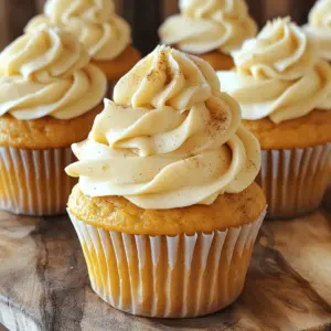 - 1 ½ cups all-purpose flour - 1 tsp baking powder - 1 tsp baking soda - ½ tsp salt - 2 tsp pumpkin pie spice - ½ cup unsalted butter, softened - 1 cup granulated sugar - 2 large eggs - 1 cup canned pumpkin puree - ½ cup brewed coffee, cooled - 1 tsp vanilla extract - 1 cup unsalted butter, softened - 4 cups powdered sugar - 2 tbsp brewed coffee, cooled - 1 tsp vanilla extract - Additional pumpkin pie spice (for dusting) When I make my Pumpkin Spice Latte Cupcakes, I start with the cupcake ingredients. Each item plays a role in creating that cozy fall flavor. The all-purpose flour gives the cake structure, while the baking powder and baking soda help it rise. Salt balances the sweetness. Pumpkin pie spice adds warmth, making it a true fall treat. I always use unsalted butter for a rich taste. Granulated sugar sweetens the cupcakes, while eggs provide moisture and help bind everything. Canned pumpkin puree is key. It gives the cupcakes a soft texture and a deep flavor. The brewed coffee enhances the pumpkin flavor, making it richer, and vanilla extract rounds everything out. Next, I prepare the frosting. The softened butter is the base. I mix in powdered sugar for sweetness and creaminess. The brewed coffee gives it that coffee kick. I add vanilla extract for extra flavor. Finally, a dusting of pumpkin pie spice on top adds a lovely finish. These ingredients come together to create delightful cupcakes that are perfect for fall gatherings or a cozy night in. - Preheat your oven to 350°F (175°C) and line a muffin tin with cupcake liners. - In a bowl, whisk together 1 ½ cups all-purpose flour, 1 tsp baking powder, 1 tsp baking soda, ½ tsp salt, and 2 tsp pumpkin pie spice. Set this aside. - In a large mixing bowl, cream ½ cup unsalted butter and 1 cup granulated sugar together until light and fluffy. This should take about 3-4 minutes. - Add 2 large eggs one at a time, mixing well after each addition. - Next, mix in 1 cup canned pumpkin puree, ½ cup brewed coffee (cooled), and 1 tsp vanilla extract. Make sure everything blends well. - Gradually incorporate the dry ingredients, mixing until just combined. Be careful not to overmix; it can make the cupcakes dense. - Fill each cupcake liner with the batter, filling them about 2/3 full. - Bake the cupcakes for 18-20 minutes. You can check if they are done by inserting a toothpick in the center. If it comes out clean, they are ready. - Allow the cupcakes to cool in the pan for 5 minutes before transferring them to a wire rack. This cooling step is key for perfect texture. To make great pumpkin spice latte cupcakes, you must focus on the batter. First, avoid overmixing. This keeps your cupcakes light and fluffy. Mix just until combined. Second, ensure your butter is softened to room temperature. This helps it blend smoothly with the sugar. Soft butter creates a nice, creamy base for your batter. When making the frosting, use cooled coffee. This maintains the right consistency and flavor. If the coffee is warm, it can make the frosting runny. Frost the cupcakes only after they are completely cool. If you frost them too soon, the heat can melt the frosting. For a fancy look, use a piping bag to frost your cupcakes. This gives them a beautiful design. You can also dust the tops lightly with pumpkin pie spice. This adds a nice touch and makes your cupcakes even more appealing. {{image_2}} You can make these cupcakes even more special. Just add chocolate chips to the batter. I suggest using semi-sweet chocolate chips. They mix well with the pumpkin and coffee flavors. This gives the cupcakes a mocha twist. It adds a rich taste that you will love. Just fold in about 1 cup of chocolate chips before you bake. If you need a gluten-free treat, I have a simple fix. You can swap the all-purpose flour for a gluten-free flour blend. Many brands work well for baking. Just make sure to choose one that has a good mix of ingredients. Follow the same instructions when mixing the batter. Your cupcakes will still be light and fluffy. You can also make these cupcakes dairy-free. Use dairy-free butter in the batter and frosting. Many brands offer great substitutes. You can also replace regular milk with almond milk or oat milk. This way, everyone can enjoy these tasty cupcakes without worry. Just keep the same measurements when you switch ingredients. To keep your pumpkin spice latte cupcakes fresh, store any leftovers in an airtight container. Place them at room temperature. This method helps maintain their soft texture and rich flavor. These cupcakes will stay delicious for about 2 to 3 days. If you want to save your cupcakes for later, freezing is a great option. First, wrap each cupcake tightly in plastic wrap. Then, place them in a freezer-safe bag or container. Make sure to squeeze out the air to avoid freezer burn. These cupcakes can last up to 3 months in the freezer. To enjoy, thaw them in the fridge overnight or leave them at room temperature for a few hours. Serve your pumpkin spice latte cupcakes at room temperature. This temperature brings out the full flavor of the pumpkin and coffee. For a lovely touch, dust the tops with a bit of pumpkin pie spice before serving. This adds a nice look and extra flavor. Use a pretty plate to display your cupcakes and impress your guests! Pumpkin spice latte cupcakes stay fresh for about 3 to 5 days. Store them in an airtight container at room temperature. If you want to keep them longer, put them in the fridge. In the fridge, they can last up to a week. Just remember, the colder they get, the drier they can become. Yes, you can use fresh pumpkin! First, cook a pumpkin by roasting or boiling it until soft. Then, mash it until smooth. You will need about 1 cup of fresh pumpkin puree. Using fresh pumpkin may change the moisture level in the cupcakes. So, you might need to adjust the baking time. Keep an eye on them as they bake. To reheat leftover cupcakes, use the oven or microwave. If using the oven, set it to 350°F (175°C). Place the cupcakes on a baking sheet and warm them for about 5 to 8 minutes. This keeps them moist. If using a microwave, heat them for about 10 to 15 seconds. Check to make sure they don’t dry out. Enjoy! You now have a clear guide for making delicious pumpkin spice latte cupcakes. We covered the key ingredients like flour, pumpkin, and spices, and I shared step-by-step instructions for perfect baking. Don’t forget the frosting tips and creative decoration ideas to make your cupcakes stand out. Variations let you customize them, whether you go for gluten-free or add chocolate. Proper storage ensures they stay fresh. Enjoy baking and sharing these treats; they're sure to impress your friends and family!