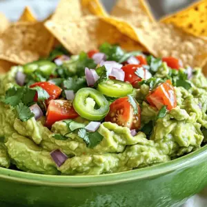 To make the best guacamole, gather these fresh ingredients: - 3 ripe avocados - 1 small red onion, finely chopped - 2 roma tomatoes, diced - 1 jalapeño, seeds removed and minced - 2 cloves garlic, minced - Juice of 2 limes - 1/4 cup fresh cilantro, chopped - Salt and pepper to taste - Optional: 1/4 teaspoon smoked paprika for added flavor Fresh ingredients make all the difference in guacamole. Ripe avocados give a creamy base. Use firm yet ripe fruit for the best taste. Fresh lime juice adds a bright flavor. Fresh cilantro brings a burst of color and taste. The crunch of a fresh onion and tomatoes adds texture. Aim to use the best ingredients for your guacamole. You can customize guacamole to fit many diets. For a spicy kick, add more jalapeños. If you want a twist, try adding mango or pineapple. For a vegan option, skip the smoked paprika. You can also use garlic powder instead of fresh garlic if that's what you have. Tailor the recipe to suit your taste and needs. To make the best guacamole, start with fresh ingredients. Gather all your items and tools first. You need a mixing bowl, a fork, and a knife. This will help you stay organized and quick. 1. Cut the avocados in half. Remove the pit and scoop the flesh into a mixing bowl. 2. Mash the avocado with your fork or a potato masher. Aim for a chunky texture. 3. Add the chopped red onion, diced tomatoes, minced jalapeño, and garlic to the bowl. 4. Squeeze the juice of the limes over the mixture. This adds great flavor. 5. Sprinkle the chopped cilantro on top of your mix. 6. Season with salt, pepper, and smoked paprika if you want extra flavor. 7. Gently fold all the ingredients together. Make sure they mix well. 8. Taste and adjust the seasoning. Add more lime juice, salt, or pepper as needed. 9. Serve right away with tortilla chips. If you need to store it, press plastic wrap on top to keep it fresh. For the best texture, mash the avocado to your liking. Leaving it a bit chunky adds a nice bite. Mix in the other ingredients gently. This prevents the guacamole from becoming too mushy. Always taste as you go. Adjust the seasoning until it feels just right. To pick ripe avocados, feel the fruit gently. It should give slightly under pressure. Look for a dark green or almost black skin. Avoid hard avocados; they are not ripe. If the skin is too light, it may not be ready. A ripe avocado should feel smooth, not bumpy. If you find one that is slightly soft, that’s perfect for your guacamole! You can mix fun flavors into your guacamole. Try adding diced mango or pineapple for sweetness. A pinch of cumin gives it a warm spice. If you like heat, add more jalapeño or a dash of hot sauce. For a twist, mix in some feta cheese or roasted garlic. Each choice adds a new layer to your dip. Experiment to find what you love! Store leftover guacamole in an airtight container. Press plastic wrap against the top of the dip to cut air exposure. This helps prevent browning. If you want to keep it fresh longer, add a little lime juice on top. If you need to store it for a few days, try freezing it. Just make sure to use a freezer-safe container. For more details, check the Full Recipe link above. {{image_2}} To make spicy guacamole, add more jalapeños. You can also use serrano peppers for heat. Start with one extra jalapeño, then taste it. If you want more spice, add more. For a twist, try adding a splash of hot sauce. This adds a nice kick without changing the base flavor. If you love creamy dips, mix in sour cream or Greek yogurt. These ingredients give your guacamole a rich texture. You can also blend in some cream cheese for an even thicker dip. Just remember, balance is key. Don’t overpower the fresh avocado flavor. Get creative with your guacamole by adding different flavors. Try mixing in cooked and crumbled bacon for a savory twist. You can also add diced mango or pineapple for a sweet touch. For a zesty kick, toss in some pickled red onions. These unique ingredients make your guacamole stand out and add fun flavors. For the full recipe, check out the BEST Guacamole. To keep your guacamole fresh, store it in an airtight container. Press plastic wrap directly onto the surface of the guacamole. This method helps limit air exposure. Store it in the fridge for up to two days. Browning happens when guacamole meets air. To prevent this, add lime juice. The acidity slows down the browning process. You can also add a thin layer of water on top. Just drain it before serving. You can freeze guacamole for later use. Spoon it into a freezer-safe bag or container. Remove as much air as possible before sealing. This way, it stays fresh for up to three months. When ready to eat, thaw it overnight in the fridge. Stir it well before serving. For the full recipe, check out the details above. The secret to good guacamole lies in fresh ingredients. Use ripe avocados for a creamy base. A good balance of lime juice adds brightness. Fresh cilantro gives it a nice herb taste. Don’t forget the garlic and onion for depth. Each ingredient plays a role in the flavor. The best guacamole also has texture, so mash it gently. This allows for a chunky, satisfying dip. You can make guacamole ahead of time, but fresh is best. If you do prepare it early, store it in an airtight container. To keep it from browning, press plastic wrap onto the guacamole's surface. This helps block air. Aim to eat it within one day for best taste. Guacamole lasts about 1-2 days in the fridge. After that, it may brown and lose flavor. To enjoy it at its best, check for any off smells or color. If you notice any, it’s best to toss it. Always store it in a sealed container to keep it fresh longer. For more tips, check out the Full Recipe. In this post, we explored the best way to make guacamole. Fresh ingredients are key to great taste. Remember to choose ripe avocados and try new flavor combos. You can also store guacamole properly to keep it fresh longer. Whether you use traditional or unique ingredients, guacamole can shine at any event. Use these tips to impress your friends and enjoy tasty dips. Go ahead, get creative, and make your perfect guacamole!