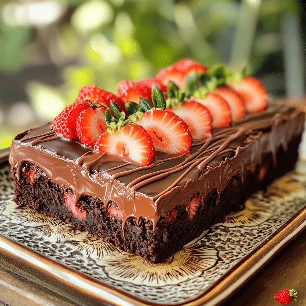 Chocolate Covered Strawberry Brownies Delightful Treat