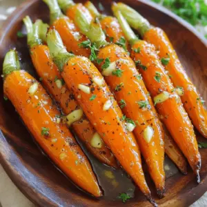 To make honey garlic butter roasted carrots, gather these items: - 1 lb (450g) baby carrots, peeled - 3 tablespoons unsalted butter, melted - 3 tablespoons honey - 3 cloves garlic, minced - 1 teaspoon fresh thyme leaves (or ½ teaspoon dried thyme) - Salt and pepper to taste These ingredients form the base of the dish. Each one adds flavor and sweetness to the carrots. For a fresh touch, consider these garnishes: - Fresh parsley, chopped Adding parsley brightens the dish and adds color. It also enhances the flavor, making it delightful. If you need to swap ingredients, here are some ideas: - Use olive oil instead of butter for a vegan option. - Maple syrup can replace honey for a different sweet flavor. - Dried thyme works if you don’t have fresh thyme. These swaps keep the essence of the dish intact. You can enjoy it even with different items. You start by preheating your oven to 425°F (220°C). This high heat helps the carrots roast well. Next, in a large bowl, mix together three tablespoons of melted unsalted butter, three tablespoons of honey, and three minced garlic cloves. Also, add one teaspoon of fresh thyme leaves, along with salt and pepper to taste. Whisk everything until it's well blended. Now, take one pound of peeled baby carrots and add them to the bowl. Toss the carrots in the mixture, making sure they are coated evenly. Once the carrots are coated, spread them out on a baking sheet lined with parchment paper. It’s key to keep them in a single layer so they roast evenly. Place the baking sheet in the preheated oven. Roast the carrots for 20 to 25 minutes. Halfway through, stir the carrots for even cooking. You want them tender and a little caramelized. The high heat brings out their natural sweetness. When the carrots are done roasting, take them out of the oven. Let them cool for a few minutes, then taste them. Adjust the seasoning if needed. If you like, transfer the roasted carrots to a serving dish and garnish with chopped fresh parsley. This adds a nice touch and a pop of color. Enjoy your honey garlic butter roasted carrots! To get those nice, caramelized edges, choose small, fresh baby carrots. They cook evenly and stay sweet. After mixing the butter, honey, garlic, and thyme, coat the carrots well. Lay them out in a single layer on your baking sheet. This helps them roast nicely without steaming. Stir them halfway through roasting. This ensures every side gets that lovely caramelization. Want to kick up the flavor? Try adding a pinch of cayenne pepper for heat. A squeeze of lemon juice before serving brings brightness. You can swap thyme for rosemary or oregano for a different twist. If you love nuts, sprinkle some chopped walnuts or almonds on top after roasting. They add crunch and a nice contrast to the soft carrots. Avoid overcrowding the baking sheet. If the carrots are too close, they won’t caramelize well. Also, watch your roasting time. Too long can lead to mushy carrots. Finally, don't skip tasting before serving. Adjust the salt and pepper to your liking. A little tweak can make a big difference in flavor! {{image_2}} You can make honey garlic butter roasted carrots even better by adding more flavors. Try mixing in some sliced onions or bell peppers. They add sweetness and a nice crunch. You could also add other herbs, like rosemary or oregano, for a twist. If you want heat, sprinkle in some red pepper flakes. This adds a fun kick to each bite. If you want to change the sweet taste, use maple syrup instead of honey. Maple syrup gives a rich flavor that pairs well with garlic. You can also try agave nectar or brown sugar. Each sweetener adds its own unique touch. Just keep the amount the same as honey in the recipe for great results. Carrots are great, but other veggies work well, too. You can roast parsnips, sweet potatoes, or even Brussels sprouts. They all soak up the honey garlic butter flavor. Just cut them to a similar size as baby carrots. This way, they cook evenly and get tender. Mixing different vegetables makes your dish colorful and tasty! You can store leftover honey garlic butter roasted carrots in an airtight container. Keep them in the fridge for up to four days. If you plan to eat them later, wait until they cool before storing. This helps keep their flavor and texture. To reheat, simply place the carrots in a microwave-safe dish. Heat them in the microwave for 1-2 minutes. You can also reheat in the oven. Preheat your oven to 350°F (175°C). Spread the carrots on a baking sheet and warm them for about 10 minutes. This will help keep them tender and tasty. You can freeze honey garlic butter roasted carrots, but they may lose some texture. To freeze, let the carrots cool completely. Then, place them in a freezer bag. Remove as much air as possible before sealing. They can last for up to three months in the freezer. When ready to eat, thaw in the fridge overnight and reheat. Roast your carrots for 20 to 25 minutes. This time gives them a nice, tender feel. Check them after 20 minutes. If they are not soft yet, let them roast a bit longer. Stir them halfway through. This helps them cook evenly and get that lovely caramelization. Yes, you can use regular carrots. Just cut them into sticks or rounds. Aim for similar sizes to baby carrots. This ensures they cook at the same rate. The taste will still be sweet and buttery. These carrots pair well with many dishes. Try serving them with grilled chicken or fish. They also taste great with rice or quinoa. You can even add them to salads for a pop of color and flavor. To cook carrots evenly, follow these tips: - Cut them into uniform sizes for even roasting. - Stir them halfway through cooking. - Spread them in a single layer on the baking sheet. These steps will help you achieve that perfect tender bite every time. This blog post covered the ingredients needed for honey garlic butter roasted carrots, including key items and substitutions. I shared step-by-step cooking methods and tips for achieving the best flavor. We explored variations to keep your dish exciting and discussed how to store leftovers properly. Remember, roasted carrots can be simple yet delicious. With practice, you'll master this tasty side dish. Enjoy experimenting with flavors and making it your own!