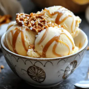 - 2 cups heavy cream - 1 cup sweetened condensed milk - 1 cup crushed pretzels To make this ice cream, heavy cream is key. It gives the ice cream a rich and smooth texture. Sweetened condensed milk adds sweetness and helps the ice cream stay creamy. Crushed pretzels bring a nice crunch and salty flavor that balances the sweetness. - 1 cup salted caramel sauce - 1 teaspoon vanilla extract - Flaky sea salt Salted caramel sauce is a must. It adds that sweet-salty kick that makes this treat special. Vanilla extract adds depth to the flavor. Finally, a sprinkle of flaky sea salt on top enhances the taste and makes every bite exciting. - Additional toppings - Chocolate chips - Nuts You can customize your ice cream with fun add-ins. Adding chocolate chips gives a sweet twist. Chopped nuts add a nice crunch. You can also top the ice cream with extra pretzels or a drizzle of caramel for a fun presentation. 1. Start by whipping the heavy cream. - Use a large bowl and an electric mixer. - Mix on medium speed for 3 to 5 minutes. - Look for soft peaks to form. 2. Next, prepare the caramel mixture. - In another bowl, combine the sweetened condensed milk, vanilla extract, and half of the salted caramel sauce. - Stir well until the mixture is smooth. 3. Now, fold the whipped cream into the caramel mixture. - Use a spatula to combine them carefully. - Be gentle to keep the air in the whipped cream. 4. It’s time to add the crushed pretzels. - Fold them in gently. - Ensure they distribute evenly through the ice cream base. 5. Pour the ice cream mixture into a freezer-safe container. - Use a spatula to smooth the top. 6. Cover the container tightly. - Freeze for at least 6 hours or until firm. 7. Before serving, sprinkle flaky sea salt on top. - This adds a tasty sweet-salty crunch. To make perfect whipped cream, start with cold heavy cream. Use a large bowl and an electric mixer. Beat the cream on medium speed until soft peaks form. This takes about 3-5 minutes. Don't overbeat, or it will turn to butter. When folding ingredients, use a spatula. Start with the whipped cream in the bowl. Add the caramel mixture on top. Gently lift and fold the whipped cream. Aim for a smooth mix without losing air. This keeps your ice cream light and fluffy. Serve your ice cream in waffle cones or bowls. Drizzle with extra salted caramel sauce for more flavor. Add whole pretzels on top for a fun touch. For a nice look, sprinkle a bit of flaky sea salt on each scoop. This ice cream pairs well with brownies or chocolate cake. The sweet and salty flavors complement richer desserts perfectly. For a twist, try using different caramel flavors. You can use chocolate caramel or even coffee caramel. They add a unique spin to your ice cream. Incorporate seasonal ingredients too. In summer, add fresh strawberries or peaches. In fall, mix in pumpkin puree and spices for a festive treat. {{image_2}} - Use a freezer-safe container, like a glass or plastic tub with a tight lid. - Avoid metal containers; they can affect the taste of the ice cream. - If you have leftovers, cover the surface with plastic wrap before sealing. - This ice cream lasts about 2-3 weeks in the freezer. - Check for ice crystals or a change in texture; these are signs it's not good. - If it smells off or has a strange taste, it's best to toss it out. To make this ice cream, follow these steps: 1. Whip the heavy cream: In a large bowl, whip 2 cups of heavy cream. Use an electric mixer on medium speed. Whip until soft peaks form, about 3-5 minutes. 2. Prepare the caramel mixture: In another bowl, combine 1 cup of sweetened condensed milk, 1 teaspoon of vanilla extract, and half of the salted caramel sauce. Mix until smooth. 3. Combine the mixtures: Gently fold the whipped cream into the caramel mixture. Use a spatula and be careful not to deflate the whipped cream. 4. Add the pretzels: Fold in 1 cup of crushed pretzels. Make sure they are evenly mixed. 5. Swirl in more caramel: Drizzle the rest of the salted caramel sauce into the mixture. Swirl it gently for extra flavor. 6. Freeze the mixture: Pour the ice cream mixture into a freezer-safe container. Smooth the top with a spatula. 7. Cover and freeze: Tightly cover the container and freeze for at least 6 hours, or until firm. 8. Garnish before serving: Add a pinch of flaky sea salt on top for that sweet-salty taste. Yes, you can use homemade salted caramel. Making your own caramel allows you to control the sweetness and saltiness. Here are some tips: - Start with sugar: Melt 1 cup of sugar in a saucepan over medium heat. Stir often until it turns golden brown. - Add cream: Once browned, slowly add 1/2 cup of heavy cream. Be careful, as it will bubble. - Mix in salt: Add 1 teaspoon of sea salt and stir until smooth. Let it cool completely before using. Homemade salted caramel adds a personal touch to your ice cream. If you don’t have pretzels, don’t worry! You can use other crunchy toppings. Here are some alternatives: - Chopped nuts: Peanuts or almonds give a nice crunch. - Cookies: Crushed chocolate chip cookies can add a sweet twist. - Granola: A sweet or salty granola can add texture. Feel free to get creative with your toppings! This ice cream recipe serves about 6 to 8 people. Each serving has roughly 300 calories. The main source of calories comes from heavy cream and sweetened condensed milk. These rich ingredients create a creamy and smooth texture. If you need a gluten-free option, use gluten-free pretzels. They work just as well and keep the taste great. For a dairy-free version, swap the heavy cream with coconut cream. Use a dairy-free condensed milk too. This way, everyone can enjoy the ice cream without worry. This blog post covered how to make no-churn salted caramel pretzel ice cream. We discussed key ingredients like heavy cream, sweetened condensed milk, and crushed pretzels. You learned simple steps to make the ice cream and tips for the best results. Make sure to store it correctly for lasting freshness. As you experiment with flavors and toppings, enjoy the process. This dessert is fun and easy to share. Now, grab your ingredients and get started—your taste buds will thank you!