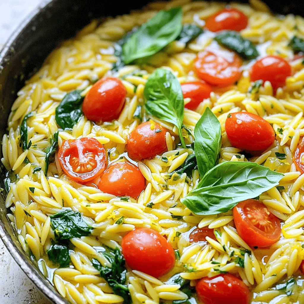 One-Pot Lemon Garlic Orzo Quick and Easy Recipe