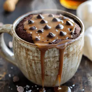 - 2 tablespoons creamy peanut butter - 1 tablespoon unsweetened cocoa powder - 1 tablespoon maple syrup (or honey) - 1 tablespoon milk of your choice (dairy or non-dairy) - 1/8 teaspoon baking powder - 1/4 teaspoon vanilla extract - A pinch of salt - Optional: chocolate chips for extra indulgence Each ingredient plays a special role in this mug cake. The creamy peanut butter gives it a rich, nutty flavor and keeps it moist. The unsweetened cocoa powder provides deep chocolate taste without adding sugar. Maple syrup or honey sweetens the cake naturally. Milk adds moisture and helps combine the ingredients. Baking powder makes the cake fluffy. Vanilla extract enhances the flavor, while salt balances the sweetness. If you want more chocolate, chocolate chips will do the trick! If you need to make changes, here are some options: - Use almond butter or sunbutter instead of peanut butter for nut allergies. - Swap maple syrup for agave syrup or coconut nectar if needed. - Choose almond milk, oat milk, or soy milk for a dairy-free option. - For a sugar-free version, consider using a sugar substitute like erythritol. These swaps keep the cake delicious while meeting various dietary needs. This mug cake is quick and easy. It has about 300 calories per serving. The peanut butter adds healthy fats and protein. Cocoa powder brings antioxidants, which are good for your heart. Maple syrup provides some minerals, and milk adds calcium. This treat can satisfy your sweet tooth without guilt! Choose a microwave-safe mug that holds at least 8 ounces. This size helps avoid overflow. A wider mug works best for even cooking. To soften peanut butter, microwave it for 10-15 seconds. This makes it easier to mix. You want it creamy, not hot. In the mug, add the softened peanut butter first. Then, mix in unsweetened cocoa powder, maple syrup, milk, baking powder, vanilla extract, and a pinch of salt. Use a fork or a small whisk to mix. Stir until the mixture is smooth and free of lumps. If you see lumps, keep mixing. You can also fold in chocolate chips for added flavor. Microwave the mug cake on high for 30-45 seconds. Start with 30 seconds to check. The cake should look set but still moist in the center. If the cake rises too much, it may overflow. Watch closely to avoid overcooking. Let it cool for a minute before enjoying. To get the best texture, use creamy peanut butter. It blends well. Make sure to mix all the ingredients until smooth. This helps avoid lumps. The batter should be thick but pourable. For flavor, use pure vanilla extract. It adds depth. You can also fold in chocolate chips. They melt and add richness. One common error is not watching the cooking time. Start with just 30 seconds. If it looks wet, cook for 10 more seconds. Overcooking can make the cake dry. If you find it too firm, check your microwave’s power. Every microwave is different. You can serve this mug cake in fun ways. Try topping it with sliced bananas or a dollop of whipped cream. A drizzle of chocolate sauce makes it even better. You can also add a sprinkle of sea salt. It balances the sweetness nicely. Enjoy it straight from the mug or transfer it to a plate for a fancy touch. {{image_2}} You can try many fun flavors with this mug cake. Here are some ideas: - Chocolate Mint: Add a few drops of mint extract. - Peanut Butter Banana: Mix in mashed banana for a fruity twist. - Mocha Delight: Use coffee instead of milk for a rich taste. - Spicy Chocolate: Add a pinch of cayenne pepper for heat. You can also add unique ingredients like chopped nuts, oats, or dried fruit. These additions will change the taste and texture. You can adapt this recipe to fit many diets. For a gluten-free mug cake, use certified gluten-free cocoa powder. For a keto option, swap maple syrup for a low-carb sweetener. You can also cut down on sugar by using less sweetener or skipping it altogether. If you need nut-free options, replace peanut butter with sunflower seed butter or tahini. Presentation matters! To elevate your mug cake, consider these ideas: - Top it with sliced bananas or fresh berries. - Drizzle with chocolate sauce or caramel for extra flair. - Sprinkle some chopped nuts or coconut flakes on top. - Serve with a dollop of whipped cream or yogurt for creaminess. These simple changes can turn your mug cake into a stunning dessert. To keep your leftover mug cake fresh, place it in an airtight container. Make sure to seal it well. You can store it in the fridge for up to two days. Always let the cake cool completely before packing it away. This helps avoid excess moisture. When you're ready to enjoy your mug cake again, the microwave is the fastest way. Heat it for about 10-15 seconds. Check for warmth and don’t overheat; it can dry out. You can also use an oven. Preheat it to 350°F (175°C) and bake for about 5 minutes. This method keeps the cake's texture nice and soft. Yes, you can freeze your mug cake! Wrap it tightly in plastic wrap, then place it in a freezer bag. It stays good for about a month. When you’re ready to eat it, take it out of the freezer. Let it thaw in the fridge overnight, then reheat. Enjoy your cake just like new! Yes, you can make this mug cake dairy-free! To do this, choose a non-dairy milk. Almond milk, oat milk, or coconut milk work well. Each option adds a unique flavor. You can also use maple syrup instead of honey for sweetness without dairy. Look for a few signs to check if your mug cake is done. The cake should rise and appear set. The top may look slightly moist but not wet. To test it, insert a toothpick into the center. If it comes out clean or with a few crumbs, it's ready. Be careful not to overcook it, as the cake can become tough. You can double the recipe to make two mug cakes. Use two mugs and simply double each ingredient. However, adjust the cooking time. Start with 45 seconds for both mugs, and check if they are done. If not, add more time in short bursts. This way, you ensure both cakes cook evenly. This blog post covered how to make a delicious mug cake with key ingredients and their roles. We explored substitutions and alternatives for different diets, plus nutritional benefits. I shared step-by-step instructions for prepping, mixing, and cooking your cake. Tips helped avoid common mistakes and enhanced flavor. We also discussed fun variations, storage tips, and answers to frequently asked questions. Now, you can enjoy this easy treat anytime, with endless options to explore. Happy baking!