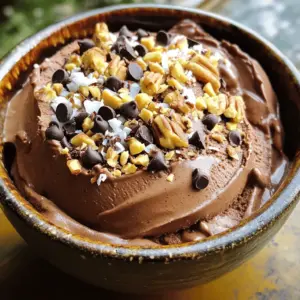 - 4 ripe bananas, sliced and frozen - 1/2 cup unsweetened cocoa powder - 1/2 cup natural peanut butter - 1/4 cup maple syrup (adjust to taste) - 1 teaspoon vanilla extract - Pinch of sea salt - Optional toppings: chopped nuts, shredded coconut, or dark chocolate chips To make Vegan Chocolate Peanut Butter Nice Cream, you need simple ingredients. First, choose ripe bananas. They should be sweet and soft. Slice them and freeze them ahead of time. This makes the nice cream creamy. Next, you will need cocoa powder. Unsweetened cocoa gives a rich chocolate taste. Natural peanut butter adds a nutty flavor and creaminess. Always pick a variety without added sugar or oils. Maple syrup adds sweetness to the nice cream. You can adjust the amount based on your taste. A teaspoon of vanilla extract adds depth to the flavor. Finally, a pinch of sea salt enhances the sweetness. You can also add toppings. Chopped nuts give a nice crunch. Shredded coconut adds a tropical twist. Dark chocolate chips are for extra chocolate lovers. These toppings make your nice cream even more fun. Enjoy experimenting with your favorite mix! To start, slice your ripe bananas into smaller pieces. This helps them freeze better. Make sure the banana slices are fully frozen before you blend. If they are not completely frozen, your nice cream will be icy, not creamy. Freeze the banana slices for at least 2 hours. You can even slice and freeze bananas overnight for ease. Next, grab your blender or food processor. I recommend using a high-speed blender. In this order, add the frozen bananas, cocoa powder, peanut butter, maple syrup, vanilla extract, and a pinch of sea salt to the blender. This order helps everything blend well together. Blend the mixture on high for about 1-2 minutes. You want a creamy, soft-serve texture. Stop the blender once or twice to scrape down the sides. This ensures all ingredients mix evenly and nothing gets left behind. Now, it’s time to taste! If you want it sweeter, add more maple syrup. Blend again to mix in the added syrup. Tasting before you finalize is key to getting it just right for your palate. If you like your nice cream firmer, transfer it to an airtight container. Freeze it for an extra 1-2 hours. This step is optional if you prefer a softer texture. Ensure you seal the container well to keep it fresh. When ready to serve, scoop the nice cream into bowls or cones. For added fun, top with chopped nuts, shredded coconut, or dark chocolate chips. These toppings add flavor and crunch, making your nice cream even more delightful. Enjoy every bite! To get the best creamy texture, focus on your blending techniques. Use a high-speed blender or food processor. This helps mix the ingredients smoothly. Start with the frozen bananas at the bottom. Then add cocoa powder, peanut butter, maple syrup, vanilla extract, and a pinch of sea salt. Blend on high for 1-2 minutes. Stop to scrape down the sides as needed. Ripe bananas are key for great texture and taste. Fully ripe bananas have a natural sweetness. They blend easier and add creaminess. Always freeze your bananas after slicing them. This makes the nice cream smooth and thick. Be careful not to over-blend or under-blend. Over-blending can make your nice cream too soft. Under-blending leaves chunks of banana. Aim for a soft-serve texture. Using the wrong type of peanut butter can change the flavor. Choose natural peanut butter without added sugar or oils. This keeps the nice cream healthy and tasty. You can add extra ingredients to boost flavor. A sprinkle of cinnamon gives warmth. A shot of espresso adds depth. Both pair well with chocolate and peanut butter. For flavor pairings, think about toppings. Chopped nuts add crunch. Shredded coconut gives a tropical vibe. Dark chocolate chips enhance the rich taste. Enjoy experimenting with different flavors! {{image_2}} You can make this nice cream even creamier by using coconut cream. Just replace some of the peanut butter with coconut cream for a fun twist. It adds a tropical flavor that pairs well with chocolate. You can also try different nut butters. Almond butter or cashew butter work great too. Each nut butter brings its own unique taste, so experiment to find your favorite. Want to switch up the flavor? Add extracts! A little almond or mint extract can brighten the taste. Just a few drops will do. You can also mix in fresh fruits or berries. Try adding strawberries or raspberries for a fruity kick. Blend them in before serving for colorful swirls. Toppings are where you can get creative! Granola adds a crunchy texture. You can also sprinkle on different types of nuts, like walnuts or pecans. If you want a healthy option, use seeds or shredded coconut. These toppings not only look pretty but also add extra flavor. To keep your nice cream fresh, proper storage is key. First, use an airtight container. This helps prevent ice crystals from forming. When you freeze nice cream, make sure it is smooth and creamy. If you want to enjoy it later, scoop it into a container. Leave some space at the top for expansion. When it’s time to thaw, take the container out of the freezer. Let it sit for about 10 minutes at room temperature. This softens it enough for easy scooping. If you want a quick fix, blend it briefly in the blender. This brings back its creamy texture. To prevent freezer burn, always wrap the container in plastic wrap. This adds an extra layer of protection. Check the seal to ensure no air gets in. Keeping your freezer at a steady temperature also helps maintain quality. Vegan chocolate peanut butter nice cream stays good for about 1 month in the freezer. After that, it may lose flavor and texture. To tell if it has gone bad, look for ice crystals or a dry surface. If it smells off or has changed color, it's best to discard it. Leftover nice cream is a great ingredient to use! You can blend it into smoothies for a creamy texture. Just add it to your blender with some fruit and a splash of non-dairy milk. Another fun idea is to use it as a topping. Drizzle it on pancakes or waffles for a tasty breakfast treat. You can also swirl it into oatmeal or yogurt for extra flavor. Yes, you can! If you want to skip bananas, try using frozen cauliflower. It blends well and stays creamy. You can also use frozen mango for a fruity twist. However, this can change the flavor and texture. Cauliflower will make it less sweet, while mango adds a tropical taste. Remember, bananas provide natural sweetness and creaminess. You can reduce the amount of peanut butter. Use 1/4 cup instead of 1/2 cup. You can also cut the maple syrup to 2 tablespoons. Using less cocoa powder can help too. Try 1/4 cup instead of 1/2 cup. These changes will lower calories without losing much taste. Yes! You can use agave nectar or honey. Both sweeteners work well and taste great. Coconut sugar is another choice. It has a rich flavor but can change the nice cream's color. Stevia or monk fruit sweetener are lower-calorie options. They sweeten without adding many calories. Just remember to taste as you go! In this post, I shared a simple way to make chocolate peanut butter nice cream using just a few ingredients. We covered how to prepare and blend the bananas, adjust the sweetness, and get that perfect creamy texture. I also shared fun tips, variations, and storage ideas to help you enjoy this treat longer. This nice cream is fun to make and tasty to eat. You’ll impress everyone with your skills in the kitchen. Enjoy every scoop!