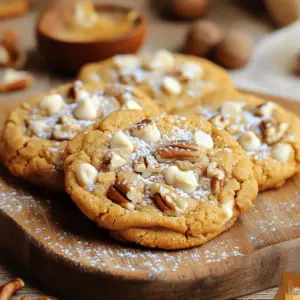 Start by preheating your oven to 350°F (175°C). This helps the cookies bake evenly. Line two baking sheets with parchment paper or silicone mats. This keeps the cookies from sticking. In a large bowl, mix the softened cream cheese and unsalted butter. Use an electric mixer for a smooth and creamy texture. Next, add granulated sugar and brown sugar. Mix until fluffy and well combined. Then, crack in the large egg and pour in the vanilla extract. Beat just until everything is mixed. In another bowl, whisk together the all-purpose flour, baking powder, baking soda, pumpkin spice blend, and salt. Gradually add this dry mix to the wet mixture. Mix on low speed to avoid overmixing. Finally, fold in the white chocolate chips and chopped pecans if you choose to use them. This step adds sweetness and crunch. Using a cookie scoop or tablespoon, drop rounded balls of dough onto the prepared baking sheets. Make sure to space them about 2 inches apart. This gives them room to spread. Bake the cookies in the preheated oven for 10 to 12 minutes. You want the edges to turn lightly golden. The centers may look soft, but they will firm up as they cool. Once baked, remove the cookies from the oven. Let them cool on the baking sheets for about 5 minutes. This helps them set. Then, transfer them to a wire rack to cool completely. For a festive touch, arrange the cookies on a nice platter. Dust them with powdered sugar for a snowy look. You can also add a small bowl of extra white chocolate chips or pecans for garnish. Enjoy these cookies with a warm cup of apple cider! To get the best texture in your Pumpkin Spice Cream Cheese Cookies, start with room-temperature cream cheese and butter. This helps them mix better. Avoid overmixing the dough once you add the dry ingredients. Overmixing can make the cookies tough. Aim for a soft and fluffy dough. If it feels too sticky, let it chill for about 30 minutes. This helps shape the cookies easier. One common mistake is not measuring the flour correctly. Too much flour can make the cookies dry. Use a spoon to fluff the flour in its container, then scoop it into your measuring cup. Also, don’t skip the baking soda and baking powder. These ingredients help the cookies rise. Finally, pay attention to baking time. If you bake them too long, they will be hard instead of soft. For added flavor, try mixing in other spices with the pumpkin spice blend. A pinch of allspice or cloves can bring a warm depth to your cookies. You can also swap white chocolate chips for dark chocolate or caramel bits. If you want a nutty flavor, add more chopped pecans. A sprinkle of sea salt on top before baking can enhance the sweetness too. These small tweaks can make a big difference in taste! {{image_2}} You can make these cookies gluten-free. Substitute all-purpose flour with a gluten-free blend. Look for a blend that works well for baking. Use 2 1/2 cups of this flour mix. This change allows everyone to enjoy your cookies without worry. They will still taste great with pumpkin spice! To create vegan cookies, swap cream cheese and butter for plant-based options. Use vegan cream cheese and vegan butter, keeping the same amounts. Replace the egg with a flax egg. Mix one tablespoon of ground flaxseed with three tablespoons of water. Let it sit for five minutes. This will help bind the ingredients together. You can switch up the mix-ins in these cookies. Try adding dark chocolate chips or butterscotch chips. You can also use dried cranberries or raisins for a fruity twist. Chopped walnuts or almonds make a great crunch too. Be creative and find what you love! Store your pumpkin spice cream cheese cookies in an airtight container. This keeps them fresh and soft. Place a piece of wax paper between layers if stacking. This helps avoid sticking. The cookies stay good for up to one week at room temperature. You can freeze these cookies for later. Cool them completely before freezing. Place cookies in a single layer on a baking sheet. Freeze them for about an hour. Once they are firm, transfer them to a freezer bag. Remove as much air as possible. They can last in the freezer for up to three months. Use a glass or plastic container with a tight seal. These containers keep moisture out and taste in. If you want to keep them extra fresh, add a piece of bread to the container. The bread helps maintain moisture and texture in the cookies. No, pumpkin puree and pumpkin spice are not the same. Pumpkin puree is the smooth, cooked flesh of the pumpkin. It adds moisture and flavor to the cookies. Pumpkin spice is a mix of spices like cinnamon, nutmeg, and ginger. It gives the cookies their warm, cozy taste. You can add pumpkin puree to the recipe, but it will change the cookies' texture. If you do, cut back on other liquids. To reduce the sweetness, you can cut back on the granulated sugar and brown sugar. Try using 3/4 cup of each instead of 1 cup. You can also add a pinch of salt to balance the flavors. Salt can help tone down sweetness. Another option is to swap some sugar for unsweetened cocoa powder. This adds a nice depth without making them too sweet. If you need a cream cheese substitute, try using Greek yogurt. It has a similar texture and tangy flavor. Silken tofu is another good option for a dairy-free choice. Blend it until smooth before adding. You can also use mascarpone cheese for a richer taste, but it may change the cookies' flavor a bit. We explored the key ingredients, step-by-step instructions, and helpful tips for making pumpkin spice cookies. You learned about variations like gluten-free and vegan options. Plus, I shared how to store leftovers and answered common questions. Now, you have everything needed to bake delicious cookies. Enjoy making them and sharing with friends! Happy baking!