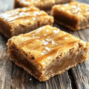 To make these tasty blondies, you need the following ingredients: - 1 cup (2 sticks) unsalted butter - 1 cup packed brown sugar - 1/2 cup granulated sugar - 2 large eggs - 1 teaspoon vanilla extract - 2 cups all-purpose flour - 1 teaspoon baking powder - 1/2 teaspoon salt - 1 cup salted caramel sauce (store-bought or homemade) - Flaky sea salt for topping These ingredients work together to create a rich and chewy treat. The brown butter adds a deep flavor that makes these blondies special. You will need some key tools to make the process smooth: - Medium saucepan - Large mixing bowl - Whisk - Baking pan (9x13 inches) - Parchment paper - Toothpick for testing doneness - Wire rack for cooling Using the right tools helps you work more efficiently and achieve the best results. There are fun ways to change up your blondies: - Add 1 cup of chocolate chips for a sweet touch. - Mix in 1/2 cup of chopped nuts for crunch. - For a gluten-free option, use a gluten-free flour blend. These options let you customize your blondies to suit your taste. Enjoy experimenting! First, preheat your oven to 350°F (175°C). Grab a 9x13 inch baking pan and line it with parchment paper. Leave some paper hanging over the edges. This helps you lift the blondies out later. Next, melt 1 cup of unsalted butter in a medium saucepan over medium heat. Stir it often. Keep cooking until the butter turns golden brown and smells nutty. This should take about 5-7 minutes. Once it's done, remove it from heat and let it cool a bit. In a large bowl, combine the brown butter with 1 cup of packed brown sugar and 1/2 cup of granulated sugar. Stir it until everything is mixed well. Then, add in 2 large eggs one at a time. Don’t forget to add 1 teaspoon of vanilla extract. Mix until it looks smooth. In another bowl, whisk together 2 cups of all-purpose flour, 1 teaspoon of baking powder, and 1/2 teaspoon of salt. Slowly add this dry mix to the wet mix. Stir until just combined, but don’t overmix. Now, gently fold in 1 cup of salted caramel sauce. Save a few tablespoons for later. Pour the blondie batter into the prepared pan. Spread it evenly. Drizzle the reserved caramel on top. Use a knife or skewer to swirl it into the batter. Bake for 25-30 minutes. Check for doneness with a toothpick. It should come out with a few moist crumbs. Once baked, let it cool in the pan for 15 minutes. Lift out the blondies using the parchment paper and cool them completely on a wire rack. Finally, sprinkle flaky sea salt on top for that perfect finish. To make brown butter, start with unsalted butter. Place it in a medium saucepan over medium heat. Stir it often. After a few minutes, the butter will melt and foam. Keep watching as it turns golden brown. You will smell a nutty aroma. This means it's ready! Remove it from the heat to avoid burning. Let it cool slightly before mixing it with sugar. For soft and chewy blondies, mix the batter just enough to blend. Overmixing leads to dry blondies. Use room-temperature eggs to help with mixing. They blend in better and help the batter rise. If you want a gooey texture, underbake them slightly. A toothpick should come out with a few moist crumbs. If your blondies turn out too dry, try these tips: - Use fresher butter and eggs. - Make sure to measure flour correctly. Too much flour can lead to dryness. If they are too gooey, bake them a few more minutes next time. For uneven baking, make sure your oven is preheated. Always check your oven temperature with an oven thermometer. This helps ensure even baking. {{image_2}} You can make these blondies even better by adding chocolate chips or nuts. I love using semi-sweet chocolate chips for a rich taste. Just fold in one cup of chips when you mix in the caramel. If you prefer nuts, try chopped pecans or walnuts. They add a nice crunch and flavor. Both options make every bite a treat. If you need gluten-free blondies, switch the all-purpose flour. Use a gluten-free flour blend instead. Ensure it has a good mix of starch and protein. This will help keep the texture nice. The taste stays great, and everyone can enjoy them! Enhancing flavors can take your blondies to the next level. Adding a bit of orange zest gives a bright twist. Use about one teaspoon of fresh zest. You can also try a pinch of cinnamon for warmth. Experimenting with flavors makes each batch unique and fun! Store your blondies in an airtight container. This keeps them fresh and soft. Layer parchment paper between each layer to avoid sticking. Keep them at room temperature for up to five days. For longer storage, place them in the fridge. They can last up to a week when chilled. To freeze, wrap each blondie in plastic wrap. Then, place them in a freezer-safe bag. Make sure to remove as much air as possible. You can freeze them for up to three months. When ready to eat, thaw them overnight in the fridge. They will taste just as good! For a warm treat, you can easily reheat blondies. Place them on a microwave-safe plate. Heat for about 10-15 seconds. Check to see if they are warm enough. You can also warm them in the oven. Set it to 350°F (175°C) and heat for about 5-10 minutes. This will help keep the texture nice and chewy. You know the blondies are done when a toothpick inserted in the center comes out with a few moist crumbs. This means they are soft but not undercooked. Bake them for 25 to 30 minutes at 350°F. Keep an eye on them near the end. Overbaking will make them dry. Yes, you can use homemade caramel sauce! In fact, it adds a personal touch. Just make sure it is thick enough to hold up in the batter. If it is too runny, it may affect the texture. Homemade sauce can also taste fresher than store-bought. Blondies and brownies differ mainly in flavor and ingredients. Brownies use cocoa powder or melted chocolate, giving them a rich, chocolate flavor. Blondies, on the other hand, are made with brown sugar and butter, creating a sweet, caramel-like taste. Both are equally delicious! After cooling the blondies for about 15 minutes, lift them out of the pan using the parchment paper. Place them on a wire rack to cool completely. Once cooled, use a sharp knife to cut them into squares. You can serve them plain or with a drizzle of caramel on top. These blondies can last up to a week when stored in an airtight container at room temperature. If you want them to last longer, consider freezing them. They can stay fresh in the freezer for up to three months. Just wrap them tightly to prevent freezer burn. In this blog post, we explored how to make delicious brown butter salted caramel blondies. We covered the essential ingredients, step-by-step instructions, and key tips for baking. You learned about variations, storage, and answered common questions. Baking blondies can be fun and rewarding. With these insights, you're set for tasty treats anytime. Enjoy your baking journey and share your sweet creations with others!