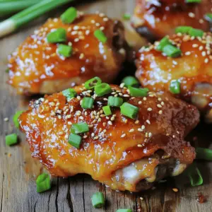 - 4 chicken thighs (bone-in, skin-on) - 1/4 cup honey - 3 tablespoons soy sauce - 3 cloves garlic, minced - 1 tablespoon fresh ginger, grated - 1 teaspoon red pepper flakes (adjust for spice level) - 1 tablespoon vegetable oil - Chopped green onions - Sesame seeds - Salt and pepper to taste The chicken thighs are the star of this dish. I love using bone-in, skin-on thighs. They stay juicy and get crispy in the oven. The honey adds sweetness, while soy sauce brings a savory touch. Garlic and ginger give a warm flavor that pairs well with the spices. Red pepper flakes let you control the heat. For garnishes, I suggest chopped green onions and sesame seeds. They add color and a nice crunch. Don’t forget to season the chicken with salt and pepper. It makes a big difference in taste. This simple list of ingredients makes a dish that is bold and satisfying. You’ll want to have these items ready for a great meal. To make the marinade, I mix honey, soy sauce, minced garlic, grated ginger, and red pepper flakes in a bowl. This blend gives the chicken its sweet and spicy kick. I recommend marinating the chicken thighs for at least 30 minutes. If you have time, let them sit for up to 2 hours in the fridge. This allows the flavors to soak in and makes the chicken taste amazing. Before cooking, I preheat my oven to 400°F (200°C). This step is key for even cooking. While the oven heats, I take the chicken thighs out of the marinade. I let the extra marinade drip off. Next, I pat the chicken skin dry with paper towels. This helps get that crispy skin. I then season both sides with salt and pepper to bring out the flavors. First, I sear the chicken thighs in an oven-safe skillet. I heat vegetable oil over medium-high heat. When the oil is hot, I place the chicken thighs skin-side down. I sear them for about 5-7 minutes until the skin is golden brown and crispy. Then, I flip the chicken and sear for another 2-3 minutes. After searing, I pour the reserved marinade over the chicken. I then transfer the skillet to the preheated oven. I bake the chicken for 25-30 minutes. The chicken is done when it reaches an internal temperature of 165°F (74°C). To make the chicken even tastier, I baste it halfway through baking. I brush it with the reserved marinade to give it a nice glaze. This step enhances the flavor and adds a beautiful shine to the dish. To get that crispy skin on your chicken thighs, start by drying the skin well. Use paper towels to remove any moisture. This helps the skin get golden and crunchy. Sear the chicken skin-side down in a hot skillet for about 5-7 minutes. This step is key for nice, crispy skin. If you want to adjust the spice level, use red pepper flakes. You can add more for extra heat or less for a milder taste. Marinating chicken is essential for deep flavor. Mix honey, soy sauce, minced garlic, grated ginger, and red pepper flakes in a bowl. Pour this over your chicken thighs in a shallow dish. Cover and let it marinate for at least 30 minutes. For even better flavor, marinate for up to 2 hours in the fridge. This gives the chicken time to soak up all the tasty goodness. When serving your spicy honey garlic chicken, think about side dishes that match well. Rice or roasted veggies work great. A cool salad can balance the spice too. For drinks, try a light beer or sparkling water with lemon. To make your plate look nice, garnish with chopped green onions and sesame seeds. This adds color and makes your dish pop! {{image_2}} You can switch things up by using boneless chicken thighs. This makes cooking faster. Boneless thighs cook quicker and are easier to eat. You can also try substituting honey with maple syrup. This gives a different taste, but still sweet and sticky. To adjust spice levels, use different peppers. You might like jalapeños or serrano peppers for more heat. You can also add herbs like thyme or rosemary. These add a nice, fresh flavor to the dish. You can grill the chicken for a smoky flavor. Grilling gives a nice char and adds depth. Baking is also great and keeps the chicken juicy. If you want a hands-off method, try the slow cooker. Just set it and forget it until dinner time! To store leftovers, place chicken thighs in a shallow, airtight container. This keeps them fresh. You can also wrap them tightly in plastic wrap or foil. With proper storage, the chicken lasts about 3 to 4 days in the fridge. To freeze cooked chicken, let it cool to room temperature. Then, wrap each thigh in plastic wrap. Place the wrapped thighs in a freezer-safe bag or container. Remove as much air as possible to prevent freezer burn. Frozen chicken can last for up to 3 months. When you're ready to eat, thaw the chicken in the fridge overnight. This keeps it safe and tasty. You can also use the microwave for quicker thawing, but it might change the texture a bit. The best way to reheat chicken without losing moisture is in the oven. Preheat the oven to 350°F (175°C). Place the chicken in a baking dish and add a splash of chicken broth or water. Cover it with foil to keep the moisture in. Heat for about 15-20 minutes or until the chicken is hot throughout. You can also use a microwave, but it might dry out the chicken faster. Using lower power settings helps keep it juicy. You can serve spicy honey garlic chicken thighs with many tasty sides. Here are some great options: - Steamed rice: It soaks up the sauce well. - Roasted vegetables: Try broccoli or carrots for color. - Coleslaw: The crunch adds a fun texture. - Mashed potatoes: Creamy potatoes balance the spice. - Quinoa salad: This adds a healthy twist. These sides make a perfect plate. They enhance the meal's taste and look. Yes, you can use other cuts. While chicken thighs are best, here are some alternatives: - Chicken breasts: Use skin-on for juiciness. - Chicken drumsticks: They are fun and flavorful. - Boneless thighs: They cook faster and are easy to manage. Each cut brings a unique taste. Just adjust cooking times as needed. To check if chicken is cooked, use a meat thermometer. The safe internal temperature is 165°F (74°C). Here’s how to check: - Insert the thermometer into the thickest part of the chicken. - Avoid touching the bone for an accurate reading. If you don't have a thermometer, cut into the chicken. The juices should run clear, not pink. Yes, this recipe is great for meal prep. Here are some tips: - Marinate the chicken up to 2 hours ahead. This boosts flavor. - Cook the chicken and let it cool completely. - Store leftovers in an airtight container for up to 3 days. You can also freeze cooked chicken. Just thaw and reheat when ready to eat. In this article, we explored the joy of making spicy honey garlic chicken thighs. We discussed essential ingredients like chicken thighs, honey, and soy sauce. You learned marinating tips and cooking techniques to bring out the best flavors. We also shared variation ideas and how to store leftovers. Remember, cooking is about experimenting and enjoying your food. Try different spices and methods to find your perfect recipe. Keep your kitchen adventurous!