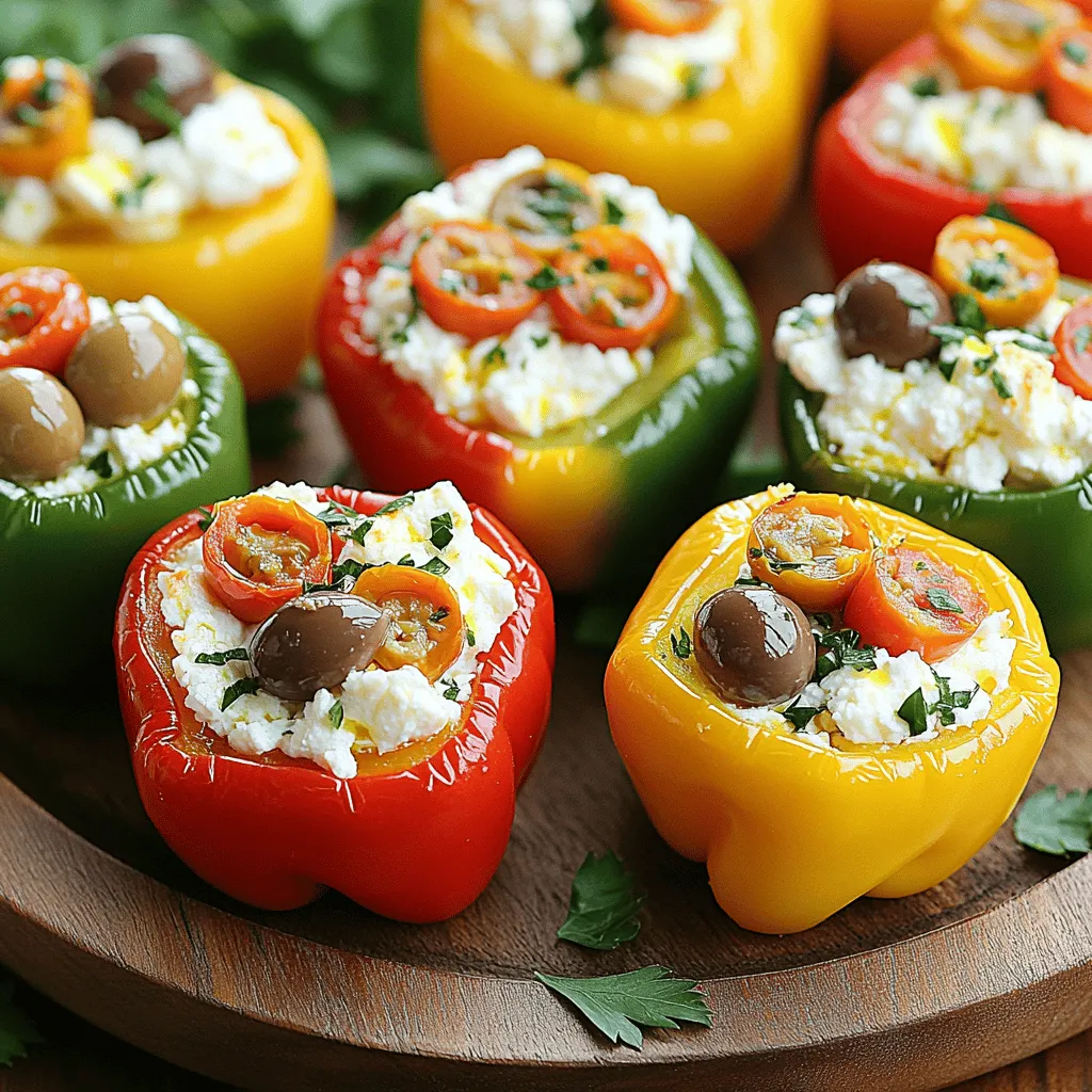 - 4 small sweet bell peppers (any color) - 200g feta cheese, crumbled - 100g cream cheese, softened - 1 tsp dried oregano - 1 tsp garlic powder - 1 tbsp fresh lemon juice - 1/4 cup Kalamata olives, chopped - 1/2 cup cherry tomatoes, halved - Salt and pepper to taste - Olive oil spray These ingredients create a tasty filling. Feta cheese adds a salty kick. Cream cheese gives a smooth texture. The olives and tomatoes bring extra flavor. The peppers are the perfect vessel for this mix. You can customize your stuffed peppers. Try adding cooked quinoa for more texture. Spinach adds color and nutrients. Chopped herbs like parsley or basil enhance freshness. Use your favorite spices for a personal touch. Serve these peppers on a pretty platter. A wooden board looks great. Garnish with fresh herbs for color. Pair with a simple salad or some crusty bread. These peppers are great as a main dish or a side. Enjoy them hot for the best flavor! First, gather your sweet bell peppers. You can use any color you like. Cut off the tops of the peppers. Make sure to remove the seeds and membranes inside. This step helps the filling fit well. Rinse them under cold water to clean. Set them aside while you make the filling. In a mixing bowl, add crumbled feta cheese and softened cream cheese. Next, add dried oregano and garlic powder for flavor. Squeeze in fresh lemon juice. Then, chop Kalamata olives and halve cherry tomatoes, adding them to the mix. Season with salt and pepper. Now, mix everything well until it combines into a creamy filling. Now it’s time to stuff the peppers. Spoon the feta filling into each pepper. Press down gently to pack it in. Spray the outside of each pepper lightly with olive oil. This helps them get crispy. Place the stuffed peppers in the air fryer basket. Ensure they sit in a single layer without overcrowding. Set the air fryer to 375°F (190°C) and cook for 12-15 minutes. The peppers should be tender, and the tops will turn golden brown and crispy. Once done, remove them carefully and let them cool for a few minutes. Then, they are ready to serve! To make your peppers crispy, spray them lightly with olive oil. This helps the outside brown nicely. Air fry them at 375°F (190°C) for the best results. Place them in a single layer. If they are too close, they won't crisp up well. Always preheat your air fryer. This step is important for even cooking. Keep an eye on the time. Each air fryer can cook a bit differently. Check the peppers after 10 minutes to see how they are doing. Shake the basket gently for even cooking. Add more flavor with herbs and spices. Try adding fresh herbs like basil or parsley. A pinch of chili flakes can add heat too. You can also swap the feta for goat cheese for a tangy twist. Don't forget to season your filling with salt and pepper to balance the flavors. {{image_2}} If you want a vegetarian option, skip the cream cheese. Use plant-based cream cheese instead. This keeps the dish creamy and delicious. For a vegan choice, replace feta with tofu. Crumble firm tofu and mix with lemon juice, oregano, and garlic powder. This gives a nice flavor without dairy. You can switch up the cheese to fit your taste. Try goat cheese for a tangy twist. Mozzarella also works well for a milder flavor. If you love blue cheese, add a bit for a bold taste. Mixing different cheeses can create a unique filling that excites your palate. Feel free to change the filling with other vegetables. Spinach or artichokes add a nice touch. You can also toss in some cooked quinoa for added texture. For a burst of flavor, add sun-dried tomatoes or fresh herbs like basil. These small changes can make your dish special and personal. To store leftover crispy feta stuffed peppers, let them cool first. Place them in an airtight container. Make sure to keep them in the fridge. They will stay fresh for up to three days. If you have a lot, you might want to separate layers with parchment paper. This keeps them from sticking together. To reheat your stuffed peppers, use the air fryer again. Preheat it to 350°F (175°C). Place the peppers in the basket. Heat for about 5 to 7 minutes. This method keeps them crispy. You can also use a microwave, but they may not stay as crispy. If you use the microwave, heat in short bursts of 30 seconds. You can freeze the stuffed peppers too! First, cool them completely. Wrap each pepper tightly in plastic wrap. Then, place them in a freezer bag. They can last up to three months in the freezer. When ready to eat, thaw them overnight in the fridge. Reheat as mentioned above. This way, you enjoy a quick, tasty meal anytime! Yes, you can use different types of peppers. Bell peppers work great, but you can also try jalapeños or poblano peppers. Each type adds its own unique flavor. If you prefer heat, jalapeños are perfect. If you want a smokier taste, poblano peppers are a good choice. Just remember to adjust the cooking time if you pick larger or smaller peppers. They take about 12 to 15 minutes to cook in the air fryer. Preheat your air fryer to 375°F (190°C) first. Then, check them at the 12-minute mark. You want the peppers to be tender and the tops to look golden brown. If they need more time, add a couple of minutes until they reach that perfect crisp. You can prepare them ahead of time! Mix the feta filling and stuff the peppers. Then, cover them and keep them in the fridge for up to 24 hours. When you're ready to cook, just pop them in the air fryer. This saves time and makes it easy to enjoy a tasty meal on a busy day. In this post, we explored how to make delicious stuffed peppers. We covered the key ingredients, step-by-step instructions, and tips for the best results. We also discussed variations to fit your needs and how to store leftovers properly. Remember, these stuffed peppers can suit many tastes and diets. Try new flavors or add-ins to make it your own. Enjoy your cooking adventure and savor every bite!