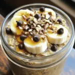 To make High-Protein Cookie Dough Overnight Oats, you will need: - 1 cup rolled oats - 1 cup unsweetened almond milk (or any milk of choice) - 1 scoop vanilla protein powder - 2 tablespoons almond butter (or peanut butter) - 1 tablespoon maple syrup (or honey) - 1 teaspoon vanilla extract - 2 tablespoons mini chocolate chips - Pinch of sea salt You can add fun toppings to your oats, like: - Sliced bananas - Crushed nuts - Additional chocolate chips Each ingredient in this recipe brings its own benefits: - Rolled oats provide fiber. This helps keep you full longer. - Almond milk is low in calories and dairy-free. It suits many diets. - Protein powder boosts protein intake. This aids muscle repair and growth. - Almond butter offers healthy fats and protein. It adds creaminess too. - Maple syrup or honey gives natural sweetness. Both have minerals and antioxidants. - Vanilla extract adds flavor without extra calories. It makes the oats taste great. - Mini chocolate chips add a fun treat. They bring joy to your breakfast. - Sea salt enhances flavor. It balances the sweetness in the oats. These ingredients work together to create a tasty and nutritious breakfast. You can enjoy it any day of the week! To make these High-Protein Cookie Dough Overnight Oats, start with the right ingredients. Gather the following: - 1 cup rolled oats - 1 cup unsweetened almond milk (or any milk of choice) - 1 scoop vanilla protein powder - 2 tablespoons almond butter (or peanut butter) - 1 tablespoon maple syrup (or honey) - 1 teaspoon vanilla extract - 2 tablespoons mini chocolate chips - Pinch of sea salt In a medium bowl, mix the rolled oats, almond milk, and protein powder. Stir until there are no clumps. This step is vital for smooth oats. Next, add the almond butter, maple syrup, vanilla, and sea salt. Stir well to blend all the flavors. When mixing, use a large spoon or spatula. This helps combine everything without splashing. After you add the almond butter, make sure it is fully mixed in. Gently fold in the mini chocolate chips. Be careful not to mash them. This keeps them whole and adds little bursts of chocolate. After mixing, transfer the oats to a jar or container. Seal it tightly. Refrigerate overnight or for at least four hours. In the morning, check the oats. If they seem too thick, add a splash of milk. Stir until you reach the desired creaminess. For extra fun, top with sliced bananas, crushed nuts, or more chocolate chips. Enjoy your delicious, high-protein treat! To store your overnight oats, use a clean jar or airtight container. This keeps them fresh and tasty. Make sure to seal the container tightly. You can store them in the fridge for up to 3 days. If you want to enjoy them later, just grab a spoon and dig in! Meal prepping is a great way to save time. Make a few jars at once. Just follow the recipe and fill each jar. Label them with the date. This way, you know when to eat them. You can also change the toppings each day. This keeps breakfast exciting! You can get creative with flavors! Here are some fun ideas: - Fruity Twist: Add berries or chopped apples. - Spicy Kick: Mix in a pinch of cinnamon or nutmeg. - Nutty Delight: Use different nut butters, like cashew or sunflower. - Sweet Surprise: Try adding a spoonful of cocoa powder for a chocolatey touch. With these tips, your high-protein cookie dough overnight oats will be perfect and fun every time! {{image_2}} You can change the flavor of your overnight oats by trying different protein powders. Here are some ideas: - Chocolate protein powder adds a rich, sweet taste. - Pea protein is great for a plant-based choice. - Whey protein gives a smooth texture and taste. Experimenting with these options keeps your oats exciting. Just swap the vanilla protein powder for your choice. Nut butter is key for flavor and creaminess. You can use various nut butters in this recipe: - Peanut butter gives a classic cookie flavor. - Cashew butter adds a mild taste and smooth texture. - Sunflower seed butter is a nut-free option for those with allergies. Mixing different nut butters can make your oats even more delicious. Just choose your favorite or what you have on hand. You can easily adapt this recipe for different diets. Here’s how: - For vegan oats: Use maple syrup instead of honey. Almond milk is already plant-based. - For gluten-free oats: Make sure to use certified gluten-free rolled oats. These swaps keep the recipe tasty while meeting dietary needs. Enjoy making your oats fit your lifestyle! For storing your high-protein cookie dough overnight oats, choose a jar or airtight container. Glass jars work great because they keep the oats fresh. They also let you see the yummy layers. If you want to use plastic, make sure it’s BPA-free. The lid should seal tightly to avoid spills. These oats stay good in the fridge for about 3 to 5 days. Make sure to keep them cold. If you see any change in color or smell, throw them away. Each morning, give your oats a stir. If they seem dry, add a bit of milk to make them creamy again. You can freeze these oats for up to 3 months. Just place them in a freezer-safe container. Leave some space at the top for expansion. When ready to eat, move them to the fridge overnight to thaw. You can also heat them in the microwave. Add a splash of milk to keep them smooth and tasty. Each serving of high-protein cookie dough overnight oats has about 20 grams of protein. This amount comes from the protein powder and almond butter. It helps keep you full and gives you energy for the day. Yes, you can make this recipe without protein powder. Just replace it with an extra tablespoon of almond butter. This change will lower the protein a bit but still taste great. You can also add Greek yogurt for more protein if you like. Overnight oats can last up to five days in the fridge. Make sure to store them in a sealed jar or container. This way, the oats stay fresh and tasty throughout the week. You can use water instead of milk, but the oats will not be as creamy. Milk adds flavor and richness, making the oats more enjoyable. If you want a lighter option, try using a milk alternative, like almond or oat milk. You now know how to make delicious overnight oats. We covered key ingredients, preparation steps, and storage tips. You learned how to customize your oats with various toppings and flavors. Remember, overnight oats can fit into any diet easily. Enjoy the health benefits while keeping it fun and tasty. Use this guide to experiment and find your favorite mix. With practice, you’ll master the perfect overnight oats!