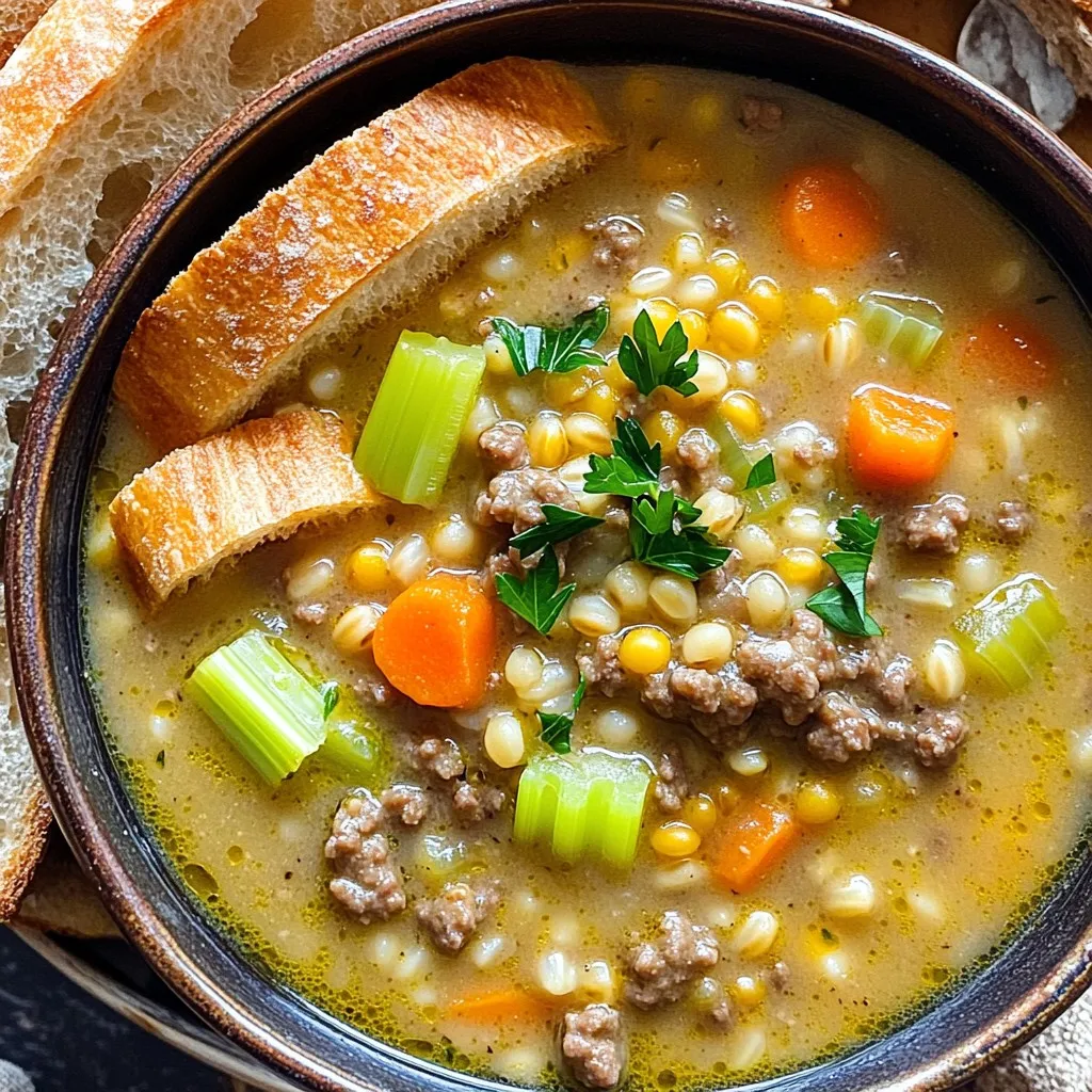 Creamy Beef & Barley Slow Cooker Soup Delight