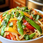 To make your Sesame Chili Crisp Noodle Bowls, gather these items: - 200g rice noodles - 2 tablespoons sesame oil - 1 tablespoon soy sauce - 2 tablespoons sesame chili crisp (store-bought or homemade) - 1 cup snap peas, trimmed - 1 cup bell peppers, thinly sliced (any color) - 1 carrot, julienned - 2 green onions, chopped - 1 tablespoon sesame seeds (toasted) - Fresh cilantro for garnish (optional) - Salt and pepper to taste You can swap some ingredients if you like. Use any type of noodles, like udon or soba. For a lighter flavor, try olive oil instead of sesame oil. If you don’t have soy sauce, tamari works well. You can also replace sesame chili crisp with chili paste or sriracha for heat. If you want more veggies, add broccoli, zucchini, or mushrooms. Fresh produce makes your dish shine. Choose snap peas that are bright green and firm. Look for bell peppers that are shiny and smooth. They should feel heavy for their size. For carrots, pick ones that are crisp and not limp. When selecting green onions, go for the ones with bright green tops. They should be free of brown spots. Always check for freshness to ensure the best flavor in your noodle bowls. To start, bring a pot of water to a boil. Add the rice noodles once the water bubbles. Cook them for about 3-5 minutes, or as the package says. When they are soft, drain and rinse them under cold water. This stops the cooking. Rinsing also helps keep them from sticking together. Next, take a large skillet or wok. Heat 2 tablespoons of sesame oil over medium-high heat. Once hot, add the snap peas, bell peppers, and carrot. Stir-fry these for about 3-4 minutes. You want the veggies to be tender yet crisp. This keeps their bright colors and crunch. Now, it's time to mix everything. Add the drained noodles to the skillet with the veggies. Pour in 1 tablespoon of soy sauce and 2 tablespoons of sesame chili crisp. Toss everything together. Make sure the noodles are well-coated with the sauce. Taste your dish and add salt and pepper as needed. If you love heat, add more sesame chili crisp. When ready, divide the noodle mixture into bowls. Top with chopped green onions and toasted sesame seeds. If you like, add fresh cilantro for a burst of flavor. To cook rice noodles just right, bring a pot of water to a rolling boil. Add the noodles and cook them for 3 to 5 minutes. Check the package for exact times. Drain the noodles and rinse them under cold water. This stops the cooking process and keeps them from sticking. Make sure they are firm but tender for the best texture. Sesame chili crisp adds a wonderful kick. If you like it spicy, add more to your bowl. Start with 2 tablespoons and taste as you go. You can always add more, but you can't remove it once it's in. For a milder flavor, use less. This way, you can make the dish just right for your taste. Presentation makes a big difference. Use bright bowls to show off the colorful veggies. I love to sprinkle toasted sesame seeds on top for a nice crunch. Add chopped green onions for a fresh touch. If you want, toss in some fresh cilantro for a pop of green. A drizzle of sesame oil on top gives it a lovely shine. {{image_2}} You can add protein to your noodle bowl for a hearty meal. Tofu is a great choice for a vegetarian or vegan option. Cut firm tofu into cubes and pan-fry until golden. Add it to the noodles right before serving. Chicken is another tasty option. Cook sliced chicken breast in the skillet until it’s no longer pink. Then mix it in with the noodles. For seafood lovers, shrimp works well too. Sauté shrimp until they turn pink, then toss them in with the vegetables and noodles. This recipe is easy to make vegetarian or vegan. Simply skip any meat and focus on fresh veggies. You can use more snap peas, bell peppers, and carrots. Try adding mushrooms or zucchini for extra flavor and texture. If you're vegan, make sure to use a plant-based soy sauce. It adds umami without any animal products. Feel free to swap out the vegetables as you like. Broccoli or bok choy would add a nice crunch. You can also try adding spinach or kale for extra nutrients. If you enjoy a bit of spice, throw in some sliced jalapeños or chili peppers. Mixing colorful veggies not only makes the dish look good but also boosts the flavors. Use what you have at home for a quick and creative meal! To store leftovers, place the noodle bowl in an airtight container. Let it cool to room temperature first. Then, seal the container tightly. Leftovers will stay fresh in the fridge for up to three days. To reheat, use a microwave or stovetop. If using a microwave, heat in 30-second intervals. Stir between each interval to ensure even warming. On the stovetop, add a splash of water and heat over medium heat. Stir often until hot. You can freeze this dish for later. Place cooled noodles and veggies in a freezer-safe bag. Remove as much air as possible before sealing. Freeze for up to one month. When ready, thaw overnight in the fridge before reheating. Yes, you can use other noodles. Try soba or udon noodles for a twist. They add unique flavors and textures. Rice noodles are great, but don’t feel limited. Just adjust the cooking time based on the noodle type you choose. Sesame chili crisp is key to this dish. It gives a spicy, rich taste that brightens the noodles. If you skip it, the dish may lack depth. You can use other chili sauces, but the flavor won’t match the crisp. For the best results, include sesame chili crisp. To make this dish gluten-free, use gluten-free soy sauce. Brands like tamari can work well. Ensure the noodles are also gluten-free, like rice noodles. This way, you still enjoy all the flavors without gluten. Just remember to check labels for hidden gluten. This blog post covered key ingredients and their substitutes for your dish. We explored how to cook rice noodles and stir-fry vegetables. I shared tips for perfectly cooked noodles and how to adjust heat levels. We also looked at protein options and variations for vegetarians. Finally, I provided storage tips to keep your meal fresh. In conclusion, cooking can be fun and satisfying. Enjoy experimenting with flavors and ingredients. You’ll create a dish that both you and your family will love.