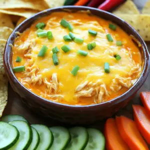 - 2 cups shredded cooked chicken - 8 oz cream cheese, softened - 1 cup shredded cheddar cheese - 1/2 cup buffalo sauce (more or less to taste) - 1/2 cup ranch dressing The heart of a great buffalo chicken dip lies in these main ingredients. First, you need the shredded cooked chicken. This adds protein and texture. I prefer to use rotisserie chicken for ease and flavor. Next is cream cheese. Softened cream cheese creates a rich and creamy base. Cheddar cheese adds a sharpness that balances the heat. Buffalo sauce brings the spicy kick, while ranch dressing cools it down with its tangy flavor. - 1/4 cup chopped green onions (plus extra for garnish) - Additional toppings Chopped green onions make a fantastic garnish. They add a pop of color and freshness. You can also use additional toppings like crumbled blue cheese. This adds a new layer of flavor and makes the dip even more appealing. - Tortilla chips - Sliced veggies When it comes to serving, I love matching this dip with tortilla chips. The crunch pairs perfectly with the creamy dip. You can also offer sliced veggies like carrots or celery. They add a healthy touch and make for great dippers. Enjoying buffalo chicken dip with friends on game day brings everyone together! Start by preparing your slow cooker. I like to layer the softened cream cheese at the bottom. This cream cheese will melt and mix well with the other ingredients. Next, add the shredded cooked chicken right on top of that layer. This step is key for the perfect dip. Now, pour the buffalo sauce and ranch dressing over the chicken. Make sure you cover the chicken evenly. This adds great flavor to your dip. Then, sprinkle the shredded cheddar cheese on top. Finally, add the chopped green onions for a fresh touch. Set your slow cooker to low. Cook the dip for 2 to 3 hours. It’s best to check after two hours. The dip should be heated through and the cheese should be melty. When you notice that, it's time to stir. Mix everything together to combine all the flavors well. Once you stir the dip, taste it. You can adjust the flavors if you like. Add more buffalo sauce for extra heat. If it's too spicy, some extra ranch dressing can help cool it down. Before serving, add more chopped green onions on top for color. This makes the dip look nice and fresh. Serve it warm with tortilla chips or sliced veggies. Enjoy the tasty buffalo chicken dip! Adjusting spice levels You can change the heat of your dip. Use more buffalo sauce for a spicier kick. If you want less heat, add less sauce. You can also mix in some cayenne pepper for extra spice. Using different cheese types Cheese gives your dip a rich taste. Try using pepper jack for a spicy twist. You can mix in mozzarella for a milder flavor. Experimenting with cheese can make your dip unique. Best practices for consistent heating For even cooking, stir the dip once or twice. This helps the flavors blend well. Make sure your slow cooker is set on a flat surface. Avoid opening the lid too often, as that lets heat escape. Cooking on high vs. low settings Cooking on high takes about 1-2 hours. Low settings take 2-3 hours. Choose high if you're short on time. Use low for a slow, rich flavor to develop. Serving styles Serve warm in the slow cooker for a casual look. Use a nice bowl for a more formal setting. Add some extra green onions on top for color. Creative plating ideas Arrange tortilla chips around the dip for a fun touch. You can also use sliced veggies for a healthy option. Try to make your dip look as good as it tastes! {{image_2}} For a lighter dip, you can swap some ingredients. Use low-fat cream cheese instead of regular. It cuts calories but keeps the dip creamy. You can also use low-fat ranch dressing. This change helps with flavor while being kinder to your waistline. If you need a gluten-free option, check the labels on your sauces. Some buffalo sauces and ranch dressings have gluten. Look for brands that are certified gluten-free. Using fresh veggies for dipping makes this dip even healthier. Want to spice things up? Add garlic powder for a rich taste. It gives a nice depth to the dip. A pinch of cayenne pepper can boost the heat. You can adjust the spice based on your taste. You can also mix in different sauces. Try adding BBQ sauce for a smoky twist. This change adds layers of flavor that will wow your guests. Mix and match to find your perfect flavor profile! If you don’t have chicken, switch to turkey. Shredded turkey works well and is just as tasty. It’s a great way to use leftovers from holiday meals. For a vegetarian version, use chickpeas instead of chicken. Mash the chickpeas for a creamy dip. This option gives you protein and fiber without meat. Plus, it’s just as satisfying! After enjoying your buffalo chicken dip, store leftovers right away. Keep it in an airtight container. This helps keep it fresh. Place the dip in the fridge if you plan to eat it within a few days. - Refrigeration guidelines: Store in the fridge for up to 3 days. - Freezing for later use: You can freeze the dip for up to 3 months. Just make sure it is in a freezer-safe container. When you're ready to enjoy the dip again, reheating it properly is key. You want to keep that creamy texture. - Best methods to reheat without losing texture: The best way is to warm it in the microwave. Heat it in short bursts. Stir between each burst to ensure even heating. You can also reheat it in a saucepan on low heat. Stir often to prevent sticking. - Adjusting consistency after storage: If the dip seems thick after storage, add a splash of ranch dressing or buffalo sauce. Stir well to mix. Knowing how long the dip lasts helps you avoid waste. - How long it lasts in the fridge: In the fridge, your buffalo chicken dip stays good for about 3 days. - Signs of spoilage to watch for: Look for changes in color or smell. If it smells off or has mold, it’s best to throw it away. You can add more buffalo sauce for extra heat. I suggest using a hot sauce with more spice. Try adding a pinch of cayenne pepper or some diced jalapeños. These will boost the flavor and heat. Yes, you can use raw chicken in the slow cooker. Just add it on top of the cream cheese. Make sure to cook it on low for 4-5 hours. This will ensure the chicken is safe to eat. Shred the chicken once it's cooked. Then mix it into the dip. You can use blue cheese dressing if you prefer. A homemade mix with yogurt, sour cream, and herbs works well too. Just blend them until smooth. This gives a fresh taste. Yes, this dip is gluten-free. Just check your buffalo sauce and ranch dressing. Some brands may have gluten. Serve it with tortilla chips or veggies, which are usually gluten-free. Always read the labels for safety. This blog post shares an easy slow cooker dip recipe. You learned about the main ingredients, like shredded chicken and cream cheese. We also explored cooking steps and tips for perfect flavor. You can try healthier swaps and variations too. In summary, making this dip is simple and fun. Enjoy serving it with chips or veggies at your next gathering!