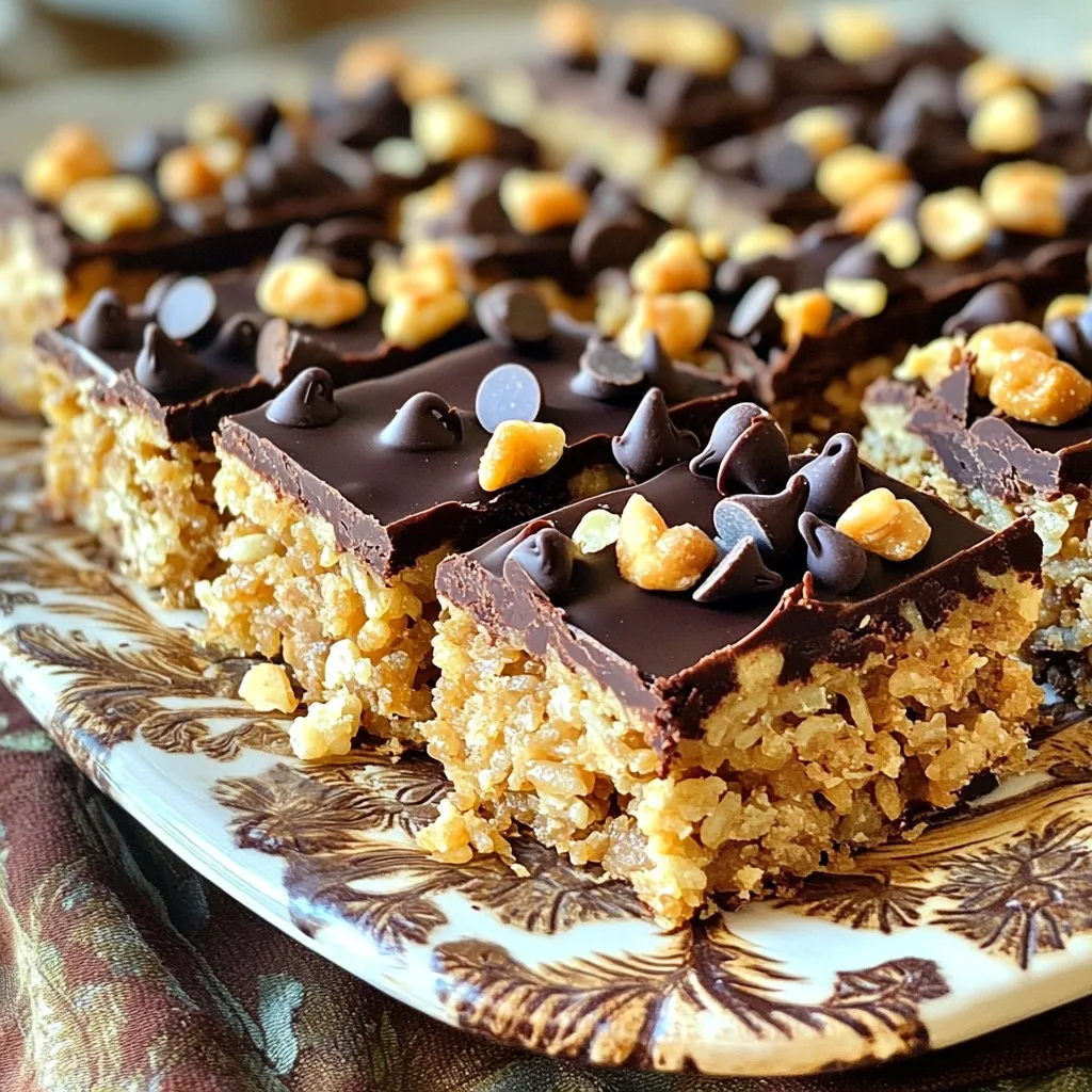 Chocolate Peanut Butter Crunch Bars No Bake Delight