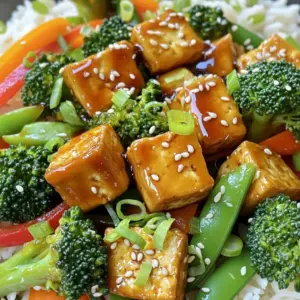 To make a tasty Teriyaki Tofu Stir Fry, gather these key ingredients: - 1 block (14 oz) firm tofu, pressed and cubed - 2 tablespoons cornstarch - 2 tablespoons vegetable oil - 1 cup broccoli florets - 1 bell pepper, sliced (any color) - 1 cup snap peas - 2 carrots, julienned - 3 green onions, chopped - 3 cloves garlic, minced - 1 tablespoon fresh ginger, grated - 1/4 cup low-sodium soy sauce - 2 tablespoons maple syrup - 1 tablespoon rice vinegar - 1 tablespoon sesame oil - Sesame seeds for garnish These ingredients create a balanced dish. The tofu provides protein, while the vegetables add vitamins and crunch. The sauce gives it that sweet, salty flavor we all love. For this dish, choose firm tofu. Firm tofu holds its shape well during cooking. Start by pressing the tofu. Place it between two plates and add weight on top. This helps remove extra water. After about 15 to 20 minutes, cut the tofu into 1-inch cubes. Next, coat the tofu cubes with cornstarch. This will help the tofu become crispy when you cook it. The cornstarch adds texture to the dish. It also helps the sauce stick better. You can mix and match vegetables in your stir fry. Besides broccoli, bell pepper, and snap peas, consider these options: - Green beans - Zucchini - Mushrooms - Cauliflower Feel free to use what you have at home. Fresh veggies add color and flavor. The goal is to keep the vegetables firm, so stir-fry them just until they are bright and tender. This keeps them crunchy and vibrant. To start, you need to press the tofu. This removes extra moisture. Place the tofu block between two plates. Add something heavy on top, like a can. Let it sit for 15 minutes. After pressing, cut the tofu into 1-inch cubes. Now, coat the cubes with cornstarch. This helps achieve a crispy texture later. Heat 1 tablespoon of vegetable oil in a large non-stick skillet. Use medium-high heat for the best results. Add the cubed tofu to the skillet. Cook it for about 8-10 minutes. Turn the cubes to brown all sides. They should look golden and crispy. Once done, remove the tofu and set it aside. In the same skillet, add another tablespoon of vegetable oil. Next, add minced garlic and grated ginger. Sauté them for about 30 seconds. The smell will be amazing! Now, toss in the broccoli, bell pepper, snap peas, and carrots. Stir fry the veggies for 5-7 minutes. They should be bright and still have some crunch. While cooking the veggies, you can make the teriyaki sauce. In a small bowl, mix low-sodium soy sauce, maple syrup, rice vinegar, and sesame oil. Stir this mix until well combined. This sauce brings all the flavors together. Once the vegetables are ready, pour the teriyaki sauce over them. Stir well to coat every piece. Now, return the crispy tofu to the skillet. Gently mix everything together. Cook for another 2-3 minutes to heat through. This step ensures all flavors blend perfectly. To finish, sprinkle chopped green onions and sesame seeds on top. This adds a nice touch to your dish. You can also serve the stir fry over steamed jasmine rice. A sprig of cilantro can enhance the look too. Enjoy your homemade teriyaki tofu stir fry! To get crispy tofu, start with firm tofu. Press it to remove extra moisture. This step is key. Cut it into 1-inch cubes. Coat the cubes with cornstarch. The cornstarch helps create a crunchy layer during cooking. Heat vegetable oil in a skillet. Make sure it’s hot before adding the tofu. Cook the tofu until golden brown on all sides, about 8-10 minutes. If you leave it alone, it will brown better. Once done, remove it from the skillet. This makes a great base for your stir fry. For a great vegetable stir fry, use fresh and colorful veggies. Broccoli, bell peppers, snap peas, and carrots work well together. Cut them into even sizes. This helps them cook evenly. Heat oil in the same skillet after cooking the tofu. Sauté minced garlic and grated ginger first. This adds a great aroma. Next, add the veggies. Stir fry them for 5-7 minutes. Keep them vibrant and slightly crunchy. Overcooking makes them mushy, so watch the time closely. To add more flavor, try extra seasonings. A splash of rice vinegar brightens the dish. You can also use low-sodium soy sauce for depth. Maple syrup adds a touch of sweetness. If you like it spicy, add a dash of chili flakes. Always taste as you go. Adjust flavors based on your preference. Garnishing with chopped green onions and sesame seeds makes it look great too. {{image_2}} If you want to switch up the protein, try tempeh or seitan. Both offer great texture and flavor. Tempeh is nutty and firm, while seitan mimics meat well. You can also use chickpeas for a hearty option. Just ensure to cook them until warm. Feel free to mix in any vegetables you like. Zucchini, cauliflower, and mushrooms work great. You can also add baby corn or bell peppers for extra color. Just aim for a mix of textures. This way, your stir fry stays fun and exciting. While teriyaki sauce shines in this dish, other sauces can add flair. Try hoisin sauce for a sweet twist. You can also use peanut sauce for a creamy touch. A splash of sriracha can kick up the heat. Just remember to balance flavors for the best results. To store your tasty teriyaki tofu stir fry, let it cool first. Use an airtight container to keep it fresh. Place your stir fry in the fridge. It will stay good for up to three days. Make sure to cover it well to avoid any bad smells. When you’re ready to enjoy leftovers, the best way to reheat your stir fry is on the stove. Heat a non-stick skillet over medium heat. Add a splash of water or oil to keep it moist. Stir the tofu and veggies until they are hot. This method helps keep the texture nice and prevents sogginess. You can also use a microwave if you’re in a rush. Just cover it to trap steam and heat for one to two minutes. If you want to save your stir fry for later, freezing is a good option. Cool the dish completely, then place it in a freezer-safe bag or container. Squeeze out as much air as you can. Your teriyaki tofu stir fry will stay good for about three months in the freezer. When you’re ready to eat, thaw it in the fridge overnight and reheat as mentioned above. You can store Teriyaki Tofu Stir Fry in the fridge for up to 4 days. Make sure to keep it in an airtight container. This helps keep the flavors fresh. When you want to eat it again, just reheat it on the stove or in the microwave. Yes, you can use other oils for cooking. Oils like canola, peanut, or sesame oil work well. Each oil brings a unique flavor. Choose one based on your taste preference. Just remember, some oils have a lower smoke point. Keep that in mind when cooking. Cornstarch creates a crispier texture than flour. It helps to fry the tofu to a nice golden brown. Flour may not give you the same crunch. If you want crispy tofu, stick with cornstarch for the best results. To make this recipe gluten-free, use gluten-free soy sauce. You can also try tamari as a great alternative. Ensure all other ingredients are gluten-free too. This way, you can enjoy a delicious meal without gluten. Absolutely! You can add more vegetables to the stir fry. Veggies like zucchini, mushrooms, or baby corn work well. Feel free to mix and match based on what you have. This not only adds flavor but also boosts nutrition. We explored how to make a tasty teriyaki tofu stir fry. You learned about key ingredients, tofu tips, and vegetable choices. I shared steps for cooking crispy tofu and flavorful veggies. We discussed ways to personalize your dish and store leftovers. Remember, cooking is fun! Enjoy experimenting with different flavors and textures. You can make this dish your own with just a few changes. Happy cooking!