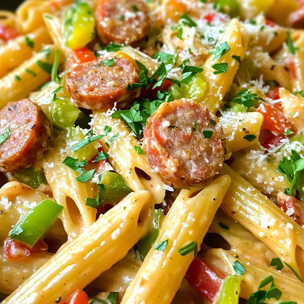 One-Pot Creamy Cajun Sausage Pasta Quick and Easy Meal