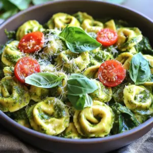 - 12 oz cheese tortellini (fresh or frozen) - 1 cup cherry tomatoes, halved - 1 cup baby spinach The main ingredients make up the heart of this dish. Cheese tortellini gives a soft texture and rich flavor. Cherry tomatoes add a sweet burst, and baby spinach brings a fresh color and nutrition. - 1 cup heavy cream - 1/2 cup basil pesto - 1/2 cup grated Parmesan cheese The creamy components create the luscious sauce. Heavy cream adds a rich texture. Basil pesto brings a fresh taste of herbs. Grated Parmesan cheese gives depth and a savory kick. - 2 tablespoons olive oil - 3 cloves garlic, minced - Salt and pepper to taste Flavor enhancers lift the dish to new heights. Olive oil adds richness and helps cook the garlic. Minced garlic gives a strong aroma and flavor. Salt and pepper balance the flavors, making each bite satisfying. To start, heat 2 tablespoons of olive oil in a large pot over medium heat. Add 3 minced garlic cloves. Sauté them for about 1 minute. You want the garlic to smell good, not burn. Next, toss in 1 cup of halved cherry tomatoes. Cook these for 3 to 4 minutes. They should soften and release some juice. Now, pour in 1 cup of heavy cream. Stir well to combine. Then, add 1/2 cup of basil pesto. Mix it all together until it looks creamy and smooth. Increase the heat slightly. Bring this mixture to a gentle simmer. This step is key; it lets the flavors blend. Now, stir in 12 ounces of cheese tortellini. Cook according to package instructions. If using fresh tortellini, it usually takes about 3 to 5 minutes. You want them tender and heated through. Once the tortellini is ready, add 1 cup of baby spinach and 1/2 cup of grated Parmesan cheese. Stir gently. The spinach will wilt, and the cheese will melt into that creamy sauce. Season with salt and pepper to taste. Adjust as you prefer. Remove the pot from the heat. Let it sit for a couple of minutes. This resting time helps the flavors settle. Enjoy your delicious one-pot creamy pesto tortellini! Heavy cream is key for a creamy sauce. It gives richness and smoothness to the dish. Use it in your recipe for the best results. Choose a pesto that you love, too. Fresh pesto adds bright flavor, while store-bought is quick and easy. You can add spices or herbs to make it even better. A pinch of red pepper flakes adds heat. Fresh herbs like parsley or basil brighten the dish. For serving, use fresh basil leaves on top. A sprinkle of extra Parmesan makes it look fancy and tastes great. To avoid overcooked tortellini, follow package instructions closely. Fresh tortellini cooks in just 3-5 minutes. Stir gently to keep it intact. You can also make this dish ahead of time. It stores well in the fridge for quick meals later. Just reheat in a pot on low heat. {{image_2}} You can easily add proteins to this dish. Grilled chicken works great. Just slice it up and stir it in at the end. If you prefer something different, try shrimp or sausage. Both add a nice flavor and texture. Cook them separately first, then mix them in with your creamy tortellini. Adding vegetables boosts the dish's nutrition. Peas or bell peppers are great choices. They bring color and crunch. You can also use zucchini or asparagus. Just chop them up and add them when you add the tortellini. This way, they cook perfectly without getting too soft. If you need gluten-free options, look for gluten-free tortellini. Many brands offer tasty choices that work well here. For those who prefer vegan meals, swap the heavy cream for a vegan cream substitute. Almond or coconut milk can work, but choose the unsweetened kind. This keeps the flavors balanced and delicious. To keep your One-Pot Creamy Pesto Tortellini fresh, store it in a sealed container. This will help maintain its taste and texture. The dish can last in the fridge for about 3 to 4 days. Make sure to let it cool down before sealing it up. This step helps prevent moisture buildup inside the container. Reheating is key to enjoying your dish again. Use the stovetop for the best results. Warm it over low heat and stir often. This way, you keep the creamy texture smooth. If you use a microwave, cover the dish to avoid splatters. Heat it in short bursts, stirring in between. This helps avoid sogginess, which can happen if it gets too hot too fast. You can freeze this dish, but it works best after cooking. Let it cool completely before packing it in an airtight container. It can last up to 2 months in the freezer. To enjoy it later, thaw the tortellini in the fridge overnight. Reheat it gently on the stove. Avoid freezing the uncooked tortellini, as freezing can change its texture. Yes, you can make this dish ahead. It saves time for busy days. Cook the tortellini and mix it with the creamy sauce. Let it cool before storing. You can keep it in the fridge for up to three days. Tips for prep and reheating: - To reheat, use a pot over low heat. - Add a splash of water or broth to keep it moist. - Stir gently until warmed through. If you want a lighter option, you can use whole milk or half-and-half. For a dairy-free choice, try coconut cream or almond milk. Both options add a unique flavor to your dish. Dairy-free options: - Coconut cream gives a rich taste. - Almond milk lightens it up but keeps it creamy. Storing leftovers is easy. Use an airtight container to keep the tortellini fresh. Store it in the fridge for up to three days. Best practices for storage: - Avoid mixing the sauce and tortellini if possible. - This helps keep the pasta from getting too soft. Absolutely! Homemade pesto adds a fresh taste. It allows you to control the ingredients. If you grow your own basil, it's a great way to use it. Benefits of homemade vs. store-bought: - Homemade pesto is often fresher and tastier. - You can adjust the garlic or nuts to your liking. This dish brings together cheese tortellini, fresh spinach, and flavorful sauces. You learned how to prepare the base with garlic and tomatoes and incorporate creamy ingredients like heavy cream and pesto. With tips on flavor, cooking, and storage, you can enjoy this delightful meal anytime. Don’t be afraid to experiment with proteins or veggies to make it your own. Remember, cooking is about trying new things. Enjoy your delicious creation and share it with friends and family!