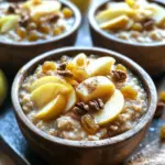 To make this dish, you need: - 2 cups rolled oats - 4 cups unsweetened almond milk (or any milk of choice) - 2 medium apples, peeled and diced (preferably Granny Smith for tartness) - 1/4 cup brown sugar (adjust to taste) - 1 teaspoon ground cinnamon - 1/2 teaspoon vanilla extract - 1/4 teaspoon salt - 1/2 cup raisins or dried cranberries (optional) - Chopped nuts (walnuts or pecans) for topping (optional) Each ingredient adds flavor and texture. The rolled oats form the base, while almond milk makes it creamy. Apples bring natural sweetness and tartness. You can add extra items to make your oatmeal unique. Some great options include: - Raisins or dried cranberries for chewy bites - Chopped nuts like walnuts or pecans for crunch - A splash of maple syrup or honey for added sweetness Feel free to mix and match these options to suit your taste. Choosing the right apples is key for great flavor. Here are some tips: - Look for firmness: Select apples that feel hard and not soft. - Choose tart varieties: Granny Smith apples work well for their tartness. - Check for freshness: Pick apples with bright skin and no bruises. These tips help you pick apples that will enhance the dish. Enjoy your cooking adventure! First, gather all your ingredients. You need: - 2 cups rolled oats - 4 cups unsweetened almond milk - 2 medium apples, peeled and diced - 1/4 cup brown sugar - 1 teaspoon ground cinnamon - 1/2 teaspoon vanilla extract - 1/4 teaspoon salt - 1/2 cup raisins or dried cranberries (optional) - Chopped nuts (optional) Start by peeling and dicing the apples. I prefer Granny Smith apples for their tartness. Next, measure out the rolled oats and the almond milk. This almond milk keeps the dish creamy and adds a nice flavor. Now, it's time to cook! In your slow cooker, combine the oats, almond milk, diced apples, brown sugar, ground cinnamon, vanilla extract, and salt. Stir the mixture well. This helps mix all the flavors together. If you want more sweetness, add the optional raisins or dried cranberries. After mixing, cover the slow cooker. Set it to low heat for about 6 to 7 hours. The oatmeal will thicken nicely during this time. Once the cooking is done, give the oatmeal a good stir. This fluffs it up and makes it even better. When serving, use warm bowls. You can top the oatmeal with chopped nuts for some crunch. A drizzle of honey or maple syrup adds sweetness. For a nice touch, sprinkle a little extra cinnamon on top. You can also add a few apple slices for color. This makes the dish look great and taste even better! When making Slow Cooker Cinnamon Apple Oatmeal, avoid these errors: - Skipping the stirring step: Mixing well ensures even cooking. - Not measuring ingredients: Use precise amounts for the best taste. - Choosing the wrong apples: Use tart apples like Granny Smith. They hold up well. - Overcooking: Keep an eye on the time. Oatmeal gets too thick if left too long. To get the right texture, follow these tips: - Use the right oats: Rolled oats work best for creamy oatmeal. - Adjust liquid amounts: If you like it thinner, add more almond milk. - Check during cooking: Stir halfway through to prevent sticking. - Let it rest: After cooking, let it sit for a few minutes. This helps thicken it. Boost the taste and feel of your oatmeal with these ideas: - Add spices: A pinch of nutmeg or ginger adds warmth. - Use different sweeteners: Try maple syrup or honey for a unique twist. - Mix in nuts: Chopped walnuts or pecans add crunch and richness. - Top with fresh fruit: Slices of apple or berries make it pretty and fresh. These tips will help you create a delightful and creamy oatmeal dish that is sure to please! {{image_2}} You can change the sweeteners in this oatmeal. Instead of brown sugar, try maple syrup or honey. Both bring a nice flavor. You can also use coconut sugar for a lower glycemic index. For dairy, almond milk works great, but you can use oat milk or soy milk too. Each option gives a unique twist to the oatmeal’s taste. This recipe is flexible with fruits and nuts. While apples shine in this dish, you can mix in bananas or pears for different flavors. Berries add a nice pop of color and taste. As for nuts, walnuts and pecans are great, but try almonds or hazelnuts too. They give a nice crunch and extra nutrition. Making this meal vegan is simple. Just stick to almond milk or any plant-based milk. The recipe is already vegan if you skip the optional toppings. For gluten-free options, ensure you use certified gluten-free oats. This way, you can enjoy a safe and tasty bowl of oatmeal without worry. To keep your oatmeal fresh, let it cool first. Use a clean container with a lid. You can store it in the fridge for up to five days. This dish stays tasty and ready when you want it. To reheat the oatmeal, scoop out the portion you need. Place it in a bowl and add a splash of milk. Microwave it for one to two minutes. Stir it halfway to heat evenly. You can also warm it on the stove over low heat. Just add a bit of water or milk while stirring. If you want to save some for later, freezing works well. Scoop portions into freezer-safe bags or containers. Press out as much air as you can. Label the bags with the date. You can freeze it for up to three months. When you're ready to eat, thaw it in the fridge overnight. Reheat it as mentioned above. Enjoy your warm oatmeal anytime! Yes, you can use steel-cut oats. They need more time to cook. Set your slow cooker for about 8 to 9 hours. The texture will be chewier and heartier than rolled oats. Adjust the liquid to about 4.5 cups to ensure it cooks well. To make your oatmeal creamier, use more milk. Add an extra cup of almond milk or any milk you prefer. You can also stir in some yogurt after cooking. This adds richness and a nice tang. Toppings can make your oatmeal special. Try adding chopped walnuts or pecans for crunch. A drizzle of honey or maple syrup adds sweetness, too. You can also sprinkle extra cinnamon or add fresh apple slices. Enjoying different toppings keeps breakfast fun! In this blog post, we explored how to make Slow Cooker Cinnamon Apple Oatmeal. We covered key ingredients, optional additions, and tips for choosing the best apples. You learned the step-by-step process, serving ideas, and common mistakes to avoid. We also discussed variations, storage tips, and answered frequently asked questions. It’s easy to customize this recipe to match your taste. Enjoy warm, delicious oatmeal anytime, knowing you have a great meal ready! Start cooking today for a cozy breakfast experience.