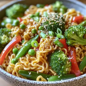 For this dish, you need: - 2 packs of instant ramen noodles (discard the seasoning packets) - 2 tablespoons sesame oil - 4 cloves garlic, minced - 1 inch ginger, grated - 1 red bell pepper, sliced - 1 cup snap peas, trimmed - 1 carrot, julienned - 1 cup broccoli florets - 3 green onions, chopped (white and green parts separated) - 2 tablespoons soy sauce - 1 tablespoon sriracha (adjust for spice preference) - 1 tablespoon honey or maple syrup - Salt and pepper, to taste - Sesame seeds, for garnish These ingredients create a great balance of flavors. The garlic and ginger add warmth. The veggies bring crunch and color. You can make this dish even better with: - Chopped cilantro or parsley for fresh flavor - Lime wedges for a zesty kick - Crushed red pepper flakes for extra heat These garnishes can enhance the taste. Feel free to mix and match! To prepare this quick meal, you'll need a few tools: - A large skillet or wok for cooking - A pot for boiling noodles - A cutting board and knife for chopping - A spatula for stirring Having these tools ready makes the process easy. You can enjoy cooking without any hassle! First, boil water in a pot. Add the ramen noodles to the boiling water. Cook them for about 3-4 minutes. Check the package for exact times. Once cooked, drain the noodles in a colander. Rinse them with cold water to stop the cooking. Toss the noodles with a dash of sesame oil to keep them from sticking. Set them aside for later use. Next, grab a large skillet or wok. Heat 2 tablespoons of sesame oil over medium-high heat. Once hot, add 4 cloves of minced garlic and 1 inch of grated ginger. Sauté for about 30 seconds. You want to smell the garlic and ginger. Be careful not to burn them! Now it's time to add your veggies. Toss in the sliced red bell pepper, snap peas, julienned carrot, and broccoli florets. Stir-fry these for 4-5 minutes. You want them tender but still crisp. Push the veggies to one side of the skillet. On the other side, add your cooked ramen noodles. Pour in 2 tablespoons of soy sauce, 1 tablespoon of sriracha, and 1 tablespoon of honey or maple syrup over the noodles. Mix everything well. Add the chopped green onion whites and season with salt and pepper. Stir-fry for another 2-3 minutes. This helps blend all the flavors. Finally, remove the skillet from heat. Serve your ramen stir fry right away. Garnish with sesame seeds and the tops of the green onions. Enjoy your quick and tasty meal! To get crisp veggies, use high heat. Start with the garlic and ginger. Cook them for 30 seconds until they smell great. Then add your veggies. I like red bell pepper, snap peas, carrot, and broccoli. Stir-fry for only 4 to 5 minutes. This keeps them tender but still crunchy. If they cook too long, they will get mushy. Spice can make or break your dish. The sriracha adds heat, but you can control it. Start with one tablespoon. Taste the dish before adding more. If you want it spicier, go ahead and add more. If you prefer less heat, use less sriracha or skip it. You can also add a little sugar or honey to balance the spice. Cooking ramen is easy but can go wrong. Boil water in a pot and add the noodles. Cook them as per the package instructions. Drain them when they are just soft. Toss them with a little sesame oil. This keeps them from sticking together. Do not use the seasoning packets that come with the noodles. They can be too salty for this dish. {{image_2}} You can easily make this dish vegetarian. Just skip any meat. Use extra veggies instead. Try adding mushrooms or zucchini for more flavor. You might also add tofu for protein. Firm tofu works best. Just press it first to remove water. Then, cube it and stir-fry until golden. This keeps it filling and tasty. If you want some protein, there are many options. Tofu, chicken, or shrimp all work well. For chicken, use diced breast or thigh meat. Cook it in the skillet before adding veggies. Shrimp cooks fast, so add it with the vegetables. Cook until they turn pink. Tofu is a great choice for a meat-free meal. Just remember to season well. Feel free to mix and match your veggies! You can use bell peppers, carrots, and broccoli, but there are many more. Try spinach, kale, or even bok choy. Each adds unique taste and texture. Keep in mind that softer veggies cook faster. Add them last to avoid overcooking. This way, your stir fry stays colorful and fresh. To store leftover stir fry, let it cool down first. Place it in an airtight container. This keeps moisture out and helps it stay fresh. Make sure to use it within three days for the best taste. When reheating, use the stove for best results. Heat a little sesame oil in a skillet. Add the leftovers and stir occasionally. This helps to keep the noodles soft and flavors bright. You can also add a splash of soy sauce for extra flavor. You can freeze the stir fry, but it’s best to leave out the vegetables. Cooked noodles can become mushy when frozen. Place the cooled stir fry in a freezer-safe container. It can last up to three months. When ready to eat, thaw it in the fridge overnight before reheating. Yes, you can use different noodles. Try udon, soba, or rice noodles. Each type gives a unique taste and texture. Just ensure they cook well with your stir fry. If you want a milder sauce, try chili paste or hot sauce. You can also use garlic chili sauce for more flavor. Adjust the amount to match your spice level. To make this dish gluten-free, use gluten-free ramen or rice noodles. Choose gluten-free soy sauce like tamari. Check all labels to ensure no gluten is present. Enjoy a tasty meal without worry! This blog post covered how to make Spicy Garlic Ramen Noodle Stir Fry. You learned about the key ingredients and optional toppings. We detailed the easy steps for cooking and the tools you need. I shared tips for perfect texture and spice control. You can also adapt the recipe to fit your diet and preferences. Remember, cooking is fun! Try new flavors and enjoy your dish.