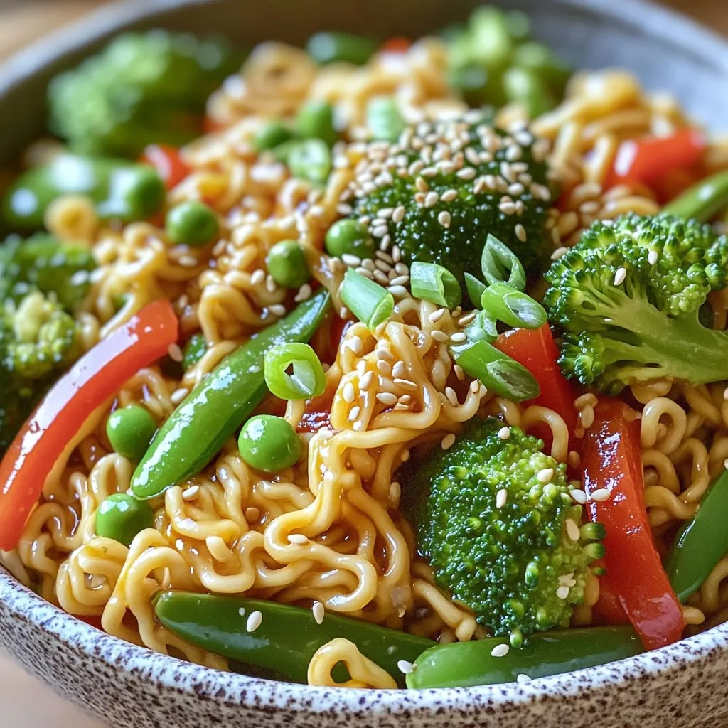 Spicy Garlic Ramen Noodle Stir Fry Quick and Simple Meal