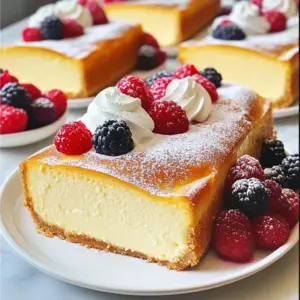 To make this creamy Basque cheesecake loaf, you will need: - 400g cream cheese, softened - 200g Greek yogurt - 150g granulated sugar - 3 large eggs - 2 tablespoons cornstarch - 1 tablespoon lemon juice - 1 teaspoon vanilla extract - 1/2 teaspoon sea salt - 120ml heavy cream These ingredients create a smooth and rich batter. The cream cheese and yogurt make it creamy, while the sugar adds sweetness. The eggs help the loaf set, giving it a nice structure. Cornstarch acts as a thickener, and lemon juice adds brightness. For a special touch, consider these garnishes: - Fresh berries (like strawberries or raspberries) - A dusting of powdered sugar - A dollop of whipped cream These garnishes enhance the look and taste. They add color and freshness, making each slice more appealing. You can tweak some ingredients if needed: - Use low-fat cream cheese for fewer calories. - Substitute regular yogurt with dairy-free yogurt for a vegan option. - Swap granulated sugar with honey or maple syrup for a natural sweetener. These substitutions maintain the flavor and texture while catering to dietary needs. Adjusting ingredients allows everyone to enjoy this delicious treat! Start by preheating your oven to 200°C (400°F). This step is key for getting that perfect bake. Next, take a loaf pan, about 9x5 inches, and line it with parchment paper. Make sure the paper hangs over the sides. This helps when you remove the cheesecake later. In a large bowl, add the softened cream cheese, Greek yogurt, and granulated sugar. Use an electric mixer on medium speed. Beat until the mixture is smooth and lump-free. Now, crack in the eggs one at a time. Mix well after each egg. This ensures everything blends nicely. Next, sift in the cornstarch. Then, add the lemon juice, vanilla extract, and sea salt. Mix until just combined. Finally, pour in the heavy cream while mixing on low speed. You want a smooth and silky batter. Pour the cheesecake batter into your prepared loaf pan. Tap the pan gently on the counter to release any air bubbles. Now, bake it in the preheated oven for 40 to 50 minutes. Look for a deeply golden top, and the center should jiggle slightly. Once baked, turn off the oven and crack the door open. Let the loaf cool inside for about 30 minutes. This helps prevent cracks. After that, remove it from the oven and let it cool to room temperature. Then, refrigerate for at least 4 hours or overnight. This step is vital to set the cheesecake completely. Once set, use the parchment paper to lift it out and slice. Enjoy your chilled cheesecake! When making Basque cheesecake loaf, avoid overmixing the batter. This can make the cake dense. Mix just enough to combine the ingredients. Another mistake is not preheating the oven. Always preheat your oven to ensure even baking. Also, remember to cool the cheesecake slowly. Cracking happens if you cool it too fast. To get that beautiful golden top, watch the baking time closely. Bake for 40-50 minutes. The top should look dark but not burnt. If you see it browning too quickly, lower the temperature slightly. After baking, leave the loaf in the oven to cool a bit. This helps set the top and prevents cracks. For the best taste, chill the cheesecake overnight before serving. This allows flavors to develop. When ready to serve, slice the loaf carefully. Use a sharp knife for clean cuts. Dust slices with powdered sugar for a lovely touch. Fresh berries or whipped cream make great toppings. They add color and flavor, enhancing your dessert. {{image_2}} You can play with flavors in this cheesecake loaf. Try adding chocolate for a rich twist. Melt some dark chocolate and mix it into the batter. You can also add citrus for a bright taste. Zest one lemon or orange into the mix. This will add a fresh, zesty flavor that balances the creaminess. While this cheesecake loaf is great without a crust, you can add one if you like. A cookie crust made from crushed graham crackers or Oreos works well. Just mix the crumbs with melted butter and press them into the bottom of your loaf pan. This adds a nice crunch and flavor. Serving this cheesecake loaf can be fun and creative. Slice it and place each piece on a plate. Dust with powdered sugar for a sweet touch. Add fresh berries or a dollop of whipped cream on top. You can also drizzle some chocolate or caramel sauce for extra flavor. This makes your dessert look beautiful and taste even better! Store the Basque cheesecake loaf in the fridge. Wrap it tightly with plastic wrap. This keeps it fresh and moist. It stays good for about five days. If you want to keep it longer, consider freezing. To freeze the loaf, let it cool completely. Once cool, wrap it in plastic wrap. Then, place it in a freezer bag. Make sure to remove all the air. You can freeze it for up to three months. When you're ready to enjoy your cheesecake loaf, take it out of the fridge or freezer. If frozen, let it thaw overnight in the fridge. To warm it, slice a piece and microwave it for about 10-15 seconds. This softens the texture without cooking it more. Enjoy the creamy goodness! You can tell the cheesecake loaf is ready when the top is golden brown. The center should be set but still jiggles a bit. This means it will be creamy once chilled. Yes, you can use low-fat cream cheese. The cheesecake will still taste good, but it may be less rich. The texture might be a little different, too. You can store the cheesecake in the fridge for up to five days. Make sure to cover it well. This keeps it fresh and tasty for longer. Yes, you can make a dairy-free version. Use non-dairy cream cheese and yogurt. You might need to adjust the sugar for sweetness. The texture may vary, but it can be delicious! In this blog post, we explored making a delicious Basque cheesecake loaf. We covered the key ingredients, step-by-step baking, and practical tips for a great outcome. We also discussed variations and storage methods to keep it fresh. Remember, the right ingredients and techniques make all the difference. Enjoy serving this tasty dessert to family and friends. You now have the tools to show off your baking skills!