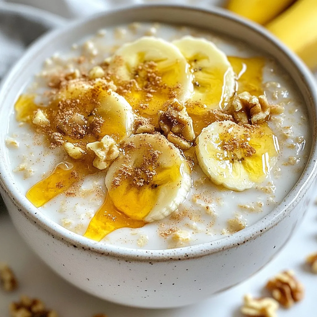 To make brown sugar overnight oats, you will need: - 1 cup rolled oats - 2 cups unsweetened almond milk (or any milk of choice) - 2 tablespoons brown sugar - 1 teaspoon ground cinnamon - 1 teaspoon vanilla extract - A pinch of salt You can make your oats even better with these toppings: - Sliced bananas - Chopped nuts (like walnuts or pecans) - A drizzle of honey - Fresh berries If you want to switch things up, here are some ideas: - Use any type of milk, like oat or soy milk. - Swap brown sugar for maple syrup for a different sweet taste. - For a nut-free option, skip the nuts or use seeds instead. These choices keep the recipe tasty and fun while fitting your needs. Enjoy your oats! {{ingredient_image_1}} To start, gather your ingredients. You need rolled oats, almond milk, brown sugar, ground cinnamon, vanilla extract, and a pinch of salt. In a medium bowl, mix these together. Pour in 1 cup of rolled oats and 2 cups of almond milk. Add 2 tablespoons of brown sugar, 1 teaspoon of ground cinnamon, and 1 teaspoon of vanilla extract. Finally, include a pinch of salt. Stir until the brown sugar dissolves and everything blends well. Now, it’s time to transfer this mixture into jars. Use four small jars or containers with lids. Spoon the oat mixture into each jar. Leave a little space at the top to add toppings later. Make sure to divide the mixture evenly. This way, every jar has the same taste and texture. Once your jars are filled, cover them tightly with lids. Place the jars in the refrigerator. Let them chill overnight or for at least four hours. This chilling time allows the oats to soak up the milk. In the morning, your oats will be soft and creamy. Before serving, stir the oats well. If you like them thinner, add a splash of almond milk. Now, they are ready for tasty toppings! To make the best brown sugar overnight oats, use rolled oats. They absorb the liquid well. Quick oats can turn mushy, so stick with rolled. The key is to mix well. Make sure the brown sugar dissolves fully. This adds sweetness in every bite. You can make these oats up to four days ahead. Just store them in jars with lids. This is great for busy mornings. Just grab a jar and go! Remember, the longer they sit, the creamier they get. If you want a thinner texture, add more milk when you serve. Top your oats with fun add-ins. Sliced bananas are sweet and soft. Chopped nuts add a nice crunch. A drizzle of honey brings extra sweetness. Fresh berries add color and flavor. Feel free to mix and match your toppings based on what you like. Enjoy your tasty and easy breakfast! Pro Tips Use Steel-Cut Oats for a Chewier Texture: If you prefer a heartier bite, swap rolled oats for steel-cut oats. Just remember to adjust the soaking time as they may require longer to soften. Experiment with Sweeteners: While brown sugar adds a rich flavor, try substituting with maple syrup, agave nectar, or a sugar alternative to suit your dietary needs. Make it a Meal Prep Star: Prepare multiple jars at once to enjoy a quick, nutritious breakfast throughout the week. They can last up to 5 days in the fridge. Customize Your Toppings: Get creative! Mix and match your favorite toppings like yogurt, nut butter, or seeds to keep each morning exciting and delicious. {{image_2}} You can change the flavor of your overnight oats in fun ways. Try adding cocoa powder for a chocolate twist. Mix in peanut butter for a nutty taste. If you love fruits, add applesauce or pumpkin puree. You can also use different sweeteners like maple syrup. Each choice gives a new spin to your oats. If you need a diet change, you can adjust this recipe easily. Use oat milk or coconut milk for a dairy-free option. For a gluten-free version, make sure to pick gluten-free oats. If you want lower sugar, use less brown sugar or try stevia. These swaps keep your oats tasty and fit your needs. Seasons bring fresh ingredients perfect for your oats. In spring, add fresh strawberries or blueberries for sweetness. In summer, enjoy peaches or plums. Fall is great for adding diced apples or pumpkin spice. Winter calls for cozy flavors like nutmeg or warm spices. Each season offers new tastes to explore. To keep your brown sugar overnight oats fresh, store them in airtight containers. Glass jars work well and make a nice presentation. Make sure to seal the lids tightly. This helps keep out air and moisture, which can spoil your oats. You can also layer your toppings separately to add just before eating. You can keep your overnight oats in the fridge for up to five days. They taste best within the first three days. If you want to store them longer, you can freeze them. Just put the oats in a freezer-safe container. They will last for about three months in the freezer. Thaw them in the fridge overnight when you’re ready to eat. If you like your oats warm, you can reheat them. Simply take them out of the fridge. Place them in a bowl and add a splash of almond milk. Stir well and heat in the microwave for about 30 seconds to one minute. Make sure to watch them closely, so they don’t overheat. Enjoy your warm, delicious oats! Yes, you can use quick oats. Quick oats will soften faster than rolled oats. This means your oats may be mushier. If you like a firmer texture, stick with rolled oats. Rolled oats give a nice chewiness, which I enjoy. You can keep your overnight oats for up to five days. Just make sure they stay in a sealed container. If you notice any change in smell or color, it's best to toss them. Fresh oats taste better and are safer. Absolutely! You can use almond milk, coconut milk, or oat milk. These options are great for a creamy texture. Just pick a milk that suits your taste. Non-dairy options also work well for those who are lactose intolerant. Overnight oats are very healthy. They are high in fiber and keep you full longer. They also contain vitamins and minerals. The oats help with digestion and can lower cholesterol. With added toppings like fruits and nuts, you boost your nutrient intake. In this blog post, we explored everything about making overnight oats. We covered the key ingredients, optional toppings, and swaps. You learned how to prepare, assemble, and chill your oats. I shared tips to perfect your recipe and serve it well. Variations for flavors and dietary needs mean you can always change it up. Finally, we discussed storage tips and answered common questions. With this guide, you can create delicious and healthy breakfast options. Enjoy your overnight oats adventure!