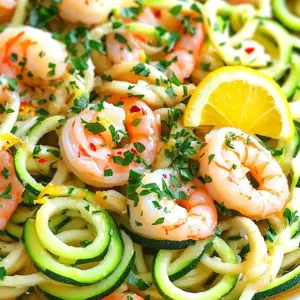 For this Minute Lemon Garlic Shrimp Zoodles dish, you need fresh and simple ingredients. Here’s what you will need: - 1 pound large shrimp, peeled and deveined - 2 medium zucchinis, spiralized into zoodles - 3 tablespoons olive oil - 4 cloves garlic, minced - 1 lemon, zested and juiced - 1/2 teaspoon red pepper flakes (optional) - Salt and pepper to taste - Fresh parsley, chopped (for garnish) Each ingredient plays a key role. The shrimp adds protein, while the zoodles give a light base. Garlic brings flavor, and lemon adds brightness. If you like a bit of heat, the red pepper flakes are perfect. You don’t need much to whip up this meal. Here are the tools I recommend: - Large skillet - Tongs or spatula - Spiralizer (for zoodles) - Knife and cutting board These tools will help you cook and mix everything well. A large skillet is vital for cooking the shrimp and zoodles evenly. You can easily swap some ingredients to fit your taste. Here are some ideas: - For shrimp, try chicken or tofu for a different protein. - Instead of zucchini, you can use yellow squash. - If you want more veggies, add bell peppers or spinach. - Swap olive oil for avocado oil for a different flavor. Feel free to get creative! The beauty of this dish is its flexibility. You can tailor it to what you have on hand or what you enjoy. To get started, gather your ingredients. You need: - 1 pound large shrimp, peeled and deveined - 2 medium zucchinis, spiralized into zoodles - 3 tablespoons olive oil - 4 cloves garlic, minced - 1 lemon, zested and juiced - 1/2 teaspoon red pepper flakes (optional) - Salt and pepper to taste - Fresh parsley, chopped (for garnish) Wash the zucchinis and spiralize them into zoodles. Peel and devein the shrimp if not already done. Mince the garlic and zest the lemon. This prep takes about 10 minutes. Heat 2 tablespoons of olive oil in a large skillet over medium heat. Add the minced garlic and optional red pepper flakes. Sauté for 30 seconds until fragrant. Be careful; burnt garlic tastes bitter. Next, raise the heat to medium-high. Add the shrimp, seasoning them with salt and pepper. Cook for 2-3 minutes on each side. The shrimp should turn pink and opaque. Once cooked, squeeze the lemon juice over them. Stir in the lemon zest, then set the shrimp aside. In the same skillet, add the last tablespoon of olive oil. Toss in the zoodles and sauté for 2-3 minutes until just tender. This keeps them bright and fresh. Finally, return the shrimp to the skillet. Toss everything together for another minute to combine the flavors. Plate the zoodles and shrimp together. Make sure to garnish with fresh parsley for color and flavor. This dish is great served warm. Enjoy your Minute Lemon Garlic Shrimp Zoodles in about 20 minutes! To get the best shrimp, start with fresh or frozen shrimp. Make sure they are peeled and deveined. I use large shrimp for a nice bite. Heat the olive oil in the skillet before adding the garlic. This step brings out the garlic's flavor without burning it. Cook the shrimp until they are pink and opaque. This usually takes about 2-3 minutes per side. Overcooking makes them tough, so watch closely. Adding lemon juice at the end brightens the flavor. Zoodles can be tricky. They cook fast, so keep an eye on them. I sauté them for about 2-3 minutes only. This keeps them tender yet firm. If you cook them too long, they get mushy. To enhance the flavor, I add a pinch of salt while cooking. This brings out the natural taste of the zucchini. You can also play with spices. A sprinkle of red pepper flakes adds a nice kick if you like heat. One common mistake is not prepping your ingredients. Chop and spiralize everything before cooking. This makes the cooking process smoother. Another mistake is overcrowding the skillet. Cook the shrimp in batches if needed. Lastly, don’t skip the lemon zest. It adds a fresh aroma that elevates the dish. Lastly, be careful with the heat. Too low won't cook the shrimp right, and too high can burn the garlic. {{image_2}} If you want to switch up the shrimp, try chicken or tofu. Chicken breast cooks well and adds great protein. Cut it into small pieces and cook it like shrimp. Tofu is a fantastic choice for a vegan meal. Use firm tofu, press it to remove water, and cube it. Sauté it until golden brown for the best taste. You can adjust the flavor by adding herbs or spices. Basil or oregano can bring a fresh taste. If you love heat, add more red pepper flakes or cayenne pepper. A splash of soy sauce or coconut aminos can add a salty depth. Experiment with fresh herbs like cilantro or dill for a twist. Feel free to add seasonal veggies for extra nutrition. Bell peppers, spinach, or cherry tomatoes can boost color and flavor. In the summer, zucchini is perfect, while mushrooms work well in the fall. Just sauté them along with the zoodles for a tasty mix. To store leftovers, let the dish cool down first. Place the shrimp and zoodles in an airtight container. Keep them in the fridge for up to two days. This helps keep the flavors fresh. If you want to enjoy them later, store the shrimp and zoodles separately. You can freeze the shrimp and zoodles too. First, let them cool to room temperature. Then, place them in freezer-safe bags. Remove as much air as possible to prevent freezer burn. They can last up to three months in the freezer. When ready to eat, thaw them in the fridge overnight. To reheat, use a skillet over medium heat. Add a splash of olive oil for flavor. Heat the shrimp and zoodles until warm. This should take about five minutes. Avoid the microwave, as it can make the zoodles soggy. Enjoy your meal just like it was fresh! Yes, this recipe is already gluten-free. The key ingredients, shrimp and zoodles, are gluten-free. Just ensure any added seasonings, like salt and pepper, are also gluten-free. I recommend using large shrimp, peeled and deveined. They cook quickly and absorb the lemon and garlic flavors well. Look for fresh shrimp or high-quality frozen shrimp that you can thaw. To make it vegan, swap shrimp for tofu or chickpeas. Use the same cooking method. You can still enjoy the lemon and garlic taste with zoodles. Yes, you can spiralize the zucchinis ahead of time. Store them in an airtight container in the fridge. Use them within a day or two for the best texture. To keep zoodles firm, do not overcook them. Sauté for only 2-3 minutes until they are just tender. You can also sprinkle a little salt on them before cooking to draw out excess moisture. This blog post covered key ingredients, step-by-step cooking, and helpful tips for making a great shrimp dish with zoodles. You learned about essential tools, substitutions, and serving ideas. We discussed ways to store leftovers and answered common questions to help you succeed. Remember, perfecting your dish comes from practice and creativity. Embrace these ideas, and enjoy the cooking process. You'll impress anyone with your tasty meals!