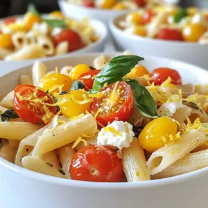 To make this tasty dish, you need some key ingredients. Here’s what you will need: - 8 oz (225g) penne pasta - 1 pint cherry tomatoes, halved - 7 oz (200g) block of feta cheese - 1/4 cup olive oil - 4 cloves garlic, minced - 1 teaspoon red pepper flakes - Salt and pepper to taste - Fresh basil leaves, torn for garnish - Zest and juice of 1 lemon These ingredients work together to create a creamy and flavorful sauce. The feta cheese melts beautifully and blends with the tomatoes. You can add your own twist to this recipe. Here are some optional ingredients you might enjoy: - Fresh spinach or kale for added greens - Cooked chicken or shrimp for protein - Other herbs like oregano or thyme for extra flavor - A splash of balsamic vinegar for tanginess Feel free to mix and match these to fit your taste. Making it your own makes cooking fun! If you have any dietary needs, here are some easy swaps: - Use gluten-free pasta if you're avoiding gluten. - Swap feta cheese for a dairy-free cheese to make it vegan. - Try using a different type of pasta, like fusilli or spaghetti, for variety. These substitutions keep the dish tasty while fitting your needs. Enjoy experimenting with the flavors! {{ingredient_image_1}} First, gather all your ingredients. You will need: - 8 oz (225g) penne pasta - 1 pint cherry tomatoes, halved - 7 oz (200g) block of feta cheese - 1/4 cup olive oil - 4 cloves garlic, minced - 1 teaspoon red pepper flakes - Salt and pepper to taste - Fresh basil leaves, torn for garnish - Zest and juice of 1 lemon Next, preheat your oven to 400°F (200°C). This step is key to getting the tomatoes blistered and the feta creamy. While the oven heats up, prepare the cherry tomatoes. Halve each one and place them in a large baking dish. Mince the garlic and sprinkle it over the tomatoes. Add the red pepper flakes. You can adjust the amount based on your spice preference. Drizzle the olive oil over the mixture and season with salt and pepper. Give it all a good mix to combine. Now, make a space in the center of the tomatoes. Place the block of feta cheese right there. Drizzle a bit of olive oil over the feta and season it with a pinch of salt and pepper. This helps the feta melt and soak up the flavors. Bake the dish in the preheated oven for 25-30 minutes. You want the tomatoes to blister and the feta to turn golden. The smell will be amazing, and you’ll know it’s ready when the feta is soft. While the baking is happening, cook the penne pasta according to the package instructions. Aim for al dente, which means it should still have a little bite. Before draining, reserve 1/2 cup of the pasta water. This water helps to create a creamy sauce later. Once the baking is done, remove the dish from the oven. Use a fork to mash the feta and tomatoes together. It should turn creamy and well mixed. Add the drained pasta to the baking dish. Toss everything together. Gradually pour in the reserved pasta water until you reach your desired sauce consistency. Finish things off with a squeeze of lemon juice and some lemon zest. Toss in torn basil leaves for freshness and flavor. Serve in bowls, garnished with more basil and a drizzle of olive oil for that gourmet touch. To cook perfect pasta, follow these steps: - Use a large pot of water. - Add plenty of salt before boiling. - Cook pasta until it is al dente, or firm to the bite. - Reserve some pasta water before draining. This starchy water helps to thicken your sauce later. Seasoning is key to making your pasta shine. Here are my top tips: - Use fresh garlic for a stronger flavor. - Adjust red pepper flakes to your spice level. - Don't skip the lemon juice and zest; they brighten the dish. - Fresh basil adds freshness; tear the leaves instead of chopping. These small touches create layers of flavor. To keep your feta tomato pasta fresh: - Let the pasta cool to room temperature. - Store leftovers in an airtight container. - Refrigerate for up to three days. - Reheat gently on the stovetop with a splash of water. This keeps the pasta from drying out. Pro Tips Choose Quality Ingredients: Using fresh, high-quality tomatoes and feta cheese will elevate the flavor of your pasta dish significantly. Adjust the Spice Level: Feel free to modify the amount of red pepper flakes to suit your heat preference. Start with less and add more if desired. Don’t Skip the Pasta Water: The reserved pasta water is essential for achieving a creamy sauce consistency. Add it gradually until you reach your desired texture. Experiment with Herbs: While basil is a classic choice, try adding other fresh herbs like parsley or oregano for a different flavor profile. {{image_2}} To make your pasta creamy, add heavy cream after mixing the tomatoes and feta. Start with half a cup of cream. Stir it in slowly while mixing the pasta. This will give you a rich, smooth sauce. The cream balances the tangy feta. It also adds a lovely texture. This version is great for those who love a luxurious feel in their dishes. You can make this dish even healthier by adding spinach or kale. Just toss in a handful of fresh spinach or chopped kale. Add these greens to the baking dish before you mix in the pasta. They will wilt nicely while the tomatoes and feta bake. This adds color and nutrition. You can even use frozen spinach if you’re in a pinch. Just make sure to thaw and drain it well. Want to make this dish heartier? Add chicken or shrimp. For chicken, use cooked, shredded chicken. Stir it in when you mix the pasta. If you prefer shrimp, sauté them in a pan until they turn pink. Add them just before you toss everything together. Both options boost protein and flavor. They make this meal filling while keeping it simple. To keep your leftover TikTok feta tomato pasta fresh, store it in an airtight container. Let the pasta cool down to room temperature first. This helps prevent moisture build-up. Place a layer of plastic wrap over the pasta before sealing the container. This extra step keeps flavors locked in. Leftovers can stay in the fridge for up to three days. When reheating, avoid the microwave if you can. It can make the pasta dry. Instead, use a pan on low heat. Add a splash of water or olive oil to help bring back moisture. Stir gently until everything is warm. If you must use the microwave, heat in short bursts. Stir after each burst to keep it even. If you want to freeze your pasta, let it cool completely. Then, portion it into freezer-safe bags or containers. Remove as much air as possible before sealing. This helps prevent freezer burn. The pasta can last up to two months in the freezer. When ready to eat, thaw overnight in the fridge. Reheat as mentioned for the best taste. TikTok Feta Tomato Pasta became a viral hit due to its simplicity and flavor. The creamy feta and sweet tomatoes create a rich sauce that is easy to make. The dish is quick, taking only about 30 minutes from start to finish. Plus, it uses common ingredients found in most kitchens. Many people enjoy sharing their creations online, making it a fun cooking challenge. Yes, you can make this dish dairy-free! Instead of feta cheese, use a dairy-free feta alternative. Many brands offer plant-based options that melt well. You can also try cashew cheese or nutritional yeast for a cheesy flavor without dairy. Just ensure that the other ingredients, like olive oil and tomatoes, are also dairy-free. To adjust the spice level, change the amount of red pepper flakes. If you like it mild, use less or skip it altogether. If you love heat, add more flakes or even a pinch of cayenne pepper. You can also add fresh chili peppers for a kick. Just taste as you go to find your perfect spice level. TikTok Feta Tomato Pasta is simple and fun to make. We covered the main ingredients, steps, and useful tips. You can mix in seasonings or swap ingredients to suit your taste. Remember, storing leftovers is easy if done right. Don’t be afraid to explore variations to keep things fresh. I hope you feel inspired to try this dish and make it your own. Cooking is about creativity and enjoying good food.