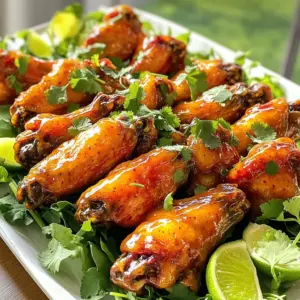 - 2 lbs chicken wings - 1 ripe mango, pureed - 2 habanero peppers, seeds removed and finely chopped - 1/4 cup honey - 1/4 cup soy sauce - 2 tablespoons apple cider vinegar - 1 tablespoon fresh ginger, minced - 2 cloves garlic, minced - 1 teaspoon ground cumin - 1 teaspoon smoked paprika - Salt and black pepper to taste - Fresh cilantro for garnish To make Mango Habanero Sticky Chicken Wings, start with fresh chicken wings. I prefer the meaty parts for more flavor. Next, you need one ripe mango. Puree it for a smooth texture. Habanero peppers add heat, so choose two and remove the seeds. This helps control the spice. For the sweet touch, honey is key. It balances the heat and adds stickiness. Soy sauce brings saltiness and umami. Apple cider vinegar adds tang and brightness. Fresh ginger and garlic boost the flavor. Ground cumin and smoked paprika give depth to the dish. Salt and black pepper are crucial for seasoning. Finally, fresh cilantro makes a great garnish. It adds color and freshness to your wings. With these ingredients, you will create a delicious and exciting dish! First, preheat your oven to 400°F (200°C). This step is key for even cooking. While the oven heats, line a baking sheet with parchment paper. This helps with cleanup and keeps the wings from sticking. Always be careful when using a hot oven. Keep a towel or oven mitts nearby to avoid burns. In a mixing bowl, combine these ingredients: - 1 ripe mango, pureed - 2 habanero peppers, chopped - 1/4 cup honey - 1/4 cup soy sauce - 2 tablespoons apple cider vinegar - 1 tablespoon fresh ginger, minced - 2 cloves garlic, minced - 1 teaspoon ground cumin - 1 teaspoon smoked paprika - Salt and black pepper to taste Mix well until every flavor blends. This marinade gives the wings their unique taste. Don’t rush this step; a good mix brings out the best in each ingredient. Put 2 lbs of chicken wings in a large resealable bag or bowl. Pour the marinade over the wings, ensuring they get well coated. Seal the bag or cover the bowl tightly. Refrigerate the wings for at least 1 hour. For more flavor, marinate overnight. The longer they sit, the more flavor they soak up. After marinating, place the chicken wings on the prepared baking sheet. Spread them out in a single layer. Bake them for 35 to 40 minutes. If you want them crispy, flip the wings halfway through baking. This ensures even cooking and crispiness on all sides. In the last 10 minutes of baking, take the wings out and brush on any leftover marinade. Return them to the oven for an extra 10 minutes. This step helps set the glaze, making the wings sticky and delicious. Once baked, let the wings rest for a few minutes. This helps the juices settle. Garnish with fresh cilantro and a drizzle of honey. For a colorful presentation, serve them on a large platter with lime wedges. Squeezing lime over the wings adds a burst of freshness that enhances the flavor. To get the right heat, adjust your habanero levels. If you want a milder taste, use less habanero. Remove the seeds for less heat. If you like it spicy, keep them in. You can also mix in some sweet peppers to balance the heat. For non-spicy options, try using bell peppers instead of habaneros. This keeps the dish sweet and tasty without the heat. You can also use a mild hot sauce to give a little kick. Crispy wings are the best! Baking is a great method to get them golden. To make them crispy, bake at 400°F (200°C) for about 35-40 minutes. Flip them halfway to ensure even cooking. You can also use the broiler for extra crisp. In the last few minutes, switch to broil. This adds a nice crunch. Just watch closely so they don't burn! Want to add even more flavor? You can boost the marinade. Try adding a splash of lime juice for a zesty twist. A bit of orange juice works well too. Pair your wings with dipping sauces like ranch or blue cheese. These cool dips balance the heat from the wings. You can also serve them with a sweet sauce for extra fun! {{image_2}} You can cook these wings in different ways to suit your taste. - Grilling the Wings: If you want a smoky flavor, grill the wings. Preheat your grill to medium-high. Marinate the wings as usual. Place them on the grill and cook for about 20-25 minutes. Turn them often to get nice grill marks. - Slow-Cooking Options: For a hands-off approach, use a slow cooker. Place the marinated wings in the slow cooker and cook on low for 6-8 hours. This method makes the wings very tender and juicy. You can add a bit of barbecue sauce during the last hour for added flavor. Don’t be afraid to mix things up with different flavors. - Using Other Fruits: Try using other fruits like pineapple or peach. Both fruits add a sweet and tangy taste. Simply replace the mango with an equal amount of pureed pineapple or peach. - Experimenting with Different Peppers: If habaneros are too hot, swap them out. Jalapeños or poblano peppers offer milder heat. You can also mix peppers for a unique flavor profile. You can make these wings fit your diet plans. - Modifying Ingredients: To lower carbs, use sugar-free honey or a sugar substitute. For gluten-free wings, use tamari instead of soy sauce. Always check labels to be sure. - Suggestions for Substitutions: If you want a different flavor, use coconut aminos instead of soy sauce. This keeps it gluten-free and adds a nice taste. Feel free to play with these ideas. Each method and variation can give you a new and tasty experience! To keep your leftover wings tasty, follow these steps: - Best Practices for Refrigeration: Place wings in an airtight container. This keeps them fresh and free from odors. You can also wrap them tightly in plastic wrap. Make sure they cool down before storing to avoid steam buildup. - How Long Do They Last?: In the fridge, your wings last about 3 to 4 days. If you need more time, consider freezing them. Frozen wings can last up to 3 months. Just remember to label them with the date. When it’s time to enjoy your wings again, you want them warm and crispy. Here are the best ways to do it: - Best Ways to Reheat Without Losing Texture: The oven is your best friend here. Preheat it to 350°F (175°C). Place the wings on a baking sheet. Heat them for about 10-15 minutes. This helps to restore their crispiness. You can also use an air fryer for quick reheating. - Microwave vs. Oven Recommendations: The microwave is faster but can make wings soggy. If you use it, heat them in short bursts of 30 seconds. Check often to avoid overcooking. The oven gives you better results, keeping the wings crispy and delicious. Yes, you can use frozen chicken wings. Thaw them before cooking for best results. To thaw, place them in the fridge overnight. If you’re short on time, you can also run them under cold water for about 30 minutes. Make sure they are fully thawed before marinating. This way, the wings soak up all that tasty mango and habanero flavor. You can easily adjust the heat. If you want less spice, use fewer habanero peppers. Removing the seeds will also help lower the heat. For more spice, add an extra habanero or leave in some seeds. You can even mix in a pinch of cayenne pepper for a kick. Just remember, it’s all about your taste. These wings pair well with many sides. Consider serving them with: - Fresh coleslaw - Crispy potato wedges - Grilled corn on the cob - Rice or quinoa salad - Cool cucumber salad These sides balance the heat and enhance the flavor. You can mix and match based on what you like best! Local restaurants may offer similar wings. Check for deals on delivery apps or restaurant websites. You can also explore food trucks or barbecue spots in your area. If you want to try them out before making your own, look for places known for their wings. Tasting them first can spark your inspiration for your own batch! Mango Habanero Sticky Chicken Wings offer a fun mix of heat and flavor. We covered the key ingredients and important steps to ensure your wings turn out amazing. Remember to marinate well and adjust spice to your liking. Experiment with different cooking methods and flavors to keep things exciting. With some proper storage tips and reheating methods, you’ll enjoy these wings long after they’re made. Dive into the delicious world of chicken wings, and have fun making your own unique versions!