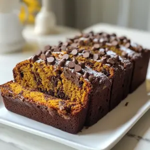 To make Healthy Chocolate Pumpkin Bread, gather these simple ingredients: - 1 cup pure pumpkin puree - ½ cup unsweetened applesauce - ½ cup honey or maple syrup - 2 large eggs - 1 teaspoon vanilla extract - 1 ½ cups whole wheat flour - ½ cup unsweetened cocoa powder - 1 teaspoon baking soda - ½ teaspoon baking powder - ½ teaspoon salt - 1 teaspoon ground cinnamon - ½ teaspoon ground nutmeg - ½ cup dark chocolate chips (dairy-free if desired) You can make some easy swaps to boost health: - Use mashed bananas instead of applesauce for a fruity flavor. - Replace honey or maple syrup with agave syrup for lower calories. - Swap whole wheat flour with almond flour for a gluten-free option. - Use apple butter instead of pumpkin puree for a different taste. - Choose sugar-free chocolate chips to cut added sugar. Each ingredient offers unique health perks: - Pumpkin puree is rich in vitamins and antioxidants. It helps with vision and skin health. - Unsweetened applesauce adds moisture and fiber, which aids digestion. - Honey or maple syrup provides natural sweetness and antioxidants. - Whole wheat flour is high in fiber, which supports heart health. - Cocoa powder is a source of flavonoids, boosting heart health and mood. - Dark chocolate chips contain healthy fats and can improve brain function. These ingredients work together to create a tasty and nutritious treat! {{ingredient_image_1}} First, you need to preheat your oven to 350°F (175°C). Grease a 9x5 inch loaf pan with oil or line it with parchment paper. Next, grab a large mixing bowl. Combine 1 cup of pure pumpkin puree, ½ cup of unsweetened applesauce, ½ cup of honey or maple syrup, 2 large eggs, and 1 teaspoon of vanilla extract. Whisk these ingredients together until the mix is smooth. In a separate bowl, mix 1 ½ cups of whole wheat flour, ½ cup of unsweetened cocoa powder, 1 teaspoon of baking soda, ½ teaspoon of baking powder, ½ teaspoon of salt, 1 teaspoon of ground cinnamon, and ½ teaspoon of ground nutmeg. Stir this dry mix well until it is fully combined. Now, slowly add the dry ingredients to the wet mixture. Stir gently until they just come together. Avoid overmixing, as this can make the bread dense. Finally, fold in ½ cup of dark chocolate chips. Set aside a few chips for the top if you like. Pour the batter into your prepared loaf pan. Use a spatula to smooth the top. If you saved some chocolate chips, sprinkle them on top now. Bake the bread for 50 to 60 minutes. Check if it’s done by inserting a toothpick into the center. If it comes out clean, your bread is ready. If the top browns too fast, tent it with foil for the last 15 minutes. Once baked, let the bread cool in the pan for about 10 minutes. Then, transfer it to a wire rack to cool completely. For serving, slice the bread and consider adding a dollop of Greek yogurt or a spread of almond butter. Dust it with cocoa powder or powdered sugar for a lovely finish. Enjoy this rich and flavorful treat! To keep your Healthy Chocolate Pumpkin Bread moist, use pure pumpkin puree. It adds natural moisture and flavor. Applesauce is another great choice. It replaces oil and keeps the bread soft. Don't overmix your batter when combining wet and dry ingredients. Overmixing makes the bread dense. Bake until a toothpick comes out clean, but don’t overbake. This keeps the inside fluffy and moist. One mistake is using canned pumpkin pie filling instead of pure pumpkin puree. The filling has added sugar and spices, which can change the taste. Use room temperature eggs for better mixing. Cold eggs can make the batter lumpy. Also, remember to check the freshness of your baking powder and soda. Old ingredients may not help the bread rise properly. To boost the flavor of your bread, add spices like cloves or ginger. They can add warmth and depth to your treat. You can also try mixing in nuts or seeds for a crunchy texture. Dark chocolate chips add richness and balance out the flavors. For a fun twist, top with a sprinkle of sea salt before baking. It enhances the chocolate flavor and makes every bite special. Pro Tips Use Fresh Pumpkin Puree: For the best flavor and texture, consider using homemade pumpkin puree made from roasted pumpkin instead of canned. Check for Doneness: To ensure your bread is perfectly baked, insert a toothpick in the center; it should come out clean or with just a few moist crumbs. Spice It Up: Feel free to adjust the spices according to your preference; adding a pinch of ginger or cloves can enhance the flavor profile. Store Properly: To keep your bread fresh, wrap it tightly in plastic wrap and store it in an airtight container at room temperature for up to 3 days or in the fridge for a week. {{image_2}} You can easily make this bread gluten-free. Use a gluten-free flour blend instead of whole wheat flour. Make sure it includes a binding agent like xanthan gum. This option keeps the bread moist and tasty while catering to gluten-free diets. Want to customize your bread? Here are some fun add-ins: - Nuts: Chopped walnuts or pecans add crunch. - Seeds: Pumpkin seeds give extra flavor and texture. - Dried Fruit: Raisins or cranberries add natural sweetness. For toppings, consider: - Nut Butter: Almond or peanut butter makes it extra creamy. - Greek Yogurt: A dollop adds protein and creaminess. - Cocoa Powder: Dust the top for a fancy touch. Mix and match flavors to create something new. Try adding: - Mint Extract: For a fresh, cool taste. - Orange Zest: Brightens the flavor with citrus notes. - Espresso Powder: Enhances the chocolate flavor. These combinations bring new life to your Healthy Chocolate Pumpkin Bread. Experiment and find your favorite! To keep your chocolate pumpkin bread fresh, wait until it cools completely. Once cooled, wrap it tightly in plastic wrap. You can also use aluminum foil. This keeps the bread moist and tasty. Store it at room temperature for up to 3 days. If you want it to last longer, consider freezing it. Freezing chocolate pumpkin bread is easy. First, slice the bread into individual pieces. This helps you take out just what you need. Wrap each slice in plastic wrap and then place them in a freezer bag. Make sure to squeeze out any air to avoid freezer burn. You can freeze the bread for up to 3 months. When you're ready to eat, just thaw it in the fridge overnight. Reheating chocolate pumpkin bread is simple. For the best taste, use an oven. Preheat the oven to 350°F (175°C). Place the slices on a baking sheet and warm them for about 10 minutes. You can also use a microwave. Heat a slice for about 15-20 seconds. Enjoy your warm, delicious chocolate pumpkin bread! Yes, you can make this recipe vegan. To do this, replace the eggs with flax eggs. A flax egg is made by mixing one tablespoon of ground flaxseed with three tablespoons of water. Let it sit for five minutes until it thickens. You can also swap honey or maple syrup for agave nectar. Healthy Chocolate Pumpkin Bread lasts for about five days at room temperature. Keep it in an airtight container to stay fresh. If you want it to last longer, you can store it in the fridge for up to a week. Yes, you can use other sweeteners. You might try coconut sugar, agave syrup, or stevia. Each sweetener has a different taste, so adjust the amount to your liking. Remember that some sweeteners are sweeter than others, so taste as you go! You can serve this bread with many tasty options. A dollop of Greek yogurt adds creaminess. Almond butter gives a nice nutty flavor. Dusting the slices with cocoa powder or powdered sugar makes them look fancy. You can also try fresh fruit on the side for a colorful touch. In this article, I covered the key elements of making Healthy Chocolate Pumpkin Bread. You learned about essential ingredients and healthy substitutions. I shared detailed steps for preparation and baking, plus tips for keeping the bread moist. Variations and storage tips help you customize and preserve your creation. This bread is tasty and nutritious, making it great for any meal. Enjoy baking and sharing this treat with family and friends.