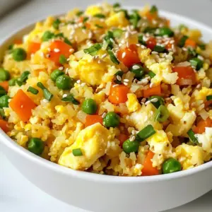 - 1 large head of cauliflower, grated or riced - 2 tablespoons olive oil - 3 cloves garlic, minced - 1 small onion, finely chopped - 1 carrot, diced - 1 cup frozen peas - 2 eggs, lightly beaten - 3 tablespoons low-sodium soy sauce - 2 green onions, sliced - Salt and pepper, to taste - 1 tablespoon sesame oil - Optional: Sriracha or chili flakes for extra heat Cauliflower is low in calories and high in fiber. It helps you feel full. It also has antioxidants that protect your cells. Olive oil is rich in healthy fats. It helps keep your heart strong. Garlic can boost your immune system and add flavor. Onions offer vitamins and minerals. They can also help improve your mood. Carrots are full of beta-carotene, which is good for your eyes. Frozen peas are a great source of protein. They have vitamins A, C, and K. Eggs provide protein and healthy fats. They help build strong muscles. Low-sodium soy sauce adds flavor without too much salt. Green onions give a fresh taste and can aid digestion. Sesame oil adds a nutty flavor while providing healthy fats. When choosing cauliflower, look for a firm head. The color should be bright white with no brown spots. Fresh leaves should be green and crisp. If the cauliflower feels heavy for its size, it&rsquo;s likely fresh. Avoid heads that have soft or mushy spots. This means they are old and may not taste good. Store your cauliflower in the fridge. Use it within a week for the best taste and texture. {{ingredient_image_1}} Start by taking a large head of cauliflower. Remove the leaves and the stem. Next, grate the cauliflower using a box grater or a food processor. You want it to look like rice, so make sure it&rsquo;s small. Set the riced cauliflower aside for now. This step is key for making your dish light and healthy. Heat two tablespoons of olive oil in a large skillet over medium heat. Once the oil is hot, add three cloves of minced garlic and one small chopped onion. Cook them until the onion turns soft and clear, about three to four minutes. Then, add one diced carrot and stir it for another two to three minutes. After that, toss in one cup of frozen peas. Keep cooking for two more minutes. Push the veggies to one side of the skillet. Pour in two lightly beaten eggs on the other side. Scramble the eggs until they are cooked through. Once done, mix the eggs with the vegetables. This adds protein and flavor to your dish. Now, add the riced cauliflower to the skillet. Stir everything well to combine all the ingredients. Cook for about five to seven minutes. You want the cauliflower to be tender but not mushy. This will keep a nice bite in your fried rice. Next, drizzle three tablespoons of low-sodium soy sauce and one tablespoon of sesame oil over the mixture. Season with salt and pepper to taste. For a spicy kick, add Sriracha or chili flakes if you like. Finally, stir in two sliced green onions right before serving. This adds freshness and color to your dish. Enjoy! To get the best taste from your cauliflower fried rice, focus on fresh ingredients. Use a large head of cauliflower, and grate it yourself. This gives you a better texture than pre-riced cauliflower. Garlic and onion add depth. Mince fresh garlic and finely chop onions for the best results. Saut&eacute; them until they smell great. Use low-sodium soy sauce for flavor without too much salt. Finish with sesame oil for a nutty taste. If you like heat, add Sriracha or chili flakes. Avoid these mistakes for better fried rice. First, don&rsquo;t overcook the cauliflower. Cook it just until tender, about 5-7 minutes. If you overcook it, it can become mushy. Second, don&rsquo;t skip the sesame oil. This oil adds a unique flavor. Third, use a large skillet or wok. This helps cook everything evenly. Finally, don&rsquo;t forget to season well. Taste and adjust salt and pepper as needed. Having the right tools makes cooking easier. Here&rsquo;s what I recommend: - Box grater or food processor: For ricing the cauliflower. - Large skillet or wok: This ensures even cooking. - Wooden spoon or spatula: Great for mixing ingredients. - Measuring spoons: For accurate oil and sauce measurements. - Sharp knife and cutting board: To chop veggies safely. Using these tools will help you create a tasty cauliflower fried rice with ease. Pro Tips Fresh Cauliflower: Always use a fresh head of cauliflower for the best texture and flavor. Look for ones that are firm and have tight florets. Egg Cooking: For fluffier scrambled eggs, add a splash of water or milk before beating them. This will make them light and airy! Rice Consistency: Make sure to pulse the cauliflower just until it resembles rice; over-processing can make it mushy. Flavor Enhancements: Experiment with different sauces or add-ins like ginger or bell peppers for varied flavors in your fried rice. {{image_2}} You can boost the flavor and nutrition of cauliflower fried rice by adding proteins. Chicken is a great option. Simply cook diced chicken breast until golden brown before adding your veggies. If you prefer a plant-based option, use tofu. Press the tofu to remove water, then cube it. Cook the tofu until crispy before mixing in. Both options will add heartiness to your dish. If you want a vegetarian or vegan dish, skip the eggs. You can replace them with scrambled tofu or chickpea flour mixed with water. This keeps the dish filling while staying plant-based. Adding a bit of nutritional yeast gives a cheesy flavor without dairy. This way, all eaters can enjoy the meal. Feel free to mix in any veggies you love. Bell peppers, zucchini, or broccoli add color and taste. You can also use leftover veggies from your fridge. Just chop them up and toss them in during cooking. The more veggies, the more nutrients your meal will have. This dish is all about personal preference, so get creative! After you enjoy your meal, let the cauliflower fried rice cool. Use an airtight container to store it. Keep it in the fridge for up to three days. Label the container with the date. This way, you can track how long it&rsquo;s been stored. To reheat, use a skillet or microwave. If using a skillet, add a splash of water or oil. Heat on medium until warm. Stir often to keep it from sticking. If using a microwave, put it in a bowl and cover it. Heat in short bursts of 30 seconds. Stir between bursts to avoid hot spots. You can freeze cauliflower fried rice! Place it in a freezer-safe bag or container. Remove as much air as possible. It can last up to three months in the freezer. When ready to eat, thaw it in the fridge overnight. Reheat as usual for a quick meal. Yes, cauliflower fried rice is a healthy choice. It is low in carbs and calories. Cauliflower is also high in fiber, vitamins, and minerals. This dish helps you eat more veggies. It offers a great way to enjoy fried rice without the extra carbs. Yes, you can use frozen cauliflower rice. It saves time and effort. Just make sure to thaw it first. Drain any excess water before cooking. This helps keep your dish from getting soggy. Frozen cauliflower rice cooks quickly, making it a convenient option. To add spice, try using Sriracha or chili flakes. Mix them in when you add the soy sauce. Start with a small amount, then taste and adjust. You can also add diced jalape&ntilde;os for extra heat. This way, you can customize the spice level to your liking. In this blog post, we explored how to make delicious cauliflower fried rice. We looked at fresh ingredients, their health benefits, and tips for selecting the best cauliflower. The step-by-step guide helped you prepare, cook, and combine ingredients for the best texture. I shared insights on flavor enhancement and common mistakes to avoid. We also discussed protein choices, vegetarian options, and how to store your leftovers. Remember, this dish is not only tasty but also healthy. Enjoy your cooking and create variations that work for you!