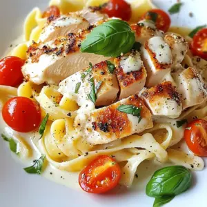 To make Marry Me Chicken Pasta, you need the following ingredients: - 2 boneless, skinless chicken breasts - 8 ounces of fettuccine pasta - 1 tablespoon olive oil - 3 cloves garlic, minced - 1 cup cherry tomatoes, halved - 1 cup heavy cream - 1 cup chicken broth - 1 teaspoon Italian seasoning - 1/2 cup grated Parmesan cheese - Salt and pepper to taste - Fresh basil leaves for garnish These ingredients create a creamy, delicious dish that is sure to impress. If you want to change things up, here are some easy swaps: - Chicken: Use shrimp or tofu for a different protein. - Pasta: Swap fettuccine for penne or spaghetti. - Cream: Use half-and-half for a lighter sauce. - Tomatoes: Canned diced tomatoes work well if fresh ones aren't available. - Cheese: Try mozzarella or feta instead of Parmesan for a new flavor. These alternatives keep the meal exciting while still tasting great. To prepare this dish, gather the right tools: - Large pot for boiling pasta - Large skillet for cooking chicken and sauce - Wooden spoon or spatula for stirring - Knife and cutting board for slicing ingredients - Measuring cups and spoons for accuracy Having these tools ready will make cooking smoother and more enjoyable. {{ingredient_image_1}} Start by boiling water in a large pot. Make sure to add salt to the water. Once the water is bubbling, toss in the fettuccine. Cook it for about 8-10 minutes. You want it al dente, so check the package for the exact time. When it's ready, drain the pasta in a colander. Set it aside for later. While the pasta cooks, take your chicken breasts. Season both sides with salt and pepper. Heat olive oil in a large skillet over medium-high heat. Place the chicken in the hot skillet. Cook it for 5-7 minutes on each side. The chicken should be golden brown and cooked through. Once done, remove it from the skillet and let it rest on a plate. In the same skillet, add minced garlic. Saut&eacute; it for about 30 seconds until it smells great. Next, add the halved cherry tomatoes. Cook them for 2-3 minutes to soften. Now, pour in the heavy cream and chicken broth. Add the Italian seasoning and stir well. Bring this to a gentle simmer. After a minute, add the cooked fettuccine to the skillet. Mix in grated Parmesan cheese until it melts. Taste and adjust with salt and pepper if needed. Slice the rested chicken into strips and serve it over the creamy pasta. Top with fresh basil for a nice touch. To make juicy chicken, start with fresh breasts. Use boneless and skinless for easy cooking. Season with salt and pepper before cooking. This adds flavor right from the start. Heat the olive oil in your skillet until it shimmers. Sear the chicken for 5-7 minutes on each side. Look for a golden-brown color. This means it&rsquo;s ready. Let the chicken rest for a few minutes before slicing. This keeps it moist. You can play with flavors to suit your taste. If you love garlic, add more minced garlic. For a kick, toss in some red pepper flakes. You can also switch the Italian seasoning for herbs like thyme or oregano. If you prefer tang, add a splash of lemon juice. For richer taste, use more Parmesan cheese. Always taste as you go. This helps you find the perfect balance. One common mistake is overcooking the chicken. This can make it dry and tough. Always check the doneness using a meat thermometer. It should read 165&deg;F. Another mistake is not seasoning enough. Don't skip the salt and pepper; they make a big difference. Lastly, don't rush the sauce. Let it simmer to blend the flavors well. If you skip this, the dish may taste flat. Pro Tips Fresh Ingredients: Always use fresh garlic and ripe cherry tomatoes for the best flavor in your sauce. Perfectly Cooked Chicken: Ensure the chicken is cooked to an internal temperature of 165&deg;F (75&deg;C) for safety and juiciness. Save Some Pasta Water: Before draining the pasta, reserve a cup of the cooking water to adjust the sauce's consistency if needed. Garnish for Flavor: Fresh basil not only adds color but also enhances the overall flavor profile of the dish. {{image_2}} Adding vegetables to your Marry Me Chicken Pasta boosts nutrition. You can use spinach, broccoli, or bell peppers. They add color and taste. Simply saut&eacute; them with the garlic before adding the cream and broth. This way, they soak up the flavors while cooking. While fettuccine is classic, you can use other pasta types. Penne, farfalle, or even whole wheat pasta work great. Each type gives a different texture and taste to the dish. Choose what you like best or what you have at home. For a twist, try different proteins. Shrimp or salmon can replace chicken. They cook quickly and add a nice seafood flavor. If you want a vegetarian option, use chickpeas or tofu. Both provide protein and keep the meal hearty. To keep your Marry Me Chicken Pasta fresh, let it cool first. Then, place it in an airtight container. You can store it in the fridge for up to three days. Always label the container with the date so you know how long it lasts. When you're ready to eat the leftovers, you can reheat them easily. Use a microwave-safe dish and cover it with a lid or wrap. Heat it in short bursts, about one minute at a time. Stir in between to heat evenly. If it's too thick, add a splash of chicken broth or cream to loosen it up. If you want to save the dish for later, freezing is a great choice. Portion the pasta and chicken into freezer-safe bags. Try to remove as much air as possible before sealing. You can freeze it for up to three months. To use, thaw it in the fridge overnight and reheat as mentioned above. Marry Me Chicken Pasta is a creamy and savory dish. It features chicken breasts, fettuccine, and a rich sauce made with heavy cream and tomatoes. The name hints at its deliciousness, making it a favorite for special dates or dinner parties. You cook the chicken, then make a sauce with garlic, cream, and broth. Finally, you combine everything for a tasty meal. Yes, you can make Marry Me Chicken Pasta in advance! Cook the fettuccine and chicken ahead of time. Store them separately in the fridge. When ready to eat, reheat the pasta and sauce. Add the sliced chicken just before serving to keep it fresh. This makes it easy for busy nights or meal prep. Several sides go well with Marry Me Chicken Pasta. Here are some ideas: - Garlic Bread: A warm, crusty loaf is perfect to soak up the sauce. - Caesar Salad: Crisp romaine and tangy dressing add a fresh touch. - Steamed Veggies: Broccoli or green beans offer a healthy balance. - Roasted Asparagus: This side adds a nice crunch and flavor. These sides enhance the meal and make it even more enjoyable. We discussed the key parts of making Marry Me Chicken Pasta. You learned about the full ingredient list and useful tools. I shared step-by-step cooking tips for perfect pasta and chicken. You now have ideas for adding veggies and changing proteins. We also talked about how to store leftovers and common questions. With this knowledge, you can create a delicious meal. Enjoy your cooking!